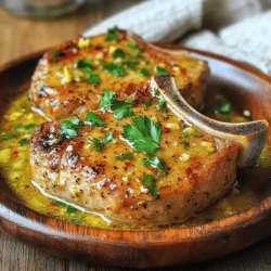 - 4 boneless pork chops (about 1 inch thick) - 4 cloves garlic, minced - 1 tablespoon olive oil - 1 tablespoon unsalted butter - 1 teaspoon dried thyme - 1 teaspoon smoked paprika - 1 teaspoon lemon zest - ½ teaspoon red pepper flakes (adjust to taste) - Salt and pepper to taste - Fresh parsley, chopped (for garnish)