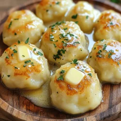 - Potatoes: Use waxy potatoes like Yukon Gold. They hold moisture well and make fluffy dumplings. Avoid starchy potatoes, as they can make the dumplings heavy. - Flour and Other Ingredients: All-purpose flour is key. It adds structure without making the dumplings tough. One egg helps bind the mixture, giving it a nice texture. Salt adds flavor, so don't skip it. - Optional Garnishes: Fresh parsley brightens the dish. It adds color and a fresh taste. You can also drizzle melted butter on top for extra richness. Serve the dumplings with a meat dish or sauce for a complete meal. For the full recipe, check the complete list above. Boiling the Potatoes: Start by choosing waxy potatoes. They hold their shape well. Place the potatoes in a large pot. Cover them with water and bring it to a boil. Cook the potatoes until they are fork-tender, which takes about 20 to 25 minutes. Once done, drain the water and let them cool for a short time. This cooling step is key for easy peeling. Making the Dough: While the potatoes are still warm, peel them. Use a potato ricer or a masher to create a smooth base. Transfer the mashed potatoes to a bowl and let them cool completely. Once cooled, add the all-purpose flour, egg, and salt. Mix everything gently. Be careful not to overwork the dough. It should be soft but still hold together well. Forming and Cooking Dumplings: Dust your hands with flour to prevent sticking. Take a piece of dough about the size of a golf ball. Flatten it slightly and place a teaspoon of breadcrumbs in the center. Enclose the breadcrumbs with the dough and roll it into a ball. Repeat this for all the dough. Next, bring a large pot of salted water to a boil. Carefully drop the dumplings into the water. Cook for about 10 to 15 minutes. You'll know they are done when they float to the top. Let them cook for an extra 3 to 4 minutes once they float. For added flavor, sauté the dumplings in melted butter after boiling. This gives them a nice golden and slightly crispy outside. Enjoy your delicious German potato dumplings! You can find the full recipe for more detailed instructions. Tips for Potato Selection: Choose waxy potatoes like Yukon Gold or red potatoes. These types hold moisture and create a fluffy texture. Avoid starchy potatoes, as they can make your dumplings dense. Common Mistakes: One mistake is overworking the dough. Mix just until combined to keep your dumplings light. Another issue is using cold potatoes. Always use warm, freshly cooked potatoes for the best results. Best Practices for Cooking: When boiling, make sure your water is at a gentle boil. If the boil is too strong, the dumplings may break apart. Once they float, let them cook for a few more minutes. This ensures they are cooked through and ready to enjoy. If you want to impress, try sautéing them in butter after boiling. This adds a nice golden color and crispy texture. Follow these tips, and you’ll make perfect German potato dumplings every time! For the full recipe, check out the details above. {{image_2}} You can make German potato dumplings unique by changing a few things. First, think about the filling. Instead of plain breadcrumbs, try using: - Cheese - Herbs like chives or dill - Cooked bacon bits These options add new flavors and textures. You can also switch up the cooking method. You can steam the dumplings instead of boiling them. Steaming gives them a lighter texture and keeps them fluffy. Next, consider adding different spices. You can mix in: - Nutmeg for warmth - Paprika for a bit of heat - Garlic powder for a savory kick Cheeses also work well. Adding a soft cheese like ricotta gives a creamy center. The options are endless! Feel free to get creative with your favorite flavors. For the full recipe, check out the [Full Recipe]. Refrigeration Tips After cooking, let the dumplings cool to room temperature. Place them in an airtight container. Store in the fridge for up to three days. This keeps them fresh and tasty. Make sure to separate layers with parchment paper if you stack them. Freezing Dumplings You can freeze both raw and cooked dumplings. For raw dumplings, lay them on a baking sheet in a single layer. Freeze until firm, then transfer to a zip-top bag. This way, they won’t stick together. For cooked dumplings, cool them first. Place in a container and cover tightly. They can last up to three months in the freezer. Reheating Instructions To reheat cooked dumplings, use a pan on medium heat. Add a bit of butter. This keeps them crispy. If you prefer, you can also steam them. Place dumplings in a steamer basket over boiling water. Heat until warmed through, about five minutes. This method helps maintain their soft texture and flavor. Can I use other types of potatoes? Yes, you can use other types of potatoes, but waxy potatoes work best. Waxy potatoes hold their shape when cooked. They give the dumplings a nice, fluffy texture. If you use starchy potatoes, the dumplings might get too mushy. How do I know when the dumplings are done cooking? Dumplings are done when they float to the top. Once they float, let them cook for an extra 3-4 minutes. This ensures they are cooked through. You can also check one by cutting it in half. It should be soft and well-cooked inside. What are some traditional dishes to serve with dumplings? Dumplings pair well with many dishes. Some classic options include roast meats, like pork or beef. They also go great with mushroom sauce or rich gravies. For a lighter dish, serve them with sautéed greens. You can enjoy them any way you like! For the complete recipe, check out the Full Recipe. In this post, we explored how to make great German potato dumplings. We covered the best potatoes, flour, optional garnishes, and step-by-step cooking tips. I shared common mistakes to avoid and some tasty variations to try. You now know how to store leftovers and keep them tasty. Making dumplings can be fun and rewarding. With practice, your dumplings will impress everyone. Enjoy cooking and experimenting with flavors!