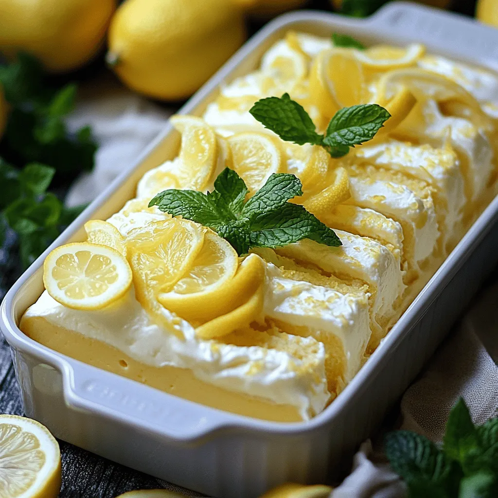 - 1 cup mascarpone cheese - 1 cup heavy cream - 1/2 cup powdered sugar - 1/4 cup fresh lemon juice - Zest of 2 lemons - 12-15 ladyfinger cookies - 1 cup brewed herbal tea (like chamomile or lemon verbena), cooled To create this lemon tiramisu, you need some key ingredients. Mascarpone cheese gives it a creamy base. Heavy cream adds fluffiness and richness. Powdered sugar sweetens the mixture perfectly. Fresh lemon juice and lemon zest bring a bright, zesty flavor that shines through. Ladyfinger cookies add a delightful texture. Finally, brewed herbal tea provides moisture and a subtle taste. - Lemon slices - Mint leaves You can make your lemon tiramisu look even better with a few garnishes. Lemon slices add a fresh pop of color. Mint leaves provide a nice touch of green and a hint of flavor. These small additions make your dessert more appealing and exciting. - Alternative sweeteners - Other flavorings or infused teas If you want to change things up, you can use different sweeteners. Honey or agave syrup can work well. You can also try other flavors, like adding a splash of vanilla or using different herbal teas. These swaps can create a unique twist on the classic lemon tiramisu. For a fun touch, consider using chai or hibiscus tea for a new flavor profile. Start by gathering your ingredients. In a bowl, mix the mascarpone cheese and heavy cream. Use an electric mixer to whip them together. Beat until the mixture looks smooth and fluffy, about 2-3 minutes. Next, slowly add the powdered sugar. Blend it in well. Finally, stir in the fresh lemon juice and zest. This will give your tiramisu a bright lemon flavor. Now, it’s time to dip the ladyfingers. Pour your cooled herbal tea into a shallow dish. Quickly dip each ladyfinger into the tea. Don’t soak them too long; a quick dip works best. This way, they stay firm and do not get soggy. Make sure to coat each cookie evenly for great flavor. Grab a rectangular dish to build your tiramisu. Start by adding a layer of dipped ladyfingers at the bottom. Spread half of the lemon mascarpone mixture over this layer. Smooth it out evenly. Next, repeat the process. Add another layer of dipped ladyfingers on top. Use the remaining lemon mixture to cover this layer completely. Cover your dish with plastic wrap. Place it in the fridge to chill. This step is very important. Refrigeration helps all the flavors blend together. Chill for at least 4 hours. For the best taste, let it chill overnight. This will make your lemon tiramisu even more delicious. To get that light and fluffy texture, you need to beat your cream and mascarpone well. Use an electric mixer on medium speed. Beat for about 2-3 minutes until it's smooth. This is key for a great Lemon Tiramisu. Be careful not to over-mix. If you mix too long, it can turn grainy. Stop mixing as soon as you see soft peaks. This keeps your dessert airy and delightful. Add citrus zest to boost the lemon flavor. Zest from the lemons adds a fresh aroma. Just a teaspoon can make a big difference. Try using flavored teas for unique twists. Brew chamomile or lemon verbena tea for a new taste. Dip your ladyfingers in this tea for added flavor. This small change can elevate your Lemon Tiramisu. Presentation matters! Use a clear dish to show off the layers. Garnish with lemon slices and mint leaves for color. This adds a lovely touch. Pair your Lemon Tiramisu with light drinks. Consider serving it with herbal tea or sparkling water. This keeps your meal refreshing and light. For more details, check out the Full Recipe. {{image_2}} You can have fun with lemon tiramisu by trying some seasonal twists. One great option is berry lemon tiramisu. - Berry lemon tiramisu: Add layers of fresh berries like strawberries or blueberries between the ladyfingers and lemon cream. Their sweet and tart flavors pair nicely with the lemon. - Tropical lemon tiramisu with coconut: Mix in shredded coconut to the lemon mixture. You can also use coconut milk in place of cream. This gives a nice tropical vibe. If you have special dietary needs, you can still enjoy this dessert. - Gluten-free ladyfinger alternatives: Look for gluten-free ladyfingers. You can also use gluten-free sponge cake. These options keep the dish light and tasty. - Vegan lemon tiramisu options: Use coconut cream instead of mascarpone. You can use a plant-based cream to keep it creamy and delicious. For sweetener, try maple syrup or coconut sugar. Get creative by adding different flavors to your lemon tiramisu. - Using different citrus fruits: Try lime or orange juice instead of lemon. Each fruit brings a unique twist and bright flavor. - Exploring herbal tea flavors: Instead of plain tea, use flavored herbal teas. Chamomile or lemon verbena works well. This adds depth and new flavors to the dessert. These variations keep lemon tiramisu exciting and fresh. You can find the full recipe to try these ideas. Enjoy experimenting! To keep your lemon tiramisu fresh, cover it well. I recommend using plastic wrap. Press the wrap directly onto the surface to minimize air exposure. An airtight container is also a great choice. Choose one that fits the dish well. This helps prevent drying out and keeps flavors intact. Lemon tiramisu lasts about three to four days in the fridge. Store it in the coldest part for best results. Check for signs of spoilage, like off smells or a watery layer. If you see any mold, it’s best to toss it. Yes, you can freeze lemon tiramisu! Wrap it tightly in plastic wrap and then foil. This helps lock in moisture. When you’re ready to enjoy it, thaw it in the fridge overnight. Be aware that freezing may change the texture slightly. It might be less creamy, but still tasty! Making Lemon Tiramisu takes about 20 minutes to prep and 4 hours to chill. Here’s the breakdown: - Prep Time: 20 minutes - Chilling Time: At least 4 hours, but overnight is best for flavor. Yes, you can make Lemon Tiramisu ahead of time. It actually tastes better if it sits overnight. This helps the flavors blend well together. Just cover it tightly in your fridge to keep it fresh. If you cannot find ladyfingers, you have a few good options: - Savoiardi biscuits - Sponge cake slices - Graham crackers - Shortbread cookies Each will create a slightly different texture, but they will work well. Lemon Tiramisu can be made gluten-free. Here are some tips: - Use gluten-free ladyfingers or sponge cake. - Check your baking supplies for gluten-free labels. With these swaps, everyone can enjoy this tasty dessert. Serve Lemon Tiramisu chilled. Here are some great ideas for serving: - Cut into squares for easy portions. - Garnish with fresh lemon slices and mint leaves. - Pair with a cup of herbal tea or coffee for a delightful finish. These tips make your dessert look and taste even better! This blog post covered how to make a delicious lemon tiramisu. We discussed essential ingredients like mascarpone cheese and ladyfinger cookies. You learned step-by-step instructions, including tips for the perfect texture. We also explored variations, dietary modifications, and best storage practices. In summary, lemon tiramisu can be a fun treat. With the right steps and ingredients, you can make it at home. Enjoy your tasty dessert adventure!