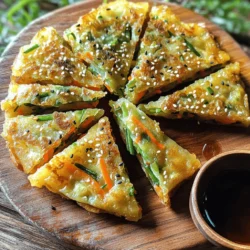 To make a great pajeon, you need simple, fresh ingredients. Here’s what you need: - 1 cup all-purpose flour - 1 cup water - 1/2 teaspoon salt - 1 cup scallions (green onions), chopped, both white and green parts These ingredients form the base of your pancake. The flour gives it structure. The water makes the batter smooth. The salt adds flavor, while scallions bring a fresh taste. You can add extra ingredients to create unique flavors. Try these options: - 1/2 cup carrots, shredded, for sweetness and color - 1/4 cup kimchi, chopped, for a spicy kick These ingredients make your pajeon even more delicious. Carrots add a nice crunch, while kimchi brings heat and depth. Garnishing and dipping sauces can elevate your pajeon. Here are my favorites: - Sesame seeds, for garnish (optional) - Soy sauce, for dipping Sprinkling sesame seeds on top makes your pajeon look great. Soy sauce is a classic dip that enhances the flavor. Enjoy your crispy pajeon with these tasty touches! For the full recipe, check out the link. Start by mixing the flour, water, and salt in a bowl. You want a smooth batter. Use a whisk for the best results. Then, fold in the chopped scallions and any optional ingredients like carrots or kimchi. Mix until everything is well combined. This creates a tasty batter that holds all the flavors. Heat a non-stick frying pan over medium heat. Add a tablespoon of vegetable oil and swirl it around. Once the oil is hot, pour in half of your batter. Spread it out to form a pancake about half an inch thick. Cook for about 3 to 4 minutes until the bottom is golden brown. Use a spatula to flip it over. Cook for another 3 to 4 minutes. Transfer the pancake to a plate lined with paper towels. Repeat this with the rest of your batter, adding more oil as needed. Slice the pancakes into wedges. Serve them warm with soy sauce for dipping. For a nice touch, sprinkle sesame seeds on top. You can also serve them on a colorful platter to make them look even better. This makes your meal not just tasty, but beautiful too. Enjoy your Pajeon hot for the best flavor! For the full recipe, check out the details above. To make your pajeon crispy, avoid too much batter. A thin layer fries better. Use a non-stick pan and heat it well before adding oil. Let the oil shimmer before pouring in the batter. This helps to get a nice golden crust. Flip the pancake carefully to keep it intact. If the edges are not crispy, cook it a bit longer. One common mistake is adding too much water. This makes the batter runny and affects the texture. Always measure your flour and water correctly. Another mistake is not heating the pan enough. If the pan is cold, your pajeon won’t fry well. Lastly, avoid overcrowding the pan. Cooking one pancake at a time gives it room to crisp up nicely. You can customize your pajeon easily. Add ingredients like mushrooms or zucchini for extra flavor. For a spicy kick, toss in chopped chili peppers or kimchi. If you prefer a sweeter taste, add carrots. You can also try different dipping sauces, like spicy gochujang or garlic soy sauce. Get creative and make this dish your own! For the complete process, refer to the Full Recipe. {{image_2}} For a tasty twist, try adding seafood to your pajeon. You can use shrimp or squid for great flavor. Just chop them into small pieces. Add about half a cup of seafood to the batter. Mix it well with the scallions. This seafood pajeon has a lovely ocean taste that pairs well with soy sauce. If you prefer a meatless option, you can load your pajeon with vegetables. Bell peppers, zucchini, and mushrooms work well. Use one cup of your favorite veggies, chopped small. Add them to the batter with scallions. This version is colorful and full of nutrients. It’s perfect for anyone who loves vibrant food. You can change your pajeon with the seasons. In spring, add fresh asparagus. In summer, use corn or tomatoes. In autumn, try pumpkin or sweet potatoes. In winter, root vegetables like carrots and parsnips shine. Just remember to chop them small and mix them into the batter. Each season brings a new flavor and fun twist to this dish. Explore these variations for a fun cooking experience. If you want the full recipe, check out the Crispy Pajeon. Enjoy your delicious creations! After enjoying your Pajeon, cool it to room temperature. Place the leftovers in an airtight container. The pancakes will stay fresh in the fridge for up to three days. If you have more than you can eat, freezing is a great option. To reheat, use a skillet for the best results. Heat the skillet over medium heat. Add a little oil to the pan. Place the pancake in the pan and warm it for about three to four minutes on each side. This will help restore its crispiness. You can also use an oven. Preheat it to 350°F (175°C) and bake the pancakes for about 10 minutes. To freeze your Pajeon, place cooled pancakes in a single layer on a baking sheet. Make sure they do not touch. Freeze them for about an hour. Once frozen, transfer the pancakes to a freezer bag. They can be stored for up to three months. When you’re ready to eat, just reheat them as mentioned before. This way, you can enjoy your delicious Pajeon anytime! Pajeon is often served with soy sauce. This sauce adds flavor and balance. You can also add sesame oil for a nutty taste. Some like to dip it in a mix of vinegar and soy sauce. This gives a tangy twist. Serve it alongside pickled vegetables for extra crunch. Pajeon pairs well with Korean drinks like makgeolli. The drink enhances the pancake experience. Yes, you can make Pajeon gluten-free. Use rice flour or a gluten-free flour mix. These options work well in the batter. Mix them with water and salt just like regular flour. The texture may vary, but it will still taste great. You might need to adjust the water amount for the right consistency. Experiment and find what you like best. To make Pajeon more nutritious, add more vegetables. Carrots, zucchini, or bell peppers work well. These add color and vitamins. You can also use whole wheat flour for extra fiber. Consider adding protein like shrimp or tofu for a filling meal. This way, you turn a simple pancake into a hearty dish. Enjoy your Pajeon with a side salad for more nutrients. Check out the Full Recipe for more details. Pajeon is a tasty Korean pancake that you can make at home. We covered the key ingredients, how to prepare the batter, and cooking tips for perfect crispiness. You learned about variations, from seafood to vegetarian options, and how to store leftovers properly. Remember, making Pajeon is fun and flexible. Experiment with new flavors and enjoy this dish with friends or family. Happy cooking!
