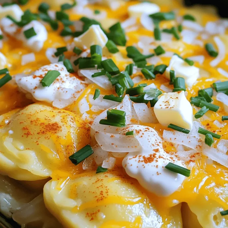 To make a cozy Crockpot Pierogi Casserole, you need simple ingredients that pack flavor. Here’s what you will need: - 16 oz frozen potato and cheese pierogies - 1 medium onion, diced - 2 cups shredded sharp cheddar cheese - 1 cup sour cream - 2 cups vegetable broth - 1 teaspoon garlic powder - 1 teaspoon onion powder - 1 teaspoon paprika - Salt and pepper to taste - 3 tablespoons butter, cut into small pieces - Fresh chives or parsley for garnish (optional) These ingredients create a warm and satisfying dish. The frozen pierogies serve as the star of the show. They offer a rich potato filling with gooey cheese. The onion adds a nice crunch and sweetness. Sharp cheddar cheese gives it that extra kick. Sour cream adds creaminess while the broth keeps everything moist. Spices, like garlic powder, onion powder, and paprika, boost the flavor. Salt and pepper help round it out perfectly. Finally, the butter on top helps create a golden crust as it cooks. You can always customize the dish. Try adding your favorite herbs or extra cheese. This recipe makes a great meal for family or friends. The best part? You can find the full recipe above. Enjoy making this simple, cozy comfort food! Start by lightly greasing the inside of your crockpot. Use cooking spray or a bit of oil. This step helps prevent sticking. You want to make serving easy later. A well-greased pot means less fuss when it’s time to serve. Now, let’s layer the ingredients. First, take half of the frozen pierogies. Spread them evenly on the bottom of the crockpot. Next, add half of the diced onion. Then, sprinkle half of the shredded cheddar cheese on top. These layers create a great base full of flavor. In a bowl, mix the sour cream with the vegetable broth. Add the garlic powder, onion powder, and paprika. Don’t forget to season with salt and pepper. Stir until everything is well combined. This sauce adds creaminess and depth to the dish. Pour half of this mixture over the first layer in the crockpot. Make sure it spreads evenly. Cover the crockpot and choose your cooking time. If you set it to low, let it cook for 5-6 hours. For a quicker option, use the high setting for 3-4 hours. The pierogies should be heated through. The cheese should melt and get bubbly. Timing is key to getting the perfect texture. Enjoy the simple cozy comfort of this Crockpot Pierogi Casserole. For the full recipe, check out the details earlier in this article. To keep the casserole from sticking, always grease your crockpot well. You can use cooking spray or a little oil. Layer the ingredients evenly. This helps the heat spread out. Stir gently once during cooking, if you can. This mixes the flavors and keeps it from burning. Want to mix things up? Try adding some spices! A pinch of cayenne pepper gives it a kick. You can also add fresh garlic for more flavor. Consider mixing in cooked bacon or sausage for a heartier meal. Fresh herbs like thyme or dill can add brightness too. Pair your casserole with a light salad. A crisp green salad balances the richness of the dish. You can also serve it with crusty bread for dipping. For drinks, a chilled lemonade or a light beer works well. Enjoy your cozy meal with family and friends! {{image_2}} If you want a vegetarian dish, you have some tasty choices. You can use different fillings for the pierogies. Look for ones stuffed with mushrooms or spinach. These add great flavor. You can also swap out the broth for vegetable broth. This keeps it veggie-friendly. For an extra kick, try adding chopped bell peppers or zucchini. They give a fresh taste and color. Want to make this dish heartier? Add some meat! Cooked sausage or diced chicken works well. You can mix the meat into the layers with the pierogies. For more flavor, sprinkle some bacon bits on top before cooking. Cheese lovers can rejoice too! Use extra cheese or mix in different types, like mozzarella or pepper jack. This makes the dish rich and creamy. If you need a gluten-free option, it's simple! Look for gluten-free pierogies at the store. You can also make your own with gluten-free flour. Use the same filling as the regular pierogies. Make sure to read all labels on the broth and spices. Some may contain gluten. Following these steps lets everyone enjoy this cozy dish. To store your leftovers, let the casserole cool down first. Once it's cool, transfer it to an airtight container. This keeps it fresh and tasty. If you plan to eat it within a few days, refrigerate it. Make sure to eat it within three to four days for the best flavor. If you want to save some for later, freezing is a great option. First, let the casserole cool completely. Then, cut it into serving sizes. Wrap each piece tightly in plastic wrap, then place them in a freezer-safe bag. This method prevents freezer burn. When you're ready to eat, thaw it in the fridge overnight. Reheat it in the oven at 350°F until it's warm all the way through. In the fridge, this casserole lasts about three to four days. If you freeze it properly, it can last up to three months. Just remember, the sooner you eat it, the better it tastes! Yes, you can use fresh pierogies. Fresh pierogies have a different texture. They cook faster than frozen ones. If you use fresh pierogies, cut the cooking time by about one hour. You want them heated through, and the cheese melted. Make sure to watch closely, as they can become too soft. Absolutely! You can prep this dish ahead of time. Layer the ingredients in the crockpot the night before. Cover it and store it in the fridge. When you are ready to cook, just set the crockpot to your desired time. This makes it easy for busy days. If you need a substitute for sour cream, try plain yogurt or cottage cheese. Both options give a creamy texture. You can also use dairy-free yogurt if you want a vegan option. For a lower-fat choice, use Greek yogurt. Each of these will keep your dish tasty and creamy. For the full recipe, check out the previous section. This blog post shared a simple and tasty crockpot recipe for potato and cheese pierogies. We covered ingredients, step-by-step cooking, and tips for better results. You can easily make this dish special with simple add-ins or swaps. Remember to refrigerate leftovers and follow storage tips for freshness. Cooking doesn't have to be hard. With just a few ingredients and steps, you can create a comforting meal. Enjoy experimenting and make this dish your own!