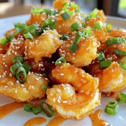 To create the perfect Bang Bang Shrimp, gather these key ingredients: - 1 pound large shrimp, peeled and deveined - 1 cup buttermilk - 1 cup all-purpose flour - 1/2 cup cornstarch - 1 teaspoon paprika - 1/2 teaspoon garlic powder - 1/2 teaspoon salt - 1/4 teaspoon black pepper - Oil for frying - 1/2 cup mayonnaise - 2 tablespoons sweet chili sauce - 1 tablespoon Sriracha (adjust to taste) - 1 teaspoon lime juice - Green onions, sliced (for garnish) - Sesame seeds (for garnish) These ingredients make the shrimp crispy and delicious. The buttermilk adds flavor and tenderness. The blend of spices gives a warm kick to every bite. To make your dish pop, consider these optional garnishes and additions: - Fresh cilantro for a herbaceous touch - Lime wedges for extra zest - Chopped peanuts for crunch These extras can enhance the dish's flavor and texture. They also make for a beautiful presentation. If you have dietary restrictions, here are some substitutions: - Use almond milk or oat milk instead of buttermilk for a dairy-free option. - Gluten-free all-purpose flour works well in place of regular flour. - Swap mayonnaise with vegan mayonnaise for a plant-based version. These swaps keep the essence of Bang Bang Shrimp while catering to different diets. You can enjoy this dish without worry! For the full recipe, check out Bang Bang Shrimp Delight. Start by soaking your shrimp in buttermilk. Use about 1 cup for 1 pound of shrimp. Let them soak for at least 30 minutes. This step makes the shrimp tender and adds flavor. After soaking, drain the shrimp well. The excess buttermilk should drip off before you move to the next step. In another bowl, combine your dry ingredients. You will need 1 cup of flour, 1/2 cup of cornstarch, 1 teaspoon of paprika, 1/2 teaspoon of garlic powder, 1/2 teaspoon of salt, and 1/4 teaspoon of black pepper. Whisk these together until they mix well. This mixture will give your shrimp a crispy coating. Heat oil in a large skillet over medium-high heat. Aim for about 350°F or 175°C. You can test if the oil is ready by dropping a small piece of batter into it. If it sizzles, you’re set. Take each shrimp and dredge it in the flour mixture. Make sure each shrimp is fully coated. Carefully place the shrimp in the hot oil. Fry them for about 2-3 minutes per side until golden brown. After frying, place the shrimp on a paper towel-lined plate. This helps remove extra oil. Once your shrimp are crispy, you can dip them in the Bang Bang sauce. For the full recipe, check out the details above. To get that perfect crispiness, you need to pay attention to two main things: the oil temperature and the batter. First, heat your oil to about 350°F (175°C). You can test this by dropping a little batter in the oil; if it sizzles, you’re ready. Next, use a mix of flour and cornstarch for the batter. This combo makes the shrimp extra crispy. Coat each shrimp well, but don’t overload them. Fry them in batches to keep the oil hot and maintain that crunch. Bang Bang sauce is key to this dish. Start with a base of mayonnaise. It gives creaminess and richness. Then, add sweet chili sauce for a touch of sweetness. To kick it up, include Sriracha for heat. You can also mix in some lime juice for freshness. If you want more tang, try adding a splash of vinegar. Adjust the spice level to your liking. Taste as you go and find what makes your flavor buds dance. One common mistake is not soaking the shrimp long enough. Soaking them in buttermilk for at least 30 minutes is essential. This step helps the shrimp stay juicy. Another mistake is crowding the pan while frying. Overcrowding cools the oil and leads to soggy shrimp. Always fry in small batches to ensure they cook evenly and stay crispy. Lastly, don’t skip the garnishes! Green onions and sesame seeds add flavor and make your dish look great. Enjoy your Bang Bang shrimp! {{image_2}} To make Bang Bang shrimp spicier, add more Sriracha. You can also use crushed red pepper flakes. Mix these into the sauce for a heat boost. Adjust the spice to your taste. A little goes a long way, so start small. You can even switch the sweet chili sauce for a spicy version. This will give your dish a fiery kick! If you want a healthier version, try air frying or baking the shrimp. Air frying gives you that crunch with less oil. Preheat your air fryer to 400°F. Cook the shrimp in a single layer for about 8-10 minutes. Shake the basket halfway through for even cooking. For baking, spread the shrimp on a lined baking sheet. Bake at 425°F for 12-15 minutes. Both methods keep the flavor but cut down on fat. You can create a vegan version of Bang Bang shrimp too! Use plant-based shrimp alternatives made from soy or pea protein. Soak these in vegan buttermilk, made from almond milk and vinegar. Coat them in the same flour mixture from the original recipe. Fry or bake as you prefer. The sauce remains the same, so it’s still rich and creamy. You won’t miss the shrimp at all! For the full recipe, check out the details above. After enjoying your Bang Bang shrimp, you might have some leftovers. To keep them fresh, first let them cool to room temperature. Then, place them in an airtight container. This helps prevent moisture loss and keeps shrimp tasty. Store them in the fridge for up to three days. To bring back the crispiness, use the oven or air fryer. Preheat your oven to 350°F (175°C). Spread the shrimp on a baking sheet. Heat for about 10 minutes, or until they are hot and crispy again. If using an air fryer, set it to 350°F (175°C) and cook for 5-7 minutes. Avoid the microwave, as it can make the shrimp soggy. Freezing Bang Bang shrimp is a great option for longer storage. First, let the shrimp cool completely. Then, arrange them in a single layer on a baking sheet and freeze until solid. Once frozen, transfer them to a freezer-safe bag or container. They can last for up to three months. When ready to eat, thaw in the fridge overnight and reheat as mentioned above. For a complete guide, check out the Full Recipe. Bang Bang Shrimp first appeared in the United States. It became popular due to its mix of crispy shrimp and spicy sauce. The dish likely comes from Asian flavors, especially Thai cuisine. Many restaurants now serve it, making it a favorite for many seafood lovers. The sweet and spicy sauce adds a lot of flavor to the crispy shrimp. You can find this dish in many casual dining spots and seafood restaurants. Yes, you can make Bang Bang Shrimp in advance, but with some steps. You can prepare the shrimp and the sauce ahead of time. Just store them separately in the fridge. When you are ready to eat, fry the shrimp fresh for the best taste. This keeps them crispy. If you reheat them, they might lose their crunch. So, frying them right before serving is best. Bang Bang Shrimp pairs well with many sides. Here are some tasty options: - Steamed rice - Coconut rice - Asian slaw - Garlic noodles - Fresh salad - Crispy fries These sides complement the shrimp's flavors. You can also serve some extra Bang Bang sauce for dipping. This adds more fun to your meal! For a full recipe, check out Bang Bang Shrimp Delight. Bang Bang Shrimp is a fun dish to make. We covered key ingredients, including safe substitutes. You learned step-by-step guides to prepare, batter, and fry shrimp. I shared tips on getting that perfect crisp and boosting flavor. We explored tasty variations, from spicy options to vegan choices. Plus, I provided storage advice to keep leftovers fresh. Now you have all the tools to create your own delicious Bang Bang Shrimp. Enjoy your cooking adventure!
