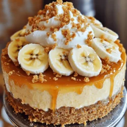 To make a fantastic banana pudding cheesecake, you will need: - 1 ½ cups graham cracker crumbs - ½ cup unsalted butter, melted - 2 tablespoons sugar - 3 (8 oz) packages cream cheese, softened - 1 cup granulated sugar - 1 teaspoon vanilla extract - 3 large eggs - 1 cup heavy cream - 1 cup ripe bananas, mashed (about 2 medium bananas) - 1 teaspoon lemon juice - 1 package instant vanilla pudding mix (3.4 oz) - 2 cups milk - Whipped cream and banana slices for garnish These ingredients create a rich and creamy dessert that everyone will love. The graham cracker crust gives it a nice crunch, while the bananas add a sweet touch. You can change the flavor and look of your cheesecake with these optional ingredients: - Chocolate chips for a chocolatey twist - Caramel sauce for drizzling on top - Chopped nuts for added crunch - Coconut flakes for a tropical vibe Feel free to get creative! You can mix and match these options to suit your taste. To choose the best bananas for your cheesecake, look for: - Firmness: They should be firm but not hard. - Color: A bright yellow color with a few small brown spots is perfect. - Ripeness: Overripe bananas have more flavor for your cheesecake. Always smell the bananas. They should have a sweet, fruity scent. This means they are fresh and ready to use in your recipe. Enjoy making your banana pudding cheesecake! For the full recipe, check out the detailed instructions. To start, we need to make the crust. First, preheat your oven to 325°F (162°C). In a medium bowl, mix these ingredients: - 1 ½ cups graham cracker crumbs - ½ cup unsalted butter, melted - 2 tablespoons sugar Stir until everything blends well. Now, take a 9-inch springform pan and press the mixture firmly into the bottom. Bake this crust for 10 minutes. When done, remove it and let it cool. Next, we will create the cheesecake batter. Grab a large mixing bowl and beat together: - 3 (8 oz) packages cream cheese, softened - 1 cup granulated sugar - 1 teaspoon vanilla extract Use an electric mixer for a smooth and creamy texture. Add in 3 large eggs, one at a time. Mix on low speed after each addition until just blended. Then, fold in: - 1 cup ripe bananas, mashed (about 2 medium bananas) - 1 teaspoon lemon juice Now, let’s mix the pudding. In a separate bowl, whisk together: - 1 package instant vanilla pudding mix (3.4 oz) - 2 cups milk Let it sit for about 5 minutes to thicken. Gently fold this pudding mixture into your cheesecake batter until smooth and free of lumps. Now, it's time to bake the cheesecake. Pour the batter over the cooled crust. Bake in the oven for about 50-60 minutes. The edges should be set, but the center needs a slight jiggle. After baking, turn off the oven and crack the door open. Let the cheesecake cool in the oven for about 1 hour. This helps to prevent cracking. Once cooled, cover it and refrigerate for at least 4 hours or overnight for the best taste. After chilling, your cheesecake is ready! You can garnish it with whipped cream and banana slices. Enjoy every bite of your banana pudding cheesecake! For the full recipe, check out the details above. To prevent cracks in your cheesecake, follow these steps. First, cool the cheesecake slowly. After baking, turn off the oven and crack the door open. This helps the cheesecake cool down gradually. Second, don’t overmix the batter. Mix just until smooth to avoid adding too much air. Lastly, bake the cheesecake in a water bath. This creates steam, which keeps the temperature even. For a creamy texture, use room temperature cream cheese. Cold cream cheese can lead to lumps. Beat the cream cheese well until it's fluffy. Add eggs one at a time, mixing on low speed. This prevents too much air from getting in the batter. Incorporate the mashed bananas gently to maintain airiness. Finally, don’t overbake. The center should jiggle slightly when done. Serve your banana pudding cheesecake cold for the best taste. Garnish with whipped cream and banana slices. For added flair, drizzle caramel or chocolate sauce on the plate. You can also sprinkle crushed graham crackers on top. This adds a nice crunch. The mix of textures will wow your guests. For more details, check out the Full Recipe. {{image_2}} You can switch up the crust for more flavor. Instead of graham crackers, try using crushed vanilla wafers. They add a nice twist that complements the banana flavor. Another option is an Oreo crust. Just crush Oreos and mix with melted butter. The chocolate will give your cheesecake a rich taste. Feel free to play with flavors in your cheesecake. Adding a teaspoon of cinnamon gives a warm touch. You can also mix in some chopped nuts for crunch, like walnuts or pecans. Want a tropical vibe? Add a bit of coconut extract! For a lighter option, use Greek yogurt instead of cream cheese. This keeps it creamy but adds protein. Mini cheesecakes are perfect for parties or quick bites. Use a muffin tin and line it with paper liners. Press the crust mixture into each liner just like you would in a springform pan. Fill with the cheesecake batter and bake for 20-25 minutes. Chill them just like the full cheesecake. Top with whipped cream and banana slices for a cute treat. You can find the full recipe for these mini delights in the main article. To keep your banana pudding cheesecake fresh, first let it cool completely. Then, cover it tightly with plastic wrap or aluminum foil. This helps keep moisture in and odors out. If you have a springform pan, leave it in that for easy storage. Always place it in the fridge. Cheesecake does best at a cool temperature. Banana pudding cheesecake can last up to five days in the fridge. After that, the texture may change. If you see any signs of spoilage, like mold or off smells, it's best to throw it away. Always check for freshness before enjoying your dessert! If you want to save some cheesecake for later, freezing is a great option. First, slice the cheesecake into pieces. Wrap each slice in plastic wrap, then place them in an airtight container. This helps prevent freezer burn. You can freeze banana pudding cheesecake for up to three months. When you're ready to eat it, thaw the slices in the fridge overnight. Enjoy your treat whenever you like! For the full recipe, check out the details above. Yes, you can make this cheesecake ahead of time. I often prepare it the day before serving. This allows the flavors to blend well. Just remember to chill it for at least four hours. For best taste, overnight is ideal. If you need a substitute for cream cheese, try mascarpone or ricotta cheese. Both options will keep the creaminess. You can also use Greek yogurt as a lighter choice. Just make sure to adjust the sugar to taste. To check if your cheesecake is done, look for the edges. They should be set while the center remains slightly jiggly. It will firm up as it cools. A toothpick test can also help. Insert it in the center; it should come out clean or with a few moist crumbs. For more details, check the Full Recipe. This blog post covered how to make a delicious Banana Pudding Cheesecake. We discussed essential and optional ingredients, preparation steps, and tips for a smooth texture. I shared ways to prevent cracking and served helpful variations. Storing tips ensure your cheesecake stays fresh longer. Enjoy experimenting with flavors and customizations. This recipe allows you to make a treat everyone will love. Go ahead and make your own creamy, tasty cheesecake!