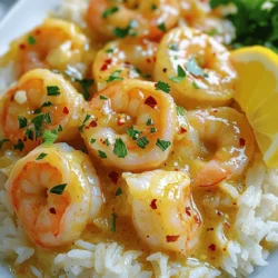 - 1 pound large shrimp, peeled and deveined - 4 tablespoons unsalted butter - 5 cloves garlic, minced - 1 teaspoon red pepper flakes (adjust to taste) - Juice and zest of 1 lemon - Salt and black pepper to taste - 2 tablespoons fresh parsley, chopped - Cooked rice - Crusty bread When I make this dish, I love its bright flavors. The large shrimp are the star here. Make sure they are peeled and deveined for quick cooking. The unsalted butter adds richness. I use five cloves of minced garlic for a tasty kick. Red pepper flakes bring some heat, but you can adjust that to your liking. For seasonings, fresh lemon juice and zest brighten the dish. Salt and black pepper are key to enhancing flavors. Finally, I add fresh parsley for a pop of color and freshness. You can serve this garlic butter shrimp over cooked rice. A slice of crusty bread is perfect for soaking up the rich sauce. For the full recipe, check out the details above. - Melt butter in skillet. - Sauté garlic and red pepper flakes. Start by grabbing a large skillet. Place it over medium heat and add the butter. Let it melt until it starts to bubble. This step is crucial. You want to bring out the rich flavor of the butter. Next, add the minced garlic and red pepper flakes. Sauté them for about one minute. Keep an eye on the garlic; it can burn fast. - Add shrimp and cook until pink. - Flip shrimp and season. Now, it's time to add the shrimp. Place them in a single layer in the skillet. Cook them for about two to three minutes. You’ll see them starting to turn pink. This is a good sign they are cooking well. Flip the shrimp to the other side and season with salt and black pepper. This adds flavor and makes every bite taste great. - Squeeze lemon juice. - Add parsley and serve. Once the shrimp are fully pink, it's time to finish. Squeeze fresh lemon juice over the shrimp. This adds a bright, tangy flavor. Don’t forget to add the lemon zest for an extra kick. Finally, stir in the fresh parsley. It gives a pop of color and freshness. Serve the garlic butter shrimp over cooked rice or with crusty bread. Enjoy your meal! For the full recipe, click here. - Ensure shrimp are evenly sized. This way, they cook at the same rate. - Avoid overcooking shrimp. They should be pink and firm, not rubbery. - Adjust red pepper flakes to taste. More will make it spicier. - Experiment with additional herbs like thyme or basil. They add freshness. - Serve in a beautiful dish. It makes the meal more appealing. - Garnish with lemon slices and parsley. This adds color and brightness. If you want the complete process, check out the Full Recipe. {{image_2}} You can change a few ingredients to make this dish fit your taste. Try these swaps: - Use olive oil instead of butter. This option is lighter and still tasty. - Substitute shrimp with scallops. They cook fast and have a sweet flavor. These changes keep the dish simple yet fun. They also help you use what you have at home. Want to kick up the flavor? Add some colorful ingredients: - Include cherry tomatoes. They add a nice pop of color and sweetness. - Add spinach for color and nutrition. It cooks quickly and boosts health. These extras make your meal vibrant and tasty. You can also mix and match for new ideas. How you serve this dish can change its vibe. Here are some fun ideas: - Serve over pasta instead of rice. The garlic butter sauce clings well to noodles. - Create tacos with tortillas. Just fill them with shrimp and toppings. These serving options can make your meal feel new each time you cook it. Try out different ways to enjoy your garlic butter shrimp! For the full recipe, check the details above. After enjoying your meal, store any leftovers in an airtight container. This keeps the shrimp fresh and tasty. I recommend eating them within 1-2 days. The flavors stay vibrant during that time. If you want to save your garlic butter shrimp for later, freeze them in a freezer-safe container. Make sure the shrimp cool down first. When you're ready to eat, thaw the shrimp overnight in the fridge. Reheat gently to keep them juicy. You can reheat the shrimp using a microwave or on the stovetop. If using the microwave, place the shrimp in a bowl. Add a splash of water or broth to keep them moist. If using the stovetop, warm them gently on low heat. This helps avoid overcooking. Total time is approximately 30 minutes. You can enjoy this meal in no time. Yes, but thaw them fully before cooking. This helps them cook evenly and taste great. Rice, bread, or pasta are great options. They soak up the garlic butter sauce well. Yes, but best to consume within a couple of days for freshness. The flavors are best when fresh. In this post, we explored a simple garlic butter shrimp recipe that everyone can enjoy. We covered the key ingredients, cooking steps, and serving ideas. You'll impress friends with this dish, whether over rice or in tacos. Remember to adjust flavor to your taste and present it nicely for a standout meal. You can store leftovers easily and enjoy them later, too. Now, grab your shrimp and get cooking!