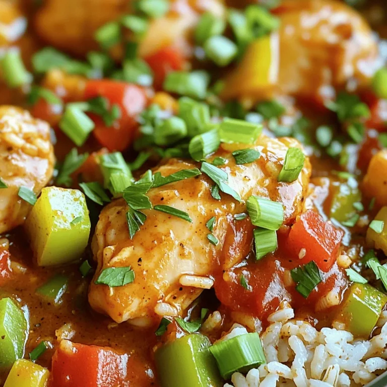 For this dish, you need a few key ingredients. They create a rich and tasty meal. Here’s what you will need: - 1 lb chicken thighs, boneless and skinless, cut into chunks - 1 cup long-grain rice, rinsed - 1 medium onion, diced - 2 cloves garlic, minced - 1 green bell pepper, diced - 1 celery stalk, diced - 1 teaspoon smoked paprika - 1 teaspoon dried thyme - 1/2 teaspoon cayenne pepper (adjust to taste) - 4 cups chicken broth - 1 can (15 oz) diced tomatoes, undrained - 1 bay leaf - 2 tablespoons olive oil - Salt and pepper to taste - Chopped green onions for garnish These ingredients work well together. Each one adds a special flavor to the dish. You can boost the taste with some add-ins. Here are some ideas: - 1 cup of cooked sausage for a meaty kick - 1 cup of corn for sweetness - 1 tablespoon of Worcestershire sauce for depth - 1 teaspoon of hot sauce for heat - Fresh herbs like parsley or cilantro for freshness Feel free to mix and match these options. They can make this dish even more exciting. To cook this meal, you'll need a few tools. Here’s what I recommend: - A large pot or Dutch oven for even cooking - A wooden spoon for stirring - A sharp knife for cutting - A cutting board for prep work These tools will help you make this dish with ease. Enjoy the process, and let the flavors shine! You can find the full recipe above to guide you through cooking this delicious one-pot meal. Start by gathering your ingredients. This helps keep everything organized. You need the chicken, rice, and fresh veggies. Dice the onion, bell pepper, and celery. Mince the garlic to bring out its flavor. Rinse the rice under cold water. This removes excess starch and helps keep it fluffy. In a large pot, heat olive oil over medium heat. Add the onion, garlic, bell pepper, and celery. Cook them for about 5-7 minutes. You want the veggies soft but not brown. Season your chicken with salt, pepper, smoked paprika, thyme, and cayenne. Add the chicken to the pot. Brown it for about 5-6 minutes. Next, stir in the rinsed rice. Pour in the diced tomatoes with their juice and chicken broth. Toss in the bay leaf for flavor. Bring this mix to a boil. Reduce the heat to low and cover the pot. Let it simmer for 20-25 minutes. The rice will soak up the liquid and flavors. When the cooking time is up, remove the bay leaf. Fluff the rice gently with a fork. Taste it and adjust the seasoning if needed. Serve it hot, garnished with chopped green onions. This adds color and freshness to your dish. Enjoy your One Pot Chicken and Dirty Rice meal! For the complete guide, check the Full Recipe. One mistake is not seasoning the chicken well. Always coat the chicken well with salt and spices. Another error is rushing the cooking time. Let the rice simmer on low heat for the best results. If you lift the lid too often, the steam escapes. Keep the lid on to keep the moisture in. Lastly, don’t skip the bay leaf. It adds a nice depth of flavor. To make it milder, skip the cayenne pepper or reduce the amount. You can also use sweet paprika instead of smoked paprika. If you want more heat, add extra cayenne or mix in some hot sauce. Taste the dish before serving. This way, you can adjust the spice to suit your taste. Rinse the rice before cooking. This removes excess starch and prevents it from becoming gummy. Use the right water-to-rice ratio. For long-grain rice, a ratio of 2:1 works well. Once the rice is done cooking, let it rest for a few minutes. Then, fluff it gently with a fork. This helps the grains separate and stay fluffy. For the full recipe, check out the One Pot Chicken and Dirty Rice section above. {{image_2}} You can switch up the protein in this dish. Try using shrimp, sausage, or turkey. Each option brings its own taste. For shrimp, add them in the last few minutes of cooking. This way, they stay tender. If you choose sausage, slice it up and brown it first. This adds a nice depth to your meal. You can make this dish vegetarian by using vegetable broth instead of chicken broth. For protein, add beans or lentils. These options pack a protein punch and keep you full. Use mushrooms for a meaty texture. Sauté them with the veggies for rich flavor. If you're going vegan, skip the chicken and use tofu instead. Cut it into cubes and add it to the pot with the rice. Feel free to get creative! Swap the long-grain rice for brown rice or quinoa. Both add extra nutrients. You can also add different veggies. Try carrots, peas, or even spinach. Each will change the flavor profile. For a kick, mix in some hot sauce or diced jalapeños. If you want a smoky flavor, try adding smoked sausage or chipotle peppers in adobo sauce. These swaps can make your one pot dish unique and fun! Check the Full Recipe for more ideas. To keep your One Pot Chicken and Dirty Rice fresh, let it cool first. Once cool, transfer it to an airtight container. Store it in the fridge for up to three days. Make sure to label the container with the date. This way, you know when to eat it. When you're ready to enjoy your leftovers, reheat them gently. I recommend using the stove for the best texture. Add a splash of chicken broth or water to the pot. Heat it over low heat, stirring often. This helps keep the rice moist and tasty. If you're in a hurry, the microwave works too. Just cover the bowl and heat in short bursts. Freezing is a great option for meal prep. Place cooled One Pot Chicken and Dirty Rice in freezer-safe bags or containers. Remove as much air as you can. Label the bags with the date. It can last up to three months in the freezer. When you're ready to eat, thaw it in the fridge overnight. Then, reheat as mentioned above for a delicious meal. It takes about 35 minutes to make One Pot Chicken and Dirty Rice. You spend 10 minutes prepping the ingredients and 25 minutes cooking. This dish is quick and perfect for busy nights. You will enjoy a full meal in less than an hour! Yes, you can use brown rice instead of white rice. However, cooking time will change. Brown rice takes longer to cook, about 40 to 45 minutes. You should also add more liquid, about 1 additional cup of chicken broth. Keep an eye on it to ensure it cooks well. Many sides complement One Pot Chicken and Dirty Rice. Here are some tasty options: - A simple green salad adds freshness. - Garlic bread gives a nice crunch. - Steamed vegetables like broccoli or green beans are healthy choices. - Coleslaw can add a creamy texture. These sides will enhance your meal and make it even better! One Pot Chicken and Dirty Rice is a simple yet tasty meal. We covered key ingredients and helpful tools. Step-by-step, you learned how to prepare and cook it. I shared tips to avoid mistakes and adjust spice levels. We also explored fun variations and proper storage methods. This dish is easy to make and perfect for any table. Enjoy your cooking adventures with these ideas and let your flavors shine!