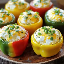To make cream cheese stuffed peppers, you will need: - 4 medium bell peppers (any color) - 8 oz cream cheese, softened - 1 cup shredded cheddar cheese - 1/2 cup cooked quinoa or rice (optional for heartiness) - 1/4 cup green onions, finely chopped - 1 clove garlic, minced - 1 teaspoon Italian seasoning - Salt and pepper to taste - Olive oil for drizzling These ingredients create a creamy, cheesy filling that pairs well with the sweet peppers. You can add some fun twists to your stuffing. Consider these options: - Cooked ground meat like turkey or beef - Black beans for protein and fiber - Corn for a touch of sweetness - Diced tomatoes for moisture and flavor - Spices like cumin or chili powder for a kick Feel free to mix and match according to your taste! To prepare the stuffed peppers, gather these items: - A sharp knife for cutting the peppers - A baking dish to hold the peppers - A mixing bowl for the filling - An aluminum foil to cover the dish while baking - A spoon for stuffing the peppers Having the right tools makes the cooking process smooth and enjoyable. For the full recipe, check the detailed instructions provided. Start by preheating your oven to 375°F (190°C). This temperature helps the peppers cook evenly. Next, take your bell peppers and cut off the tops. Make sure to remove all the seeds and membranes inside. You want them nice and clean for stuffing. Set the cleaned peppers aside; they are ready to be filled with our creamy mixture. In a large bowl, combine the softened cream cheese and shredded cheddar cheese. Use a fork or spatula to mix them until smooth. Then, add the cooked quinoa or rice if you want a heartier dish. Next, toss in the chopped green onions, minced garlic, Italian seasoning, and a pinch of salt and pepper. Mix everything well until it forms a delicious filling. This step is key for great flavor in every bite. Now it's time to stuff the peppers! Carefully fill each pepper with the cream cheese mixture. Press it down gently to pack it in. Place the stuffed peppers upright in a baking dish. Drizzle a little olive oil on top for extra flavor. Cover the dish with aluminum foil to keep the moisture in. Bake for 25 minutes. After that, remove the foil and bake for another 10 to 15 minutes. This will make the peppers tender and give the tops a nice golden brown color. Once done, let them cool for a few minutes before serving. Enjoy your colorful and tasty treat! When stuffing peppers, choose firm ones. They hold the filling well. Cut off the tops and remove the seeds. This step keeps the filling intact. Pack the filling tightly. This helps prevent it from spilling out during cooking. Ovens can vary, so keep an eye on your peppers. Start with 25 minutes covered. Then, uncover and bake for another 10-15 minutes. You want the peppers tender, and the tops golden. Adjust time if your peppers are larger or smaller. To boost flavor, add spices. Try smoked paprika or a dash of cayenne. Fresh herbs, like basil or parsley, can brighten the dish. Serve with a squeeze of lemon juice. This adds freshness and balances the creaminess of the cheese. For the full recipe, check out the details above. {{image_2}} You can make cream cheese stuffed peppers vegetarian by using plant-based cheese. This keeps the dish creamy and delicious without any animal products. You can also replace the quinoa or rice with black beans or lentils for protein. These options add a hearty touch and extra flavors. Mixing different cheeses can change the taste. Try using goat cheese for a tangy kick. Feta cheese also works well for a briny flavor. You can even use mozzarella for a stretchy, cheesy texture. Don’t be afraid to experiment with flavors. Each cheese brings its own unique twist. Want to spice things up? Add chopped veggies like spinach, zucchini, or mushrooms to the filling. You can also mix in some cooked sausage or ground turkey for more protein. For a spicy kick, add jalapeños or red pepper flakes. Each ingredient can transform the dish into a new delight. Check out the Full Recipe for more creative ideas. You can store your cream cheese stuffed peppers in the fridge. Place them in an airtight container. They will stay fresh for about 3 to 5 days. If you want to keep them longer, consider freezing them instead. Freezing is a great way to save stuffed peppers. First, let them cool completely. Then, wrap each pepper in plastic wrap. Place them in a freezer-safe bag or container. They can last up to 3 months in the freezer. When you want to eat them, just thaw them in the fridge overnight. To reheat, start by preheating your oven to 375°F (190°C). Remove the peppers from their container. Place them on a baking sheet. Cover them with foil to keep moisture in. Bake for about 20 minutes or until hot. You can also use a microwave for quick reheating. Just place a pepper on a microwave-safe plate and heat for 1-2 minutes. Enjoy your tasty treat! Yes, you can use many types of peppers. Bell peppers are common, but you can try jalapeños, poblano, or Anaheim peppers. Each pepper adds a unique taste. For a spicy kick, use jalapeños. For a milder flavor, stick with bell peppers. Experiment and find your favorite! This recipe is easy to make gluten-free. Ensure your cream cheese and other toppings are gluten-free. The quinoa or rice is a great addition. Just check their labels. Most brands are gluten-free, but it's good to confirm. This way, everyone can enjoy the dish! Cream cheese stuffed peppers shine as a main dish. Serve them with a fresh side salad for color and crunch. You could pair them with rice or quinoa for a heartier meal. Top with extra cheese or herbs for fun. Get creative and enjoy! In this blog post, we covered the key ingredients and tools for making cream cheese stuffed peppers. You learned how to prepare the peppers, mix the filling, and bake them to perfection. We shared tips for better stuffing and flavors that pop. Plus, I offered variations you can try and storage tips to keep them fresh. My final thoughts? Enjoy experimenting with this recipe. You can make it your own with simple changes, no matter your tastes. Happy cooking!