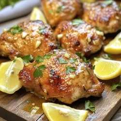 To make this simple lemon garlic chicken, gather these ingredients: - 4 boneless, skinless chicken breasts - 4 cloves garlic, minced - 2 lemons (zested and juiced) - 3 tablespoons olive oil - 1 teaspoon dried thyme - 1 teaspoon dried oregano - Salt and pepper to taste - Fresh parsley, chopped (for garnish) These ingredients work together to create a bright and zesty flavor. The lemon and garlic blend perfectly, making every bite a treat. You can enhance your dish with some optional add-ins. Consider these: - A pinch of red pepper flakes for heat - Fresh rosemary for a fragrant twist - Sliced olives for a briny kick - Cherry tomatoes for added sweetness These add-ins can give your chicken a unique touch and make it more exciting. For this recipe, you'll need some basic kitchen tools: - A large mixing bowl - A baking dish - A sharp knife for slicing - A cutting board - A whisk for mixing the marinade Having these tools ready will help make your cooking process smooth and easy. - Step 1: Preheat the oven Start by preheating your oven to 400°F (200°C). This step warms up the space for even cooking. - Step 2: Marinade preparation In a small bowl, mix together the minced garlic, lemon zest, lemon juice, olive oil, dried thyme, dried oregano, salt, and pepper. This blend creates a bright and tasty marinade. - Step 3: Marinating the chicken Take the chicken breasts and place them in a large resealable plastic bag or a shallow dish. Pour the marinade over the chicken, making sure each piece gets coated. Seal the bag or cover the dish. Let it sit in the fridge for at least 30 minutes. You can also marinate it for up to 2 hours for even more flavor. Once the chicken is marinated, take it out of the fridge. Place the chicken in a baking dish. Bake it in the preheated oven for 25 to 30 minutes. Check for doneness by ensuring the center is no longer pink. The internal temperature should reach 165°F (75°C). After baking, remove the chicken from the oven. Let it rest for about 5 minutes before slicing. For a beautiful presentation, garnish with fresh parsley and add a squeeze of lemon juice. Serve it alongside roasted vegetables or a fresh garden salad for a colorful meal. This dish looks and tastes amazing! You can find the full recipe details in the [Full Recipe]. To cook chicken just right, follow a few key steps. First, let the chicken marinate well. This adds flavor and keeps it juicy. Marinate for at least 30 minutes, but two hours gives the best taste. When cooking, check the internal temperature. Use a meat thermometer. Aim for 165°F (75°C). If you don’t have a thermometer, cut the thickest part to check for pink. You can easily boost the flavor of your lemon garlic chicken. Try adding fresh herbs like rosemary or basil. These add a nice touch. You can also mix in some red pepper flakes for heat. If you like a sweet twist, add honey or maple syrup. This balances the lemon's acidity. How you serve the chicken can make a big difference. After baking, let the chicken rest for five minutes. This keeps it moist. Slice the chicken and arrange it on a colorful plate. Add a side of roasted vegetables or a fresh salad. Place lemon wedges around the chicken for a pop of color. This makes your meal look inviting and tasty. For the full recipe, check the details above! {{image_2}} You can change up the flavors of your lemon garlic chicken. Try adding herbs like rosemary or basil for a fresh taste. For a spicy kick, mix in some red pepper flakes. If you love sweetness, drizzle honey over the chicken before baking. You can also add mustard for a tangy twist. Each change can make a new dish! Not all recipes need the same ingredients. You can swap chicken breasts for thighs if you prefer. If you don’t have fresh lemons, use bottled lemon juice instead. Olive oil can be replaced with avocado oil for a different flavor. If you lack thyme or oregano, any dried herbs can work. Each swap allows you to make this dish your own. You don't have to bake this chicken. Grilling gives it a smoky taste and nice grill marks. Heat your grill to medium-high and cook the chicken for about 6-7 minutes on each side. For a skillet method, heat oil in a pan over medium heat. Cook the chicken for 5-6 minutes on each side, until it reaches 165°F. Each method gives a unique flavor and texture. For the full recipe, check out the complete details above. After you make the lemon garlic chicken, let it cool first. Place the chicken in an airtight container. This keeps it fresh. Store it in the fridge for up to three days. If you want to keep it longer, try freezing it. To reheat, use the oven or a microwave. If using an oven, set it to 350°F (175°C). Place the chicken in a baking dish. Cover it with foil to keep it moist. Heat for about 15 minutes. For the microwave, heat on medium for 2-3 minutes. Check to see if it's hot all the way through. For freezing, wrap each piece tightly in plastic wrap. Then, place the wrapped chicken in a freezer bag. Remove as much air as you can. Label the bag with the date. This chicken can last up to three months in the freezer. When ready to use, thaw it overnight in the fridge. By following these storage tips, you'll enjoy your simple lemon garlic chicken even after the first meal. For the full recipe, check out the earlier sections! The cooking time for chicken breasts is about 25 to 30 minutes at 400°F. This ensures the chicken cooks evenly and stays juicy. Use a meat thermometer to check. The internal temperature should reach 165°F. This way, you know it's safe to eat. Yes, you can use thighs instead of breasts. Thighs have more fat, which makes them tender and juicy. They may need a few extra minutes to cook. Check the internal temperature to be sure they reach 165°F. This will ensure your meal is safe and tasty. To marinate chicken overnight, mix the marinade ingredients as usual. Place the chicken in a resealable bag or a dish. Pour the marinade over the chicken, making sure it covers all sides. Seal the bag or cover the dish. Then, refrigerate it overnight. This adds great flavor to your chicken. Yes, this recipe is gluten-free. All the ingredients, like chicken, garlic, and lemon, have no gluten. If you add any sides or sauces, check their labels to be sure. This way, you can enjoy your meal without worry. If you want to see the complete recipe, check out the Full Recipe for all the details! This blog post covered the key steps to cook chicken perfectly. I shared the ingredients, preparation, and tips. You learned how to enhance flavors and present your dish well. Variations allow you to try different tastes and methods. Plus, proper storage will keep leftovers fresh. In conclusion, with practice and care, you can master cooking chicken every time. Enjoy exploring new flavors and techniques!