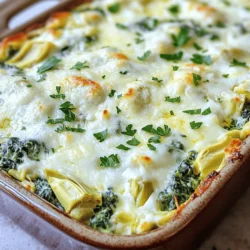 Cooking is all about using fresh and tasty ingredients. For this Spinach Artichoke Dip, I love to combine vibrant greens with creamy goodness. Here’s what you need: - 2 cups fresh spinach, chopped - 1 cup canned artichoke hearts, drained and chopped The fresh spinach adds color and nutrients. The artichokes bring a unique texture and flavor. - 1 cup cream cheese, softened - 1/2 cup sour cream - 1/2 cup mayonnaise - 1 cup shredded mozzarella cheese - 1/2 cup grated Parmesan cheese These dairy ingredients create a rich and creamy base. They melt together to make the dip smooth and delicious. - 1 teaspoon garlic powder - 1/2 teaspoon onion powder - Salt and pepper to taste - Fresh parsley for garnish (optional) Seasonings boost the flavor. Garlic and onion powder add depth. Salt and pepper balance everything out. For a pretty touch, add fresh parsley on top. For the full recipe, check out the "Spinach Artichoke Delight Dip" section. Enjoy gathering these ingredients! To make the best spinach artichoke dip, follow these easy steps. - Preheat the oven to 375°F (190°C). - In a large bowl, mix the cream cheese, sour cream, and mayonnaise until smooth. - Stir in the chopped spinach, artichokes, and both cheeses. - Add garlic powder, onion powder, salt, and pepper. Mix until everything is well combined. - Transfer the mixture to a greased baking dish. - Bake for 20-25 minutes until it is bubbly and golden. This simple process makes a creamy and tasty dip. For the full recipe and more details, check out the “Spinach Artichoke Delight Dip” section. Enjoy! To make your dip smooth, use cream cheese at room temperature. Cold cream cheese can clump together. Also, ensure your artichokes are well-drained. Soggy artichokes can make the dip too wet. You want a thick and creamy texture. Serve this dip warm for the best flavor. Tortilla chips work great for scooping. You can also use fresh veggies like carrots and celery. They add a nice crunch. For drinks, pair it with refreshing iced tea. It balances the creamy dip well. Garnish your dip with fresh herbs. Parsley adds a nice touch of color and flavor. You can also serve it with a colorful vegetable platter. This makes it festive and inviting. It’s a simple way to impress your guests. {{image_2}} You can change up the flavors by using different cheeses. - Try using cheddar for a sharp taste. - Gruyère cheese adds a nutty flavor that many enjoy. - If you like spice, mix in pepper jack cheese for heat. Want to make your dip even better? - Add cooked bacon or sausage for a meaty twist. - For a burst of flavor, include chopped sun-dried tomatoes. - You can also toss in some roasted garlic for a richer taste. Looking for lighter choices? - Substitute Greek yogurt for sour cream and mayonnaise. - Choose low-fat cream cheese to cut calories. - You can also use low-fat cheese options to keep it light. These variations let you customize your Spinach Artichoke Dip to fit your taste. You can enjoy it as a classic dish or make it your own! After enjoying your dip, store the leftovers in an airtight container. It stays fresh in the fridge for up to 3 days. If you prepare it ahead of time, cover the dish with foil before baking. This keeps it moist and tasty. When it's time to enjoy your dip again, reheat it in the oven or microwave. If using the microwave, stir occasionally to heat it evenly. This step ensures every bite tastes just as good as the first. You can freeze the dip before baking it. Place it in a freezer-safe container for up to 2 months. When you're ready, just thaw it in the fridge. Bake as you normally would without refreezing it. This method helps you enjoy a homemade treat anytime. You can make this dip healthier by using Greek yogurt instead of sour cream or mayonnaise. Greek yogurt adds creaminess without extra fat. It also boosts protein in your dip. Yes, you can prepare the dip ahead of time. Just store it in the fridge for up to a day before baking. This makes it easy to serve at parties or gatherings. This dip pairs well with many snacks. Serve it with tortilla chips, crackers, or fresh bread. You can also add fresh vegetables like carrot sticks or cucumber slices. Absolutely! To make a vegan dip, use vegan cream cheese and dairy-free cheese alternatives. You can still enjoy that creamy texture and flavor without animal products. You’ll know the dip is done when it is bubbly and lightly golden on top. This usually takes about 20-25 minutes in the oven. Keep an eye on it to avoid burning. Refer to the “Spinach Artichoke Delight Dip” section for the complete recipe. This will guide you through every step for perfect results. Spinach artichoke dip is easy to make and so tasty. You learned about fresh ingredients, dairy, and seasonings. We went through simple steps for mixing and baking. I shared tips to perfect your dip and variations to try. Remember to store leftovers properly to enjoy later. This dip is a crowd-pleaser, perfect for any gathering. Enjoy making this delicious dip and impress your friends!