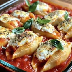 To make classic stuffed shells, you need a few key items. Here’s what you will use: - 20 jumbo pasta shells - 2 cups ricotta cheese - 1 cup shredded mozzarella cheese - 1/2 cup grated Parmesan cheese - 1 large egg - 1 teaspoon dried oregano - 1 teaspoon garlic powder - 2 cups marinara sauce - Fresh basil leaves for garnish - Salt and pepper to taste These ingredients come together to create a rich and tasty meal. The jumbo shells hold the creamy filling well, making each bite a delight. Cheese is the star in stuffed shells. You can play with different types to change the flavor. Instead of ricotta, try cottage cheese for a lighter option. You can also add cream cheese for extra creaminess. Mixing in some goat cheese can add a tangy twist. Don’t forget the mozzarella! It melts beautifully and gives a gooey texture. Herbs and spices can elevate your stuffed shells. You can add fresh herbs like basil or parsley for a burst of flavor. A pinch of red pepper flakes will give it a nice kick. Try adding Italian seasoning for a classic touch. You can also use fresh garlic instead of garlic powder for a bold taste. Experiment to find your favorite flavor mix! For the full recipe, check out the detailed instructions and enjoy this easy family meal. First, boil water in a large pot. Add a pinch of salt to the water. Once it boils, add the jumbo pasta shells. Cook them for 8-10 minutes until they are firm but tender. This is called al dente. After cooking, drain the shells in a colander. Rinse them with cold water to stop the cooking process. Set the shells aside to cool. In a large mixing bowl, add ricotta cheese. Then, add 1/2 cup of mozzarella cheese and the grated Parmesan cheese. Crack in one egg and sprinkle in the oregano and garlic powder. Season with salt and pepper. Use a fork or spatula to mix everything until smooth. Make sure there are no lumps. This filling is rich and creamy, perfect for our shells. Grab a 9x13 inch baking dish. Pour one cup of marinara sauce on the bottom. This keeps the shells from sticking. Next, take each pasta shell and fill it with the cheese mixture. Place the filled shells in the dish, open side up. After filling all the shells, pour the rest of the marinara sauce over them. Sprinkle the remaining mozzarella cheese on top. Cover the dish with aluminum foil. Bake in your preheated oven for 25 minutes. Then, remove the foil and bake for another 10 minutes. The cheese should be bubbly and golden. After baking, let it cool for a few minutes. Garnish with fresh basil leaves for a nice touch. For the full recipe, see the details above. To cook your shells just right, use plenty of water. Add salt to the water for flavor. Boil the shells for 8-10 minutes until they are al dente. This keeps them firm enough to hold the filling. After cooking, drain them and let them cool. This way, they won't stick together. To keep the assembly neat, use a piping bag or a zip-top bag. Cut a small corner off the bag and fill each shell. This helps you avoid spills and makes filling quick. Lay the shells in the dish with the open side facing up. This lets the sauce flow inside and keeps your dish tidy. You can boost flavor with fresh herbs like basil or parsley. Mixing in some spinach adds a nice texture and color. If you like spice, add a dash of red pepper flakes to the cheese mix. For more depth, try using different cheeses like goat cheese or feta. These tweaks make your classic stuffed shells even more delicious. For the full recipe, check out the complete guide. {{image_2}} You can make stuffed shells without meat. Instead of meat, use fresh spinach or sautéed mushrooms. These add great flavor and nutrients. Mix in some artichokes or zucchini for more texture. You can also try different cheeses, like feta or goat cheese. These options create a fresh and tasty dish. If you love meat, stuffed shells can be a great choice. Ground beef or sausage works well in the filling. Cook the meat first, then mix it with the cheese. This adds a rich taste to your meal. You can also use shredded chicken or turkey for a lighter option. These meats blend nicely with the marinara sauce. For those who avoid gluten, there are great options. You can find gluten-free jumbo pasta shells in stores. They cook just like regular pasta. Another option is to use vegetables, like zucchini or bell peppers. Hollow them out and stuff them with the cheese mix. This gives a fun twist to the classic recipe. You won’t miss the pasta at all! Check out the Full Recipe for more ideas on making classic stuffed shells! To keep your stuffed shells fresh, place them in an airtight container. If you have a lot, divide them into smaller portions. This helps with quick meals later. Make sure to store them in the fridge. They will last about 3 to 5 days. When you're ready to eat your leftovers, preheat your oven to 350°F (175°C). Place the stuffed shells in a baking dish. You can add a little marinara sauce on top to keep them moist. Cover the dish with foil to prevent drying out. Heat for about 20 minutes or until hot. To freeze your stuffed shells, first let them cool completely. Then, place them in a freezer-safe container or bag. Make sure to label the bag with the date. They can be frozen for up to 3 months. When you want to eat them, thaw in the fridge overnight before reheating. This method makes for a quick and tasty meal anytime! To make your stuffed shells creamier, add more ricotta cheese. You can also mix in cream cheese or sour cream. These ingredients will add a rich, smooth texture. Another tip is to use heavy cream in your marinara sauce. It will enhance the overall creaminess of the dish. Yes, you can use other types of pasta. While jumbo shells are classic, you can try manicotti or even large conchiglie. Just ensure they can hold the filling well. If you choose smaller pasta, adjust the cooking time. Smaller pasta may require less time to cook. Stuffed shells pair well with a fresh salad. A simple green salad with mixed greens works great. You can also serve garlic bread on the side for a crunchy bite. For drinks, a light red wine enhances the flavors beautifully. Feel free to check the full recipe for more ideas! In this post, we explored the world of stuffed shells. We covered classic ingredients, including cheese and herbs. You learned how to prepare, fill, and bake these delicious dishes. Tips and tricks helped you avoid messes and improve flavor. We also shared fun variations and storage info. Creating stuffed shells is an exciting way to enjoy pasta. With these steps, you can make a tasty meal your family will love. Get ready to impress everyone with your new skills!