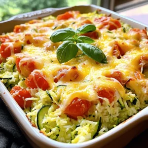 To make a tasty zucchini rice casserole, you need simple, fresh ingredients. Here’s what you’ll need: - 2 medium zucchinis, grated - 1 cup long-grain rice, rinsed - 2 cups vegetable broth - 1 cup diced tomatoes (canned or fresh) - 1 onion, finely chopped - 2 cloves garlic, minced - 1 cup shredded cheese (cheddar or mozzarella) - 1 teaspoon dried oregano - 1 teaspoon paprika - ½ teaspoon ground black pepper - Salt to taste - 2 tablespoons olive oil - Fresh basil leaves for garnish These ingredients come together to create a rich and creamy dish that highlights the fresh taste of zucchini. You can get creative with your casserole! Try these optional add-ins or substitutes to suit your taste: - Protein: Add cooked chicken or chickpeas for extra protein. - Herbs: Fresh thyme or parsley can enhance the flavor. - Spice: For a kick, add red pepper flakes or jalapeños. - Vegetables: Mix in bell peppers, spinach, or corn for added color and nutrients. Feel free to swap ingredients based on what you have at home. This recipe is very flexible! Knowing the nutrition facts helps you enjoy your meal better. Here’s a breakdown of what one serving offers: - Calories: Approximately 250 - Protein: 10g - Carbohydrates: 36g - Fat: 8g - Fiber: 3g - Sugar: 3g This casserole is not only delicious but also a well-rounded option for a meal. For the full recipe, check out the Zesty Zucchini Rice Casserole. Start by grating the zucchinis. Use a box grater or food processor. Grating helps them mix well. Next, chop the onion into small pieces. Heat olive oil in a large skillet over medium heat. Add the chopped onion and sauté until it turns clear. This takes about five minutes. Then, add minced garlic and cook for one to two minutes. You will smell a nice aroma. Now, stir in the grated zucchini. Cook for another three to four minutes until it softens slightly. This step makes the veggies tender and full of flavor. In a big bowl, mix rinsed rice with vegetable broth. Then, add diced tomatoes along with their juices. Sprinkle in dried oregano, paprika, salt, and black pepper. Stir the mixture well. This adds a lot of taste. Pour the zucchini and onion mix into the rice mixture. Make sure everything blends together nicely. This is where the magic happens. The flavors meld and create a tasty base for your casserole. Now, it’s time to bake! Preheat your oven to 375°F (190°C). Transfer the combined mixture into a greased casserole dish. Spread it evenly across the dish. Top it off with shredded cheese. Cover the dish with aluminum foil. Bake it in the preheated oven for 30 minutes. After that, take off the foil and bake for another 10 to 15 minutes. You want the cheese to bubble and turn golden brown. Once done, let the casserole cool for a few minutes. Garnish it with fresh basil leaves. This adds color and a fresh taste. Enjoy your delicious Zucchini Rice Casserole! You can find the Full Recipe to guide you through the steps. To make a great zucchini rice casserole, follow these steps. Start by grating the zucchini. This helps it mix well with the rice. Sauté the onion and garlic until soft. This brings out their sweet flavors. Use vegetable broth for cooking the rice. It adds more taste than water does. Cover the casserole dish with foil when baking. This keeps it moist. Remove the foil for the last part of baking. It lets the cheese get golden and bubbly. Avoid these common mistakes for the best results. Don't skip the rinsing of rice. This removes extra starch and prevents stickiness. Watch the baking time carefully. Overbaking can dry out the casserole. Make sure to add enough salt. This enhances all the flavors. Don’t forget to check the rice for doneness before serving. If it’s still hard, bake a bit longer. Pair your zucchini rice casserole with tasty sides. A fresh green salad gives a nice crunch. Garlic bread adds a delicious touch to the meal. You can also serve it with grilled chicken or shrimp for protein. For a vegetarian option, add black beans or chickpeas. This adds more fiber and fills you up. Enjoy this dish hot from the oven, and don’t forget to share the Full Recipe with friends! {{image_2}} To make this dish vegetarian, simply use vegetable broth. For a vegan twist, skip the cheese or use a plant-based cheese. You can also add more veggies like bell peppers, spinach, or carrots for extra nutrients. These options keep the dish tasty and colorful. If you love cheese, consider trying different types. Swap cheddar for gouda or feta for a tangy touch. You can mix two kinds for more flavor. For a creamier texture, add cream cheese or ricotta before baking. This makes every bite rich and satisfying. Adding protein boosts the casserole's heartiness. For chicken, use cooked pieces. Stir them in with the rice mixture. If you prefer tofu, choose firm tofu, press it, and cube it. Then sauté it with the zucchini for added flavor. These options make the dish filling and yummy. For the complete recipe, check the [Full Recipe]. To keep your zucchini rice casserole fresh, let it cool first. Then, place the leftovers in an airtight container. Store them in the fridge for up to three days. This keeps the flavors intact and the dish safe to eat. If you want to save some for later, freezing is a great option. First, let the casserole cool completely. Then, wrap it tightly in plastic wrap or aluminum foil. Place it in a freezer-safe bag or container. You can freeze it for up to three months. When you’re ready to eat, just thaw it in the fridge overnight. To reheat your casserole, preheat the oven to 350°F (175°C). Remove the casserole from the fridge or freezer. If frozen, let it thaw in the fridge first. Cover the dish with foil to avoid drying it out. Heat for about 20-25 minutes, or until warmed through. You can also microwave it for faster results, but the oven keeps the texture nice. Enjoy your meal just like the first time! Yes, you can use brown rice. Brown rice takes longer to cook. So, adjust the liquid and time. Use 2.5 cups of broth for every cup of brown rice. Cook the casserole a bit longer to ensure the rice is tender. This change adds a nutty flavor and more fiber. You can use nutritional yeast for a cheesy taste without dairy. You can also try vegan cheese. Other options include cashew cream or almond cheese. These substitutes keep the dish creamy and tasty. To add some heat, include chopped jalapeños or hot sauce. You can also add red pepper flakes or a dash of cayenne pepper. These spices will give your casserole a nice kick without overpowering the flavor. Zucchini rice casserole is easy to make and fun to enjoy. We explored the main ingredients, cooking steps, tips, and variations. Each detail helps you make the perfect dish. Fresh ingredients and simple techniques bring big flavors. Try these tips to avoid common mistakes and enhance your meal. You now have all the tools to create this tasty casserole. Enjoy your cooking and share it with your family for smiles around the table.