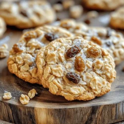 To make the best oatmeal raisin cookies, you need some simple ingredients. Here’s what you will need: - 1 cup unsalted butter, softened - 1 cup brown sugar, packed - 1/2 cup granulated sugar - 2 large eggs - 1 teaspoon vanilla extract - 1 1/2 cups all-purpose flour - 1 teaspoon baking soda - 1 teaspoon ground cinnamon - 1/2 teaspoon salt - 3 cups rolled oats - 1 cup raisins - 1/2 cup chopped walnuts (optional) These ingredients work together to create a chewy, tasty cookie. The oats add texture, while the raisins give a sweet pop. Sometimes, you may not have all the ingredients on hand. Here are some easy swaps: - Butter: You can use coconut oil for a dairy-free option. - Brown Sugar: Use white sugar mixed with molasses if you run out. - Eggs: Replace each egg with 1/4 cup applesauce or a flax egg. - Walnuts: If you don’t like nuts, simply leave them out or use another nut like pecans. These substitutes will keep your cookies delicious without missing a beat. Understanding your ingredients helps you appreciate your cookies more. Here’s a quick look at their benefits: - Oats: High in fiber, they aid digestion and provide energy. - Raisins: Packed with natural sugars, they also offer iron and potassium. - Butter: Adds flavor and richness, but use in moderation. - Eggs: Great for protein, they help bind the dough. - Walnuts: Rich in omega-3 fatty acids, they are good for heart health. Each ingredient adds not just flavor but also some good nutrition to each bite. For the full recipe, check the [Full Recipe]. Start by preheating your oven to 350°F (175°C). Line two baking sheets with parchment paper. In a large bowl, cream together 1 cup of softened unsalted butter, 1 cup of packed brown sugar, and 1/2 cup of granulated sugar. Mix until the mixture is light and fluffy. Next, add 2 large eggs one at a time. Then, mix in 1 teaspoon of vanilla extract. In another bowl, whisk together 1 1/2 cups of all-purpose flour, 1 teaspoon of baking soda, 1 teaspoon of ground cinnamon, and 1/2 teaspoon of salt. Gradually add this dry mix to the wet ingredients. Stir until just combined. Then, fold in 3 cups of rolled oats and 1 cup of raisins. If you like, add 1/2 cup of chopped walnuts for a nice crunch. Now, drop heaping tablespoons of dough onto the prepared baking sheets. Make sure to leave space between each cookie. Bake in the preheated oven for 10-12 minutes. The edges should be lightly golden, and the center should be set. Keep an eye on them to avoid overbaking. Once baked, take the cookies out and let them cool on the baking sheets for about 5 minutes. After that, transfer them to a wire rack to cool completely. For storing, keep the cookies in an airtight container at room temperature. They stay fresh for a week, but I bet they won’t last that long! If you want to store them longer, you can freeze them. Just place them in a freezer bag, and they will last for up to three months. Enjoy your freshly baked cookies! For the full recipe, check out the complete details above. To make the best oatmeal raisin cookies, start with room temperature butter. This helps mix the butter and sugars well. Use fresh ingredients for the best flavor. Make sure your baking soda is not expired. This is key for the cookies to rise. Measure your flour correctly by spooning it into a cup. Too much flour makes the cookies dry. One common mistake is overmixing the dough. Mix just until the ingredients blend. This keeps the cookies tender. Another mistake is baking too long. Watch the edges; they should be light golden. Cool the cookies on the baking sheet for a few minutes first. This helps them firm up without breaking. For a chewy cookie, use more oats and less flour. Adding chopped walnuts gives a nice crunch. You can soak the raisins in warm water for 10 minutes. This makes them plump and juicy. Lastly, letting the dough chill for 30 minutes helps flavors meld. It also improves the cookie’s shape when baking. For the full recipe, check out the details above. {{image_2}} You can make your oatmeal raisin cookies even better. Try adding dark chocolate chips for a rich taste. You can mix in coconut flakes for a tropical twist. If you like nuts, chopped pecans or almonds add a nice crunch. Dried cranberries also work well for a sweet-tart flavor. Each add-in can change the cookie’s taste and texture. You can easily make gluten-free oatmeal raisin cookies. Use gluten-free flour instead of regular flour. Ensure your oats are certified gluten-free to avoid cross-contamination. To make these cookies vegan, substitute eggs with flaxseed meal or unsweetened applesauce. Use coconut oil or vegan butter instead of regular butter. These swaps keep them tasty and friendly for all diets. Get creative with flavors in your cookies. How about adding a pinch of cardamom or nutmeg for a warm spice? For a fun twist, mix in some orange zest for a bright citrus note. You could also use caramel bits for a sweet surprise. Combining flavors can lead to exciting new cookie experiences. Each variation brings its own charm to the classic cookie. For those who want to explore, check out the Full Recipe for inspiration. To keep your oatmeal raisin cookies fresh, store them in an airtight container. This helps keep moisture in and prevents them from getting hard. You can layer the cookies with parchment paper to avoid sticking. Place them at room temperature, away from direct sunlight. If you want extra freshness, add a slice of bread to the container. The bread will help keep cookies soft and chewy. Freezing cookies is easy and a great way to save some for later. Start by letting the cookies cool completely. Once they are cool, wrap each cookie in plastic wrap. Then, place them in a freezer-safe bag or container. Make sure to label the bag with the date. You can freeze them for up to three months. When you are ready to eat them, just take them out and let them thaw at room temperature. To enjoy your cookies warm, reheating is key. Preheat your oven to 350°F (175°C). Place the cookies on a baking sheet and heat them for about 5-7 minutes. This will make them soft and delicious again. You can also use a microwave for a quick fix. Heat them for about 10-15 seconds. Just be careful not to overdo it, or they may get tough. With these tips, your cookies will always taste fresh! For the full recipe, check out the Classic Oatmeal Raisin Cookies section. To make your oatmeal raisin cookies softer, try a few simple tricks. First, use brown sugar. It adds moisture and keeps the cookies soft. Second, do not overbake. Remove them when the edges are just golden. Let them cool on the baking sheet for a few minutes. This helps them stay soft inside. Lastly, you can add an extra egg yolk. This will add richness and help with softness. Yes, you can use quick oats instead of rolled oats. Quick oats are thinner and cook faster. They will change the texture slightly. Your cookies may be a bit softer and less chewy. If you like a chewier cookie, stick with rolled oats. They hold their shape better. Both options will still taste great, so use what you have on hand. Oatmeal raisin cookies can last for about one week when stored properly. Keep them in an airtight container at room temperature. If you want them to last longer, freeze them. They can stay fresh in the freezer for up to three months. Just make sure to wrap them well. When you're ready to eat, thaw them at room temperature for a tasty treat. For the full recipe, check out the provided details. This post covered everything you need for oatmeal raisin cookies. We explored essential ingredients, common swaps, and the nutrition of each item. You learned step-by-step instructions, from preparing the dough to cooling tips. I shared baking advice, mistakes to avoid, and how to get that perfect texture. We also discussed fun variations and proper storage techniques for freshness. Now, with these tips, you can bake great cookies every time. Enjoy the process and have fun experimenting!
