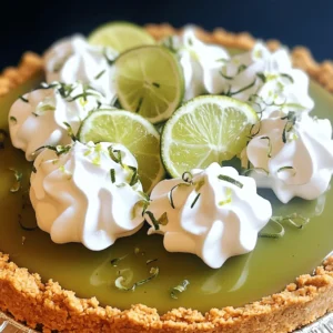 To make No-Bake Key Lime Pie, you need a few key ingredients. Here&rsquo;s a list to start you off: - 1 &frac12; cups graham cracker crumbs - ⅓ cup granulated sugar - &frac12; cup unsalted butter, melted - 1 cup sweetened condensed milk - &frac12; cup sour cream - &frac12; cup fresh key lime juice (or regular lime juice) - 1 tablespoon lime zest - Whipped cream (for topping) - Lime slices and additional zest (for garnish) The most vital ingredient is fresh key lime juice. It gives the pie its bright, tangy flavor. If fresh key limes are hard to find, regular limes work too. However, fresh juice always tastes best. You can customize your pie with optional ingredients. For a sweeter taste, add more sugar to the filling. Want a richer flavor? Use more sour cream. You can also experiment with toppings. Try adding toasted coconut or different fruits. Each twist can change the pie's flavor and style. For the full recipe, please refer to the section titled Full Recipe. Start by mixing the graham cracker crumbs, sugar, and melted butter in a bowl. Use a fork to combine them well. You want it to look crumbly but hold together when pressed. Next, take this mixture and press it firmly into a 9-inch pie dish. Make sure to cover the bottom and the sides evenly. This step is key! After pressing, place the crust in the fridge for about 15 minutes. Chilling the crust helps it set and hold its shape. A cool crust will make your pie look neat and tasty. While the crust chills, let&rsquo;s prepare the filling. In another bowl, whisk together sweetened condensed milk, sour cream, and fresh lime juice. Mix them until smooth. This step is important for a creamy texture. Next, add lime zest to the filling. This gives it an extra burst of flavor. For a smooth filling, mix gently but thoroughly. Avoid over-mixing, as that can introduce air bubbles. Now, pour the filling into your chilled crust. Use a spatula to spread it evenly. This ensures every slice has the same great taste. Once spread, place the pie back in the fridge. Chill it for at least 4 hours, but overnight is best. This time allows the pie to set properly. A well-chilled pie will slice beautifully. When ready, remove the pie from the fridge. Top it with whipped cream and garnish with lime slices and zest. Enjoy your delicious No-Bake Key Lime Pie! For the full recipe, check out the details above. To create the best filling, mix the sweetened condensed milk, sour cream, key lime juice, and lime zest thoroughly. This mix should be smooth and creamy. If it&rsquo;s lumpy, you may need to whisk longer. A great filling has a bright flavor and a silky texture. For chilling, I recommend at least 4 hours. If you can wait overnight, the pie tastes even better. The flavors meld together, and the texture improves. This is key for the perfect no-bake key lime pie. Toppings can elevate your pie's look and taste. I love using whipped cream for a fluffy touch. Lime slices and extra zest add a pop of color. Consider mint leaves for a fresh twist. They also provide a nice contrast to the pie&rsquo;s tartness. One mistake is over-mixing the filling. This can add air and create a foamy texture. Aim for smooth and creamy instead. Another issue is not chilling the pie long enough. If you cut into it too early, the filling may not hold. It&rsquo;s best to be patient and let it set fully. Using stale graham crackers can ruin your crust. Always check the date on the package. Fresh crackers give a better crunch and flavor. For the best results, use high-quality ingredients. {{image_2}} You can add fun flavors to your no-bake key lime pie. Try using lemon or orange juice instead of lime juice. This gives a nice twist to the taste. You can also make flavored whipped cream. For example, add some lime zest or a little vanilla extract for extra flavor. These small changes make each pie unique and exciting. Switching up the crust can change the whole pie. Use Oreo cookies to make a chocolate crust. Just crush the cookies and mix them with melted butter. This adds a rich, chocolatey taste. If you need gluten-free options, try almond flour or coconut flour. Both work well to create a tasty base. You can enjoy the pie without worrying about gluten. These changes let you customize your pie just how you like it. For the complete recipe, check the Full Recipe section. To keep your No-Bake Key Lime Pie fresh, store it in the fridge. Use an airtight container for best results. This keeps the pie from drying out and losing flavor. If you have leftovers, cover the pie with plastic wrap. This will help maintain its taste and texture. Make sure to consume the pie within three days for the best experience. Can you freeze No-Bake Key Lime Pie? Yes, you can! Freezing is a great option if you want to save some for later. Just cut the pie into slices and wrap each piece tightly in plastic wrap. After that, place the slices in a freezer-safe container. This method keeps them fresh for up to three months. When you're ready to enjoy your pie, thaw it in the refrigerator overnight. This slow thawing helps keep the texture nice. Avoid thawing at room temperature, as it can make the pie soggy. No-Bake Key Lime Pie lasts about 3 to 5 days in the fridge. Make sure to cover it well to keep it fresh. If you freeze it, it can last for up to 2 months. However, the texture may change a bit after thawing. Always thaw it in the fridge for best results. Yes, you can use regular limes. Key limes are smaller and have a stronger flavor. They also have more acidity. If you use regular limes, your pie will taste a bit different. You may need to adjust the sugar to balance the flavor. Yes, you can make this pie vegan. Replace sweetened condensed milk with coconut cream or a dairy-free alternative. Use a vegan sour cream or cashew cream instead. For the crust, make sure the graham crackers are vegan or use crushed nuts mixed with coconut oil. Enjoy a tasty vegan treat! You learned how to make a delicious No-Bake Key Lime Pie. I covered the key ingredients, making the crust, and preparing the filling. I also shared tips to avoid common mistakes and ways to customize your pie. Remember, fresh key lime juice matters for flavor. You can try different crusts and toppings. With the right storage, your pie stays fresh for days. Enjoy your baking, and have fun experimenting with flavors! This pie is sure to impress everyone.