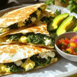 Spinach Feta Breakfast Quesadilla Flavorful Start