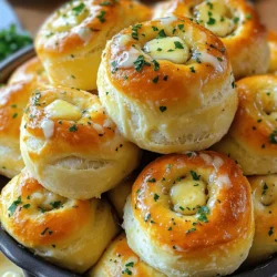 - 3 cups all-purpose flour - 1 packet (2 1/4 tsp) instant yeast - 1 tbsp sugar - 1 tsp salt - 1 cup warm milk (about 110°F) - 4 tbsp unsalted butter, melted - 3 cloves garlic, minced - 1/2 cup grated parmesan cheese - 1/4 cup fresh parsley, chopped - 1 tsp Italian seasoning - Extra butter for brushing Getting the right measurements is key. When measuring flour, spoon it into your cup. Then, level it off with a knife. This keeps your dough from getting too dense. For the warm milk, use a kitchen thermometer. You want it around 110°F. This helps the yeast wake up and do its job. Melt the butter before you start mixing. Let it cool slightly so it won't cook the yeast. Chop the garlic finely. This way, you get great flavor in every bite. You can switch some ingredients if needed. If you run out of all-purpose flour, you can use bread flour. This will make your rolls a bit chewier. For the milk, you can use almond milk or oat milk. Just make sure they are warm, too. If you don’t have fresh parsley, dried parsley works just fine. You can also use any cheese you like instead of parmesan. Mozzarella or cheddar will give a nice twist to the rolls. You can find the full recipe linked below for more details. To start, gather your ingredients. You need warm milk, sugar, yeast, flour, salt, and butter. In a large bowl, mix the warm milk, sugar, and yeast. Let it sit for 5 minutes. This helps the yeast activate. You want it to get frothy. Next, add melted butter, salt, and 2 cups of flour. Use a spatula to mix until combined. Gradually add the rest of the flour. You might need a little more or less flour based on the humidity. Once the dough forms a soft ball, knead it on a floured surface for about 5 to 7 minutes. You want it to be smooth and elastic. Place the dough in a greased bowl. Cover it with a clean towel and let it rise in a warm spot for about 1 hour. It should double in size. After the dough rises, punch it down. Divide it into 15 equal pieces. In a small bowl, mix minced garlic, grated parmesan, parsley, and Italian seasoning. Roll each piece of dough into a ball. Dip each ball into melted butter, then roll it in the garlic-parmesan mix. This step adds amazing flavor. Place the coated dough balls in a greased bundt pan or oven-safe dish. Stack them up like little towers. Brush any leftover melted butter on top. Sprinkle any remaining garlic-parmesan mixture over the rolls. Cover this and let them rise again for 20 to 30 minutes. Preheat your oven to 375°F (190°C). Once the rolls have risen again, bake them for 25 to 30 minutes. They should turn a lovely golden brown on top. When done, remove them from the oven. Let them cool for a few minutes. Then, turn the rolls out onto a serving platter. Serve them warm, with extra melted butter for dipping. For a nice touch, sprinkle fresh parsley on top. Now, you have garlic parmesan pull apart rolls that are delightful and easy to make. For the complete recipe, check the Full Recipe section. To get the best dough for your rolls, start with warm milk. The milk should feel warm but not hot, around 110°F. This warmth helps the yeast activate. When mixing the flour, add it slowly. You want a soft dough that is not too sticky. If the dough feels sticky, add a bit more flour. Knead it for 5 to 7 minutes until it feels smooth and elastic. This step is key for great texture. You can add more flavors to your rolls. Try adding herbs like rosemary or thyme to the dough. Mixing in a bit of cheese, like mozzarella, can also boost flavor. If you love garlic, increase the amount you use. You can even add garlic powder to the dough for an extra kick. For a zesty twist, sprinkle some red pepper flakes into the garlic-parmesan mix. One mistake is not letting the dough rise enough. Always allow it to double in size, as this makes the rolls fluffy. Avoid using cold milk, as it can slow down yeast activity. Another common error is overcrowding the rolls in the pan. Give them space to rise and expand. Lastly, resist the urge to skip the butter brush before baking. This step gives the rolls a nice golden color and adds flavor. For the full recipe to create these delightful rolls, click here: [Full Recipe]. {{image_2}} You can make your garlic parmesan pull apart rolls even more exciting. Try adding fresh herbs like rosemary or thyme. You can mix these herbs into the garlic-parmesan coating. This will give your rolls a fresh taste. You can also use different cheeses. Add mozzarella for a gooey, melty center. Or try sharp cheddar for a bolder flavor. Just remember to keep the garlic flavor strong! Want something sweet? You can easily switch your savory rolls to a sweet treat. Use cinnamon and sugar instead of garlic and parmesan. Coat the dough balls in melted butter, then roll them in the cinnamon-sugar mix. You can even add chocolate chips or dried fruit for extra flavor. These sweet rolls pair well with coffee or tea. You can enjoy garlic parmesan pull apart rolls even if you're gluten-free. Use a gluten-free flour blend that works for baking. Make sure it has xanthan gum or another binder. This helps give your rolls a nice texture. Follow the same steps as in the full recipe. Keep an eye on the dough's consistency. It may differ from standard flour. Enjoy the same great taste without the gluten! To keep your Garlic Parmesan Pull Apart Rolls fresh, let them cool completely. Once cooled, place them in an airtight container. They stay good at room temperature for up to two days. If you see any moisture in the container, add a paper towel to absorb it. This helps keep your rolls soft and fluffy. If you want to save some rolls for later, freezing is easy. Wrap each roll tightly in plastic wrap. Then, place them in a freezer-safe bag or container. These rolls can stay in the freezer for up to three months. When you're ready to eat, just take out what you need. To enjoy your rolls again, preheat your oven to 350°F (175°C). Unwrap the rolls and place them on a baking sheet. Heat them for about 10-15 minutes until warm. You can also microwave them for quick heating. Just place a damp paper towel over the rolls to keep them soft. Enjoy your tasty Garlic Parmesan Pull Apart Rolls again! For the full recipe, check out the earlier section. To make Garlic Parmesan Pull Apart Rolls from scratch, start with warm milk and yeast. Wait five minutes until it foams. Then mix in melted butter, salt, and flour. Knead the dough until it feels smooth. Let it rise in a warm spot for one hour. Once risen, divide it into small balls. Coat each ball in melted butter and garlic-parmesan mix. Stack them in a pan and let them rise again. Bake at 375°F for 25-30 minutes. Enjoy the warm, cheesy goodness right out of the oven! Yes, you can make the dough ahead of time. Prepare the dough and let it rise as usual. After the first rise, cover it tightly with plastic wrap. Place it in the fridge for up to 24 hours. When ready to bake, take it out and let it warm up. Then shape and bake it as usual. This method saves time and gives you fresh rolls! Garlic Parmesan Pull Apart Rolls pair well with many dishes. Serve them with soups like tomato basil or minestrone. They also go great with salads, especially Caesar salad. For a fun twist, try them with marinara sauce for dipping. If you want something simple, a side of melted butter works too. These rolls add a tasty touch to any meal! You learned about the key ingredients for pull apart rolls, how to prep them, and useful substitutions. I shared step-by-step instructions for making the dough, rolling, and baking. You now have tips for perfect texture, flavor boosts, and common mistakes to avoid. Plus, I covered fun variations and storage tips. Remember, the secret lies in the dough and the right mix of flavors. Enjoy trying these tips and recipes, and you'll impress everyone with your delicious rolls!