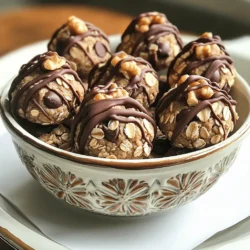 To make these tasty No-Bake Cookie Dough Bites, you will need: - 1 cup almond flour - 1/2 cup rolled oats - 1/3 cup maple syrup - 1/4 cup coconut oil, melted - 1 teaspoon vanilla extract - 1/2 teaspoon sea salt - 1/2 cup chocolate chips (or vegan chocolate chips) - 1/4 cup chopped walnuts (optional) These ingredients combine to create a rich and satisfying treat. You can swap some ingredients based on your tastes or needs. If you don’t have almond flour, use oat flour or all-purpose flour. Instead of maple syrup, try honey or agave syrup. For a nut-free option, replace the coconut oil with a neutral oil like canola oil. You can also skip the walnuts or use another nut, like pecans or almonds. These simple swaps keep the flavor while meeting dietary needs. For the best results, measure your ingredients carefully. Use a dry measuring cup for the almond flour and oats. Level off the top with a knife for accuracy. For sticky ingredients like maple syrup, use a liquid measuring cup. Oil the cup lightly with cooking spray to help the syrup pour out easily. Precision leads to perfect cookie dough bites every time. To start making No-Bake Cookie Dough Bites, gather your ingredients first. In a large mixing bowl, combine the almond flour and rolled oats. Mix them well until they are fully blended. Next, add the maple syrup, melted coconut oil, vanilla extract, and sea salt. Stir the mixture until it becomes a sticky dough. This dough is the base for your bites. Now, fold in the chocolate chips and walnuts. Make sure they distribute evenly throughout the dough. This step adds great flavor and texture. When shaping the cookie dough bites, use your hands. Take about a tablespoon of the dough. Roll it into a ball. It’s okay if they are not perfect. Just make sure they hold their shape. Place each ball on a parchment-lined plate. This will help keep them from sticking. Repeat this step until you use all the dough. You can make 12 to 15 bites, depending on their size. After shaping the bites, it’s time to chill them. Place the plate in the fridge. Let the cookie dough bites chill for at least 30 minutes. This helps them firm up and makes them easier to eat. If you want them to be extra cold, let them chill longer. Chilling also enhances the flavors. When ready, take them out and enjoy as a quick snack or dessert. For a special touch, drizzle melted chocolate on top before serving. For more details, check the Full Recipe. You can have fun with flavors in your cookie dough bites. Try adding peanut butter for a rich taste. Cocoa powder can give a chocolate twist. Use coconut extract for a tropical vibe. You can also mix in dried fruit like cranberries or raisins for sweetness. Using almond flour gives a nice nutty flavor. It also makes the bites soft and chewy. If you want a crunch, add chopped nuts like walnuts or almonds. Shredded coconut can add flavor and texture too. Want a creamier texture? Try using nut butter instead of some coconut oil. One mistake is not measuring ingredients properly. Always use a measuring cup for the best results. Another mistake is not chilling the bites long enough. They need at least 30 minutes in the fridge to firm up. If the dough is too dry, add a little more maple syrup. If it’s too wet, add more almond flour. These tips will help you make the best no-bake cookie dough bites. For the complete recipe, check out the Full Recipe section. Enjoy! {{image_2}} You can easily make gluten-free cookie dough bites. Just swap out the almond flour for a gluten-free blend. Many blends work well, but make sure they are finely ground. This keeps the texture smooth. You can also use oats labeled gluten-free to avoid cross-contamination. These changes keep the bites both tasty and safe for those who can't have gluten. For a vegan version, use maple syrup as your sweetener. This recipe already uses coconut oil, which is plant-based. If you want to skip the chocolate chips, try using dried fruit instead. Chopped dates or raisins add sweetness without dairy. Also, look for vegan chocolate chips. They taste just as good and keep your bites fully plant-based. You can create many flavors with just a few changes. For a peanut butter twist, add a half cup of creamy peanut butter to the mix. This gives a rich taste and a smooth texture. For oatmeal raisin bites, use rolled oats as the base and fold in raisins instead of chocolate chips. A dash of cinnamon can enhance the flavor too. Experimenting with flavors makes each batch unique and exciting. For the full recipe, check out the detailed instructions. To keep your cookie dough bites fresh, store them in an airtight container. Use parchment paper to separate layers. This helps prevent sticking. Place the container in the fridge for quick access. You can also freeze them for longer storage. In the fridge, cookie dough bites last about one week. In the freezer, they can last up to three months. This makes them a great make-ahead snack. Just remember to label your containers with the date. When you want to enjoy frozen cookie dough bites, take them out of the freezer. Let them sit at room temperature for about 10 to 15 minutes. This will make them softer and easier to eat. You can also warm them slightly in the microwave for a few seconds. Enjoy them as a tasty treat anytime! Yes, you can! Almond flour works well, but you can try other flours. Oat flour or whole wheat flour are great options. Each flour changes the taste and texture. Just make sure to adjust the liquid if needed. To make these bites healthier, use less maple syrup. You can also swap in nut butter instead of coconut oil. Adding seeds like chia or flax can boost nutrition. You can even use dark chocolate chips for lower sugar. If the dough is too dry, add a splash of maple syrup or coconut oil. Mix it well until it comes together. For wet dough, add a bit more almond flour or oats. This will help absorb the extra moisture. Yes, they are safe! We use almond flour, which is heat-treated. So, you can enjoy these bites without worry. Just make sure all your other ingredients are safe to eat raw, like the chocolate chips. To make them more indulgent, add extra chocolate chips or drizzle melted chocolate on top. You can also mix in caramel or peanut butter for a richer taste. Experiment with flavors to find your favorite! For the full recipe, check out the detailed instructions and create your own delicious No-Bake Cookie Dough Bites. You learned how to make delicious No-Bake Cookie Dough Bites. We covered the ingredients, steps, and tips for customizing flavors. Remember to be mindful of measuring and storage for the best results. There are many ways to enjoy these bites, whether gluten-free, vegan, or indulgent. With the right techniques, you can avoid common mistakes. Enjoy your tasty treats and share them with others. Happy cooking!