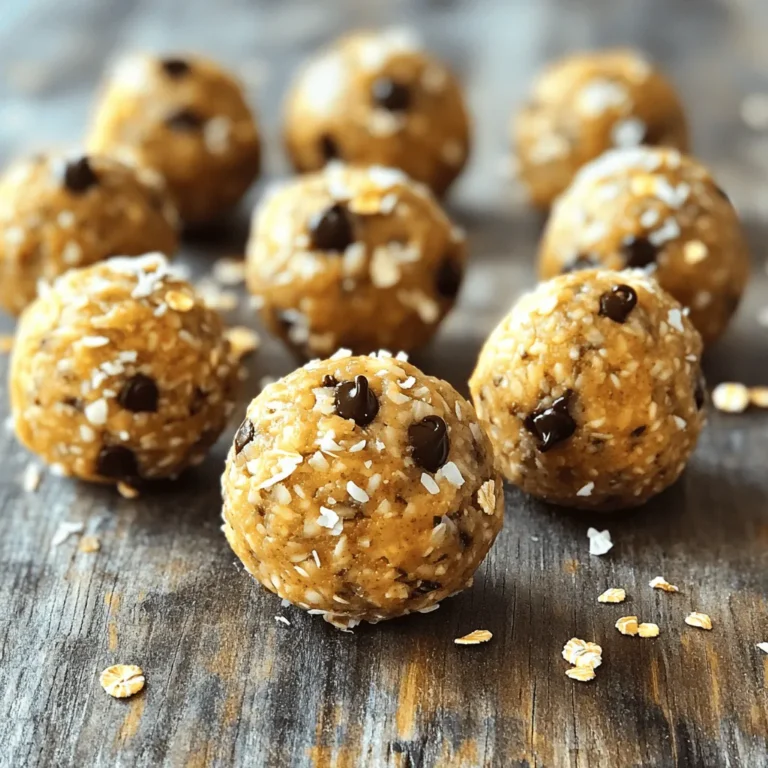 To make peanut butter protein balls, you need simple ingredients that pack a punch. Here’s what you need: - 1 cup natural peanut butter (creamy or crunchy) - 1 cup rolled oats - 1/4 cup honey or maple syrup - 1/4 cup protein powder (vanilla or chocolate flavored) - 1/4 cup mini dark chocolate chips - 1/4 cup shredded coconut (unsweetened) - 1/4 teaspoon salt - 1 teaspoon vanilla extract These ingredients come together to create a tasty and healthy snack. You can customize your protein balls to fit your taste. Here are some fun add-ins: - Chopped nuts (like almonds or walnuts) - Dried fruit (like cranberries or raisins) - Seeds (like chia or flaxseed) - Spices (like cinnamon or nutmeg) Feel free to mix and match these to create your own flavor twist. Choosing the right peanut butter is key for flavor and texture. Here are my top picks: - Natural peanut butter: This variety has no added sugar or oils. It gives a pure peanut flavor. - Creamy peanut butter: It blends smoothly and is easy to mix into the other ingredients. - Crunchy peanut butter: This adds a fun texture and extra crunch to your snack. Each type changes the texture and taste slightly, so pick one you love! For the full recipe, check out the peanut butter protein power balls. To start, grab a large mixing bowl. Add 1 cup of natural peanut butter and 1/4 cup of honey or maple syrup. Mix these until smooth. You want a creamy base. Next, toss in 1 cup of rolled oats and 1/4 cup of protein powder. I like vanilla or chocolate flavors. Then, add 1/4 cup of mini dark chocolate chips, 1/4 cup of unsweetened shredded coconut, and 1/4 teaspoon of salt. Finally, stir in 1 teaspoon of vanilla extract. Blend all the ingredients well. The mixture should be thick and sticky. Once your mixture is ready, it’s time to shape the balls. If the mixture is too sticky, wet your hands slightly. This will help you form small balls, about 1 inch in diameter. If it feels dry, add a splash of water or more peanut butter to help it stick. Shape each ball and place it on a parchment-lined baking sheet or plate. Keep going until you use all the mixture. Now, it’s time to chill the protein balls. Pop them in the fridge for at least 30 minutes. This helps them firm up and hold their shape. After chilling, they are ready to eat. Store any leftovers in an airtight container in the fridge for up to one week. You can also freeze them if you need longer storage. For the full recipe and more tips, check out the Full Recipe. To get the best texture for your peanut butter protein balls, focus on the mixing. Start with smooth peanut butter. If it’s too thick, add a bit of honey or maple syrup. This helps blend the oats and protein powder. If your mix feels too sticky, wet your hands slightly to shape the balls. If it’s dry, add a touch of water or more peanut butter. Finding the right balance is key. I know how busy life can get, so here are some quick tips. You can prepare the mix in just ten minutes. Make a big batch and store them for later. Keep the peanut butter protein balls in the fridge. They stay fresh for up to a week. You can also freeze them to keep for months. Grab one before a workout or during a busy day. These protein balls are great for many occasions. You can serve them as a snack after school or a quick breakfast. They also work well for parties. Just place them on a nice plate for a fun treat. Want to impress guests? Pair them with fresh fruit or yogurt. You can find the full recipe here to explore more serving ideas! {{image_2}} You can make these peanut butter protein balls even better with some flavor boosts. Try adding a pinch of cinnamon or a dash of nutmeg for warmth. You can also stir in some cocoa powder for a rich chocolate taste. If you want a fruity touch, mix in dried fruit like cranberries or raisins. These small changes can make your snack exciting and new. Need to change things up for dietary needs? No problem! If you're allergic to peanuts, swap in almond or sunflower seed butter. For a vegan option, use maple syrup instead of honey. You can also choose a plant-based protein powder if you want. These swaps keep the protein balls healthy and delicious for everyone. Want to impress your friends with your peanut butter protein balls? Try rolling them in shredded coconut or crushed nuts for a fun look. You can also place them on a colorful plate with fresh fruit around them. For a party, stack them in a jar and tie a ribbon around it. This adds a personal touch and makes your snack look even more appealing. For the full recipe, check out the details above! To keep your peanut butter protein balls fresh, store them in an airtight container. This helps prevent them from drying out or absorbing other smells in your fridge. Keeping them chilled is key to maintaining their texture. Place the container in the fridge right after making them. They will last for up to one week this way. If you want to save some for later, freezing works great. Place the protein balls in a single layer on a baking sheet. Freeze them for about an hour. Once they are firm, transfer them to a freezer-safe bag or container. They can stay in the freezer for up to three months. When you are ready to eat them, just take a few out and let them thaw in the fridge. You can use various containers to store your protein balls. Glass jars work well if you want to see your snacks. Plastic containers are lightweight and easy to stack. If you prefer, you can also use snack bags for on-the-go enjoyment. No matter what container you choose, make sure it is airtight to keep your protein balls fresh and tasty. Peanut butter protein balls last about one week in the fridge. I keep mine in an airtight container. If you freeze them, they can last for up to three months. Just remember to thaw them before eating. Yes, you can use other nut butters. Almond butter, cashew butter, or even sunflower seed butter work great. Just keep in mind that changing the nut butter might change the taste a bit. Absolutely! These protein balls are perfect for meal prep. You can make a big batch and store them for busy days. They are easy to grab and go, making them a healthy snack option when you need it. Check the full recipe for more details on how to prepare them. In this article, we explored how to make tasty peanut butter protein balls. We covered the right ingredients, step-by-step instructions, and useful tips. You learned about variations to keep things fresh and how to store your treats. Remember, these protein balls not only taste great but fit into busy lives. Try different flavors, and don’t be afraid to experiment. With the right steps, these bites can become a staple in your kitchen. Enjoy making them, and share your creations with others!