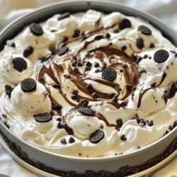 To make this tasty Oreo Blizzard Ice Cream Cake, gather these ingredients: - 1 box of Oreo cookies (about 14.3 ounces) - 1/2 cup unsalted butter, melted - 1/2 gallon vanilla ice cream, softened - 1 cup whipped cream (store-bought or homemade) - 1/2 cup hot fudge sauce (store-bought or homemade) - 1/2 cup crushed Oreos, for topping - 1/2 cup mini chocolate chips (optional) These simple items create layers of flavor and fun in your cake. If you lack some ingredients, don’t worry! Here are some swaps: - Use gluten-free Oreos if you want a gluten-free option. - Swap vanilla ice cream for chocolate ice cream for a richer taste. - Use whipped topping instead of whipped cream for ease. - Try caramel sauce instead of hot fudge for a sweet twist. These changes keep your cake delicious and unique. Before starting, make sure you have these tools: - 9-inch springform pan - Large mixing bowl - Spatula for spreading - Knife for swirling - Plastic wrap for freezing Having the right tools makes the process smooth and fun. To start, preheat your oven to 350°F (175°C). This step warms the oven for baking. Next, take a box of Oreo cookies. Crush them into fine crumbs in a large bowl. You can use a rolling pin or a food processor for this. Once crushed, mix these crumbs with 1/2 cup of melted butter. Stir until the crumbs are well coated. Now, take a 9-inch springform pan. Press the cookie mixture firmly into the bottom. Make sure it is even and compact. Bake this in the preheated oven for about 10 minutes. This step helps form a sturdy crust. After baking, let it cool completely before adding the ice cream. Once the crust is cool, take 1/2 gallon of softened vanilla ice cream. Spread it evenly over the cookie crust. Use a spatula to smooth the top. This ice cream layer is key for a creamy texture. After that, drizzle 1/2 cup of hot fudge sauce over the ice cream. Take a knife and gently swirl it into the ice cream. This creates a delicious marbled effect. Next, fold 1 cup of whipped cream into any remaining softened ice cream. This step adds fluffiness to the cake. Spoon this mixture on top of the fudge layer. Spread it evenly to cover the fudge completely. Now, it’s time to top your cake. Sprinkle 1/2 cup of crushed Oreos over the whipped cream layer. If you like, you can also add 1/2 cup of mini chocolate chips for extra flavor. This adds crunch and sweetness. Cover the cake with plastic wrap and place it in the freezer. Let it freeze for at least 4 hours. This time allows the cake to set properly. When you are ready to serve, take it out of the freezer. Let the cake sit at room temperature for about 10 minutes. This makes slicing easier. Release the sides of the springform pan, and slice into wedges. Enjoy your Oreo Blizzard Ice Cream Cake! For the full recipe, check out the detailed instructions above. To get a great cake texture, use softened ice cream. It spreads easier on the crust. Make sure you let the crust cool before adding the ice cream. If you want a creamier feel, fold whipped cream into the softened ice cream. This adds air and makes it light. If you swirl the hot fudge into the ice cream, it gives a nice texture contrast. When it’s time to serve, think about toppings. A drizzle of hot fudge adds richness. You can also use chocolate sauce or caramel for extra flavor. Fresh whipped cream on top gives a nice touch. Add some extra crushed Oreos for crunch. This makes each slice look fun and taste amazing. You can serve this cake with a scoop of vanilla ice cream for extra delight. For easy slicing, let the cake sit at room temperature for about 10 minutes. This softens the edges and makes cutting simpler. Use a sharp knife, and clean it between cuts for neat slices. If you have trouble, dip the knife in warm water. This helps cut through the frozen layers. Serve each slice right after cutting to keep it from melting too fast. Enjoy your delicious treat! For the full recipe, check out the details above. {{image_2}} You can switch up the flavors in your Oreo Blizzard Ice Cream Cake. Instead of vanilla ice cream, try chocolate or cookies and cream. These flavors blend well with Oreos. You can also add different toppings. Think about using caramel sauce, sprinkles, or crushed candy bars. Mixing flavors keeps it exciting. If you need gluten-free options, use gluten-free Oreos. They taste just as good! For dairy-free needs, use coconut milk ice cream or almond milk ice cream. These options still give you a creamy texture without dairy. Remember to check labels for any hidden dairy or gluten. You can make this cake stand out for parties. Use fresh fruits like strawberries or raspberries for a pop of color. Adding mint leaves can make it look fancy. You could even drizzle extra hot fudge on top right before serving. For a birthday, place candles on the cake for a fun surprise. For the full recipe, check out the detailed steps above! To keep leftover Oreo Blizzard Ice Cream Cake fresh, cover it well. Use plastic wrap or aluminum foil to seal the cake tightly. If you have a cake box, that works too. This will help prevent freezer burn and keep the flavors intact. Store the cake in the freezer for best results. If you want to freeze the cake, it's best to slice it first. This makes it easier to serve later. Wrap each slice in plastic wrap before placing them in a freezer-safe bag. When you want to enjoy a slice, just take it out. Let it sit at room temperature for about 10-15 minutes to soften before eating. The shelf life of this cake is about three months in the freezer. If you store it in the fridge, eat it within three days. Always check for any off smells or changes in texture. Enjoying it fresh will give you the best taste. For the complete recipe, refer to the Full Recipe section above. Yes, you can make this cake ahead of time. I often prepare it a day before serving. Just freeze it after you layer everything. This will give the cake enough time to set properly. When you are ready to serve, let it sit at room temperature for about 10 minutes. This makes it easier to slice. You can find Oreo Blizzard Ice Cream Cake at many ice cream shops or bakeries. Some grocery stores also sell similar cakes in their frozen dessert section. If you want the exact recipe, I suggest making it at home. It’s simple and fun. You can customize it to your taste, too. This cake is rich and delicious! Here’s a quick look at the nutritional facts per slice (based on 12 servings): - Calories: 350 - Total Fat: 20g - Saturated Fat: 10g - Cholesterol: 50mg - Sodium: 200mg - Total Carbohydrates: 40g - Dietary Fiber: 1g - Sugars: 25g - Protein: 4g These facts can vary based on ingredients. For the full recipe, check the ingredient list to see how you can adjust it for your needs. In this blog post, we explored how to make an Oreo Blizzard Ice Cream Cake. We covered the complete list of ingredients and handy substitutions. The step-by-step instructions guided you through each phase of the process, from crust to assembly. Tips for texture and serving made it easier to enjoy your creation. Lastly, variations and storage tips ensured your cake stays fresh. Making this cake is fun and rewarding. Now, you can impress friends and family with your skills!