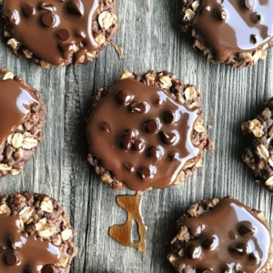 - 1 cup rolled oats - 1/2 cup creamy peanut butter - 1/2 cup maple syrup - 1/4 cup unsweetened cocoa powder - 1/4 cup coconut oil, melted - 1 teaspoon vanilla extract - 1/4 teaspoon salt These ingredients form the heart of your no-bake chocolate oatmeal cookies. Rolled oats give the cookies their chewy texture. Creamy peanut butter adds richness and flavor. Maple syrup sweetens the mix naturally. Unsweetened cocoa powder brings a deep chocolate taste. Coconut oil helps bind everything together and adds healthy fats. Vanilla extract lifts the flavors. A pinch of salt balances the sweetness. - 1/2 cup chocolate chips - 1/4 cup shredded coconut While the essential ingredients create a great cookie, optional ingredients can elevate the experience. Chocolate chips add extra sweetness and gooeyness. Shredded coconut enhances the texture and gives a tropical twist. You can mix and match these based on your taste. - Medium saucepan - Mixing bowl - Parchment paper To make these cookies, you need a few simple tools. A medium saucepan helps melt and mix your ingredients smoothly. A mixing bowl is essential for combining dry and wet components. Parchment paper makes cookie placement easy and helps with cleanup. With this equipment, you&rsquo;re ready to create delicious treats. For the full recipe, check the main section. In a medium saucepan, combine the maple syrup, melted coconut oil, cocoa powder, and creamy peanut butter. Heat the mixture over low heat. Stir continuously until it becomes smooth. This should take about five minutes. The goal is to blend all the ingredients well, creating a rich chocolate base. While the chocolate mixture heats, grab a large mixing bowl. Add the rolled oats, optional chocolate chips, and shredded coconut. Mix these dry ingredients together well. This step is key to ensuring a balanced flavor in each cookie. Now, pour the warm chocolate mixture over the dry ingredients in your bowl. Stir until everything is well coated. Using a spoon or cookie scoop, drop spoonfuls of the mixture onto a parchment-lined baking sheet. Flatten each scoop slightly to form cookie shapes. Finally, refrigerate the cookies for at least 30 minutes. This helps them set and firm up nicely. Enjoy your delicious cookies! For more details, check the Full Recipe. To get the right consistency for your no-bake cookies, ensure your mixture is thick but not too dry. If it feels too dry, add a splash of coconut oil or maple syrup. This will help bring it together nicely. You want the mixture to stick together well when you scoop it. Check for stickiness by pressing a spoon into the mix. If it holds its shape, you&rsquo;re good to go. If it crumbles, add a bit more peanut butter or syrup. This simple test helps you find the perfect texture. You can easily enhance the flavor of these cookies. Consider adding a pinch of cinnamon or a dash of nutmeg for warmth. A splash of almond or coconut extract can also bring a nice touch. If you want a nut-free option, swap peanut butter for sunbutter or soy nut butter. These alternatives work well and add a unique flavor. You can also try using almond butter for a different taste twist. To make these cookies extra special, drizzle some melted chocolate on top. Just melt a bit of chocolate and use a fork to create a fun design. It adds a nice touch and makes them look fancy. For serving, place the cookies on a colorful plate or in a fun basket. You can even stack them up for a beautiful display. These simple ideas make your cookies not just tasty but also a joy to share with friends and family. For the full recipe, check out the details above! {{image_2}} If you need a nut-free choice, consider using sunbutter or cashew butter. Sunbutter is made from sunflower seeds and tastes great in these cookies. It gives a nice creamy texture without nuts. Cashew butter is another good option. It is smooth and has a mild flavor that blends well. Just swap out the peanut butter for either of these options in the full recipe. To make these cookies vegan, check all your ingredients. You can easily switch to maple syrup as your sweetener. Make sure your chocolate chips are dairy-free too. Brands like Enjoy Life offer great vegan chocolate chips. Using coconut oil and dark cocoa powder ensures your cookies remain vegan-friendly. This way, everyone can enjoy these tasty treats! You can make healthier versions of these cookies by reducing sweeteners. Try cutting the maple syrup by a quarter cup. You can also add protein powder to boost the nutrition. A scoop of vanilla or chocolate protein powder blends well into the mixture. This adds a protein punch without changing the flavor much. Plus, it makes for a more filling snack! To keep your no-bake chocolate oatmeal cookies fresh, use an airtight container. A glass jar works great, as does a plastic container with a tight seal. Make sure the cookies are cool before you store them. This prevents moisture from forming inside. If you live in a warm area, refrigeration helps. Place the cookies in the fridge to keep them firm and tasty. You should eat these cookies within a week for the best taste. After that, they might lose some flavor and texture. Signs of spoilage include a change in smell or a sticky feel. If they look dry or hard, it's best to toss them out. Always trust your senses when checking for freshness. Freezing your cookies is a smart way to extend their life. To freeze, place the cookies in a single layer on a baking sheet. Once frozen, transfer them to a freezer bag or container. Be sure to remove as much air as possible. For thawing, take them out of the freezer and leave them at room temperature for about 30 minutes. You can also heat them in the microwave for a few seconds. Enjoy your no-bake chocolate oatmeal cookies any time! For the full recipe, check out the details above. Yes, you can use quick oats. Quick oats cook faster and have a finer texture. This can make your cookies softer and less chewy. Rolled oats give a heartier bite and a nice chew. If you like a chewier cookie, stick with rolled oats. If you want a softer cookie, quick oats work well. If you don&rsquo;t have maple syrup, use honey or agave syrup. Both will add sweetness just like maple syrup. You can also try brown sugar mixed with a bit of water. This mix can mimic syrup's sweetness. Each alternative will slightly change the flavor, but they all work great in cookies. You can add many different flavors to your cookies. Try adding spices like cinnamon or nutmeg for warmth. You can also use different extracts, like almond or coconut. For mix-ins, consider chopped nuts, dried fruit, or seeds. Each option will change the taste and texture, making it your own. These cookies can be a healthy treat! They use oats, which are high in fiber. The peanut butter offers protein and healthy fats. The cocoa powder provides antioxidants. However, watch the added sweeteners. You can adjust the amount of maple syrup to lower the sugar content. Overall, they are a tasty and nutritious snack. For the full recipe, check out the complete guide! This guide covers how to make tasty no-bake chocolate oatmeal cookies. You learned about key ingredients like rolled oats, peanut butter, and maple syrup. We discussed easy steps to mix, form, and chill your cookies. You also found tips for flavor and storage. In the end, these cookies are simple to customize and fun to make. Enjoy testing your flavors and sharing with friends! Happy cooking!