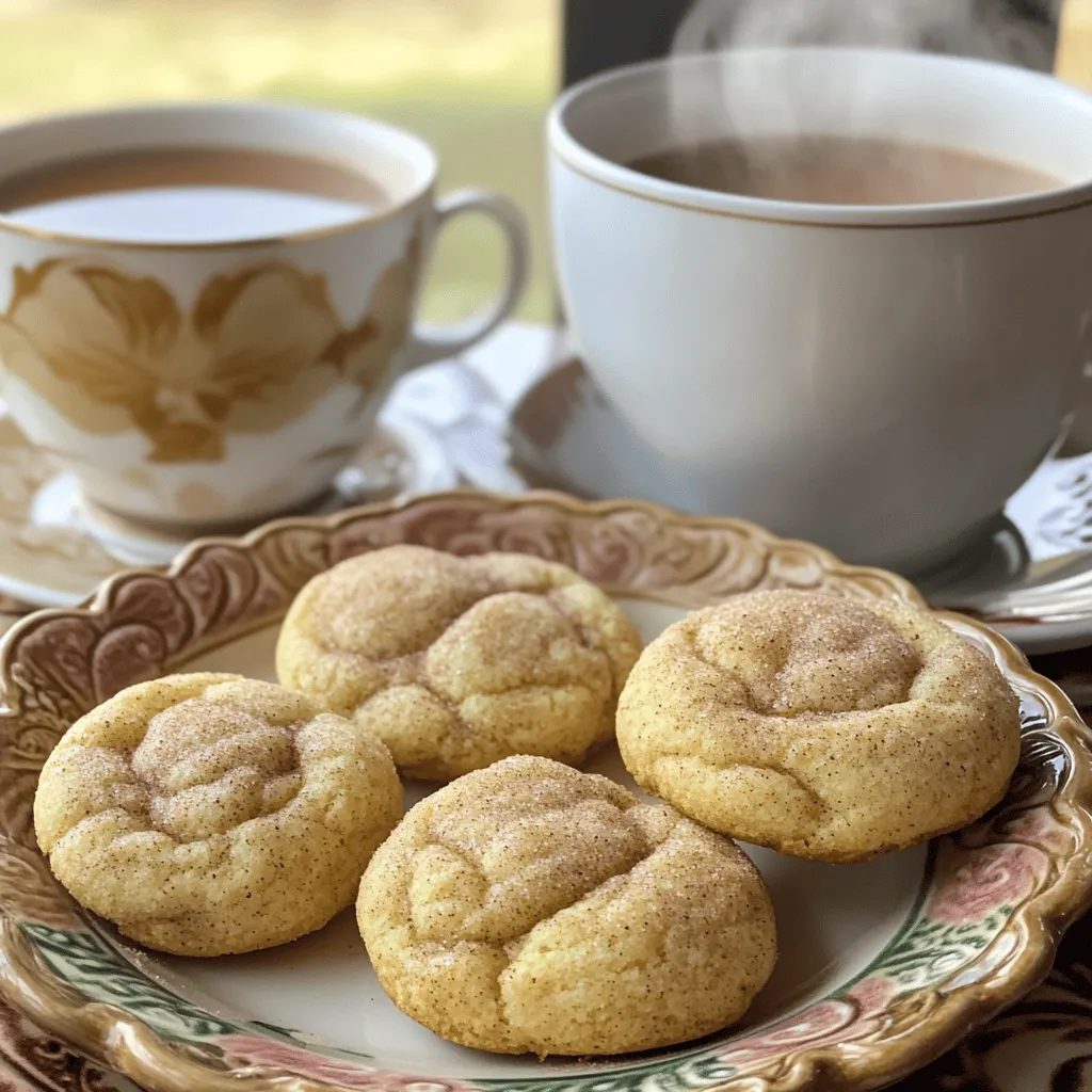 To make chai spice snickerdoodles, gather these key ingredients: - 1 cup unsalted butter, softened - 1 1/2 cups granulated sugar - 2 large eggs - 2 teaspoons vanilla extract - 3 cups all-purpose flour - 2 teaspoons cream of tartar - 1 teaspoon baking soda - 1/2 teaspoon salt - 1 tablespoon ground cinnamon - 1/2 teaspoon ground ginger - 1/4 teaspoon ground cardamom - 1/4 teaspoon ground cloves - 1/4 teaspoon black pepper - 1/4 cup granulated sugar (for rolling) - 1 tablespoon ground cinnamon (for rolling) You can add extra flavors for fun. Consider these: - Chopped nuts, like pecans or walnuts - Mini chocolate chips for sweetness - Dried fruit, like raisins or cranberries - A pinch of nutmeg for warmth To bake these cookies, you will need: - Two baking sheets - Parchment paper or silicone mats - A large mixing bowl - An electric mixer or whisk - Measuring cups and spoons - A cookie scoop or tablespoon - A wire rack for cooling Using these tools and ingredients, you’ll create a delightful treat. For the full recipe, check the details above! First, you need to get your oven ready. Preheat it to 350°F (175°C). Line two baking sheets with parchment paper to keep the cookies from sticking. In a large bowl, cream together 1 cup of softened unsalted butter and 1 1/2 cups of granulated sugar. Mix until it looks light and fluffy. Next, add in 2 large eggs, one at a time. Don’t forget the 2 teaspoons of vanilla extract! In another bowl, sift together 3 cups of all-purpose flour, 2 teaspoons of cream of tartar, 1 teaspoon of baking soda, and 1/2 teaspoon of salt. Now add 1 tablespoon of ground cinnamon, 1/2 teaspoon of ground ginger, 1/4 teaspoon of ground cardamom, 1/4 teaspoon of ground cloves, and 1/4 teaspoon of black pepper. Mix these dry ingredients into the butter mixture until it is all combined. In a small bowl, mix 1/4 cup of granulated sugar with 1 tablespoon of ground cinnamon. This will coat the cookies and give them a nice taste. Scoop out tablespoons of dough and roll them into balls. Next, roll each ball in the cinnamon-sugar mixture until well coated. Place these dough balls about 2 inches apart on your prepared baking sheets. Bake the cookies in your preheated oven for 10 to 12 minutes. Watch them closely! The edges should be set, but the centers can still look a bit soft. After baking, let them cool on the sheets for about 5 minutes. Then, transfer the cookies to a wire rack to cool completely. Enjoy the delightful smell as they cool! For the full recipe, check the section above. To get soft and chewy cookies, use room-temperature butter. It helps create a light, fluffy mixture. Mix the butter and sugar until it's very creamy. Don’t over-mix the dough after adding the flour. This keeps your cookies tender. Bake them until the edges are set, but the centers are soft. This will give you that perfect melt-in-your-mouth experience. Chai spice has strong flavors. To balance them, use equal parts cinnamon and ginger. You can add a bit more cardamom for depth. If the spices taste too strong, try adding more sugar. This can mellow out the flavors while keeping the chai essence. Tasting the dough before baking helps. Adjust the spices as needed to suit your taste. One big mistake is using cold butter. It makes the dough dense and hard. Also, don’t skip the cream of tartar. It adds a nice tang and gives snickerdoodles their classic texture. Rolling the cookies in the sugar too early can make it soggy. Wait until just before baking. Finally, always space the cookies at least two inches apart. They spread out while baking, so give them room to breathe. For the complete recipe and more tips, check out the Full Recipe! {{image_2}} To make vegan chai spice snickerdoodles, swap out the butter and eggs. Use 1 cup of coconut oil instead of butter. For eggs, try 1/2 cup of unsweetened applesauce or 1 tablespoon of ground flaxseed mixed with 2.5 tablespoons of water. This mix binds the dough well. The cookies will still taste amazing with chai spices. For gluten-free chai spice snickerdoodles, replace all-purpose flour with your favorite gluten-free flour blend. Make sure it has a good binding agent like xanthan gum. If the dough feels too dry, add a bit of almond milk. The spices will shine through, making these cookies just as delightful. Feel free to play with the spice mix! If you want a richer flavor, add a dash of nutmeg or allspice. For more warmth, increase the ginger or cardamom. You could even try adding a pinch of cayenne for a spicy kick. Each blend creates a unique twist on the classic recipe. For the full recipe, check the earlier section. To keep your Chai Spice Snickerdoodles fresh, store them in an airtight container. Place parchment paper between layers to prevent sticking. These cookies stay soft for up to one week at room temperature. If you want them to last longer, store them in the fridge for up to two weeks. You can freeze the cookie dough for later use. Scoop the dough into balls and place them on a baking sheet. Freeze until solid, then transfer them to a zip-top bag. They last up to three months in the freezer. When ready to bake, just add a couple of extra minutes to the bake time. You can also freeze baked cookies. Let them cool completely, then wrap them tightly in plastic wrap and place in a freezer bag. They’ll stay fresh for about three months. To maintain freshness, keep your cookies in a cool, dry place. Avoid exposing them to heat or moisture. If your cookies start to harden, place a slice of bread in the container. The bread will help to keep them soft. Enjoy your delicious treats anytime with these simple storage tips! For the complete recipe, check out the Full Recipe. Chai spice snickerdoodles are a twist on classic snickerdoodles. They blend warm chai spices with soft, chewy cookie dough. The spices include cinnamon, ginger, cardamom, cloves, and black pepper. This mix gives the cookies a unique and comforting flavor. They are perfect for chilly days or cozy gatherings. Enjoy these cookies with a warm drink or on their own! Yes, you can substitute some ingredients in this recipe. If you don't have unsalted butter, use margarine or coconut oil. For eggs, try flaxseed meal mixed with water as a vegan option. If you need gluten-free cookies, swap all-purpose flour for a gluten-free blend. Just make sure to adjust baking time as needed. Each change may alter the final taste and texture, so experiment wisely! Chai spice snickerdoodles pair well with various drinks. Serve them warm with a cup of chai tea for a perfect match. You can also enjoy them with coffee, hot cocoa, or even milk. For a fun twist, try them with spiced apple cider. The flavors blend beautifully, enhancing your overall treat experience. For the full recipe, check out the earlier section! You learned how to make chai spice snickerdoodles from start to finish. We covered the needed ingredients and optional add-ins to boost flavor. I shared tips for perfect texture and how to balance spices. You can also explore variations, like vegan or gluten-free options, to suit your needs. For easy storage, remember how to keep cookies fresh or freeze dough. Baking can be fun and creative, so try new ideas. Enjoy sharing these delicious cookies with friends and family!