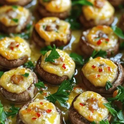 - 1 pound of fresh cremini or button mushrooms, cleaned and stems trimmed - 4 tablespoons olive oil - 4 cloves garlic, minced - 1 teaspoon dried thyme - 1 teaspoon dried oregano - ½ teaspoon red pepper flakes (optional, for a kick) - Salt and pepper to taste - ½ cup grated Parmesan cheese - 2 tablespoons fresh parsley, chopped (for garnish) For this recipe, I like to use one pound of mushrooms. This amount serves about four people. You will need four tablespoons of olive oil to coat the mushrooms well. Four cloves of garlic give a strong flavor. Use one teaspoon each of dried thyme and oregano to add depth. If you enjoy some heat, add ½ teaspoon of red pepper flakes. Season with salt and pepper to your taste. Finally, top with ½ cup of grated Parmesan cheese and two tablespoons of fresh parsley for garnish. Mushrooms provide a meaty texture and absorb flavors well. I recommend fresh cremini or button mushrooms for this dish. Olive oil helps the mushrooms roast evenly and adds rich flavor. Garlic is key, giving a bold taste that pairs perfectly with Parmesan. Thyme and oregano add an earthy note, while red pepper flakes bring heat. Parmesan cheese creates a savory crust, making the mushrooms irresistible. The parsley adds a fresh touch and bright color. For the full recipe, check the complete guide on Garlic Parmesan Roasted Mushrooms. To start, gather your ingredients. You will need fresh mushrooms, olive oil, garlic, herbs, and cheese. I prefer using cremini or button mushrooms for their rich flavor. Clean the mushrooms and trim the stems. In a large bowl, mix the mushrooms with olive oil, minced garlic, thyme, oregano, red pepper flakes, salt, and pepper. Toss everything well to coat the mushrooms. Next, preheat your oven to 400°F (200°C). Line a baking sheet with parchment paper. Spread the seasoned mushrooms in a single layer on the sheet. Roast them in the oven for 15 minutes. This step lets the mushrooms release their juices and start cooking. After 15 minutes, take them out and sprinkle grated Parmesan cheese over the top. Put them back in the oven for another 10 to 15 minutes. You want the mushrooms to turn golden brown and the cheese to melt. To achieve the best flavor, avoid overcrowding the mushrooms. Give them space so they roast evenly. Stir the mushrooms halfway through cooking to ensure they brown nicely. If you want a bit of heat, add more red pepper flakes. For extra flavor, try adding lemon zest or a splash of balsamic vinegar before serving. These tricks can elevate your dish even more. For the full recipe, check above! To boost the taste of your Garlic Parmesan Roasted Mushrooms, use fresh herbs. Fresh thyme or parsley can add a bright note. You can also mix in a splash of lemon juice. This adds zing and balances the rich flavors. A pinch of smoked paprika gives a lovely smokiness too. If you like heat, don't skip the red pepper flakes. They add a nice kick that pairs well with garlic and Parmesan. Roasting mushrooms takes a bit of care. First, make sure to dry the mushrooms well. Too much moisture can lead to sogginess. Use a single layer on the baking sheet. This helps them roast evenly. Keep an eye on them as they cook. The goal is a golden brown color and melted cheese. If you want them extra crispy, broil them for a minute at the end. Just watch closely to avoid burning. One common mistake is overcrowding the pan. If mushrooms overlap, they steam instead of roast. Another mistake is not preheating the oven. Always preheat for the best results. Don’t skip seasoning! Salt and pepper are key to flavor. Lastly, avoid using grated cheese that isn't fresh. Pre-packaged cheese can lack flavor and melt poorly. For the best taste, use freshly grated Parmesan. Following these tips will help you create a delicious side dish. For the full recipe, check out the details above. {{image_2}} You can swap out cremini or button mushrooms for shiitake or portobello. Each type brings its own flavor. For a twist, try adding sliced bell peppers or zucchini. This adds color and texture. You can also use garlic powder instead of fresh garlic if you’re in a hurry. Mixing flavors can elevate your dish. Try adding balsamic vinegar for a tangy taste. Lemon juice gives a bright pop. If you like heat, include more red pepper flakes or hot sauce. Fresh herbs like basil or rosemary enhance the aroma. These combinations create depth and surprise in every bite. For a vegan option, use nutritional yeast instead of Parmesan cheese. This gives a cheesy flavor without dairy. If you need a gluten-free dish, ensure your ingredients are certified gluten-free. You can also reduce the oil for a lighter version. Each substitution keeps the dish enjoyable for everyone. After you enjoy your Garlic Parmesan Roasted Mushrooms, store leftovers in an airtight container. Let them cool to room temperature first. They will last up to three days in the fridge. To keep them fresh, avoid leaving them out too long. If you want to save mushrooms for later, freezing is a great option. Place cooled mushrooms in a freezer-safe bag. Press out as much air as possible before sealing. They can last up to three months in the freezer. When you’re ready to eat, thaw them in the fridge overnight. To reheat, I suggest using the oven. Preheat to 350°F (175°C). Spread mushrooms on a baking sheet and heat for about 10 minutes. This keeps them crispy and delicious. You can also microwave them, but they might lose some crunch. For the best taste, enjoy them warm! For the full recipe, check out the [Full Recipe]. To add heat, use more red pepper flakes. You can also add fresh chili peppers. Try adding a dash of hot sauce to the mushroom mix. This will give it a nice kick. Taste as you go to find the right spice level for you. Yes, you can use many cheeses. Mozzarella melts well and gives a nice stretch. Feta adds a salty flavor, while cheddar offers a sharper taste. Feel free to mix cheeses for a unique twist. Experiment and find your favorite blend! These mushrooms go well with many meals. They complement steak, chicken, or fish perfectly. You can also serve them with pasta or risotto. Add them to salads for extra flavor. For a full meal, try them alongside roasted veggies. Check out the Full Recipe for more ideas! This article covered everything you need for Garlic Parmesan Roasted Mushrooms. You learned the key ingredients, preparation steps, and cooking tips. We discussed flavor tricks and how to avoid common mistakes. You even saw some fun variations and how to store leftovers. Roasting mushrooms can be easy and tasty. With these tips, you can impress your guests. Enjoy experimenting with flavors, and happy cooking!