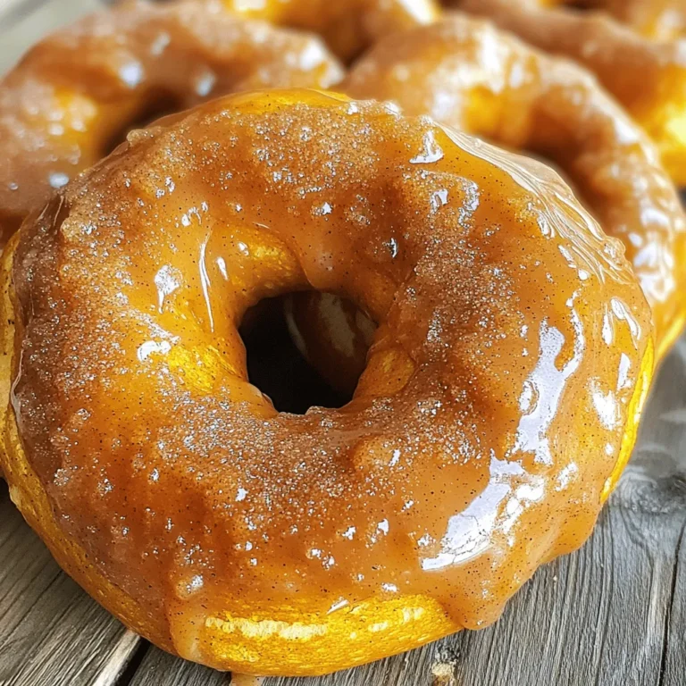 To make these delightful pretzels, you need the following main ingredients: - 1 cup canned pumpkin puree - 1/4 cup brown sugar - 1/4 cup granulated sugar - 1 teaspoon vanilla extract - 1/2 teaspoon ground cinnamon - 2 1/4 teaspoons active dry yeast (1 packet) - 1/4 cup warm water (about 110°F) - 3 cups all-purpose flour - 1 teaspoon salt - 1/4 teaspoon nutmeg - 1/2 cup baking soda (for boiling) - 1 egg, beaten (for egg wash) - Additional granulated sugar and cinnamon for coating These ingredients blend together to create a soft and tasty dough. The pumpkin gives a rich flavor and vibrant color. The sugars add sweetness that balances the spices well. You can also try adding these optional ingredients for a twist: - A dash of ginger for warmth - Chopped nuts for crunch - Chocolate chips for sweetness These extras can make your pretzels even more exciting. Feel free to mix and match based on your taste! To prepare these pretzels, gather the following tools: - Mixing bowls - Measuring cups and spoons - Baking sheet - Parchment paper - Slotted spoon - Rolling pin Having the right tools makes the process easier. You will enjoy making these pretzels with the right setup! To start, you need to wake up the yeast. In a small bowl, mix 1/4 cup of warm water with 2 1/4 teaspoons of active dry yeast. Let it sit for 5 to 10 minutes. You want it to become frothy. This means the yeast is alive and ready to work. Next, grab a large bowl. Combine 1 cup of canned pumpkin puree, 1/4 cup brown sugar, 1/4 cup granulated sugar, and 1 teaspoon vanilla extract. Add 1/2 teaspoon ground cinnamon and 1/4 teaspoon nutmeg. Mix these ingredients well until smooth and creamy. Once your yeast is frothy, add it to the pumpkin mixture. Stir to combine. Gradually add 3 cups of all-purpose flour and 1 teaspoon of salt. Mix until a dough forms. Now, knead the dough on a lightly floured surface for about 5 to 7 minutes. You want it to feel smooth and elastic. Place your dough in a greased bowl. Cover it with a towel and let it rise in a warm spot for 1 hour. It should double in size. After it has risen, punch it down to release air. Divide the dough into 8 equal pieces. Roll each piece into a long rope, then twist it into a pretzel shape. In a large pot, bring 8 cups of water to a boil. Add 1/2 cup of baking soda. Carefully drop each pretzel into the boiling water for 30 seconds. Flip them halfway through. Use a slotted spoon to remove them and place them on a baking sheet lined with parchment paper. Preheat your oven to 425°F (220°C). Brush each pretzel with a beaten egg. Sprinkle a mix of granulated sugar and cinnamon over them. Bake for 12 to 15 minutes, until they turn golden brown. Let them cool slightly before you enjoy these warm treats. They are great with cream cheese or a pumpkin spice dip! To get soft pretzels, you must knead the dough well. Knead for about 5-7 minutes. This builds gluten, which gives the pretzels their soft bite. Let your dough rise in a warm spot. A good rise takes about 1 hour. This step is key for fluffiness. Don’t skip the boiling in baking soda water. This helps form the chewy crust. If you have extra pretzels, store them in a sealed bag. Keep them at room temperature for up to two days. For longer storage, place them in the fridge. Warm them in the oven before serving. This keeps them soft and tasty. You can also freeze them in a bag for up to a month. Just thaw and warm when ready to enjoy. These pretzels taste great with cream cheese. A pumpkin spice dip also pairs well. You might try a warm caramel sauce for a sweet twist. For drinks, hot apple cider or spiced chai work well. They add to the cozy fall vibe. Feel free to mix and match toppings and dips for fun! {{image_2}} You can make gluten-free pretzels with just a few swaps. Use a gluten-free flour blend instead of all-purpose flour. Look for blends that include xanthan gum, as it helps bind the dough. The texture may change, but the flavor will still shine. Follow the same steps as the original recipe. You can easily boost the flavor of your pretzels. Try adding a pinch of ginger or allspice to the dough. This adds warmth and depth. For a fun twist, mix in chocolate chips or chopped nuts. These additions create new flavors and textures. Don't be afraid to get creative with spices! While cinnamon sugar is classic, you can explore other toppings. For a savory option, try coarse sea salt or garlic powder. A sprinkle of grated cheese adds a nice touch. If you want something sweet, drizzle with caramel or chocolate. These toppings can transform your pretzels into a whole new treat! To keep your cinnamon sugar pumpkin pretzels fresh, place them in an airtight container. Make sure they cool down before storing. This helps keep them soft and tasty. You can store them at room temperature for up to two days. If you want them to last longer, consider refrigerating them. You can freeze these pretzels for up to three months. First, let them cool completely. Then, wrap each pretzel in plastic wrap. Place the wrapped pretzels in a freezer bag. Squeeze out the air before sealing it. When you want to enjoy them later, just pull them from the freezer. To reheat your pretzels, the oven works best. Preheat your oven to 350°F (175°C). Unwrap the pretzels and place them on a baking sheet. Bake for about 10 minutes. This will make them warm and soft again. You can also microwave them for 15-20 seconds, but they might not be as crispy. Enjoy your warm pretzels with a side of cream cheese or pumpkin spice dip! You can use homemade pumpkin puree instead of canned. To make it, roast a pumpkin until soft. Blend the flesh until smooth. You can also substitute with butternut squash puree for a similar taste. Yes, you can use maple syrup, honey, or coconut sugar. Just adjust the amount to keep the same level of sweetness. Each option adds a unique flavor twist to your pretzels. Cinnamon sugar pumpkin pretzels stay fresh for about 2-3 days at room temperature. For longer storage, keep them in an airtight container. You can also freeze them for up to 3 months. You can find premade cinnamon sugar pumpkin pretzels at select bakeries or specialty stores. Some grocery stores may carry them in the fall. Check online shops as well for local vendors. Cinnamon sugar pumpkin pretzels are fun and easy to make. We covered key ingredients, tools, and clear steps. I shared tips for soft pretzels and ways to store them. Variations let you be creative with flavors and textures. In the end, enjoy your tasty treat! Whether savory or sweet, these pretzels bring joy. Get baking, and make your own delicious batch today!