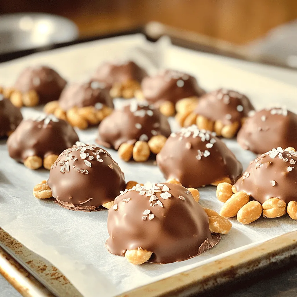 To make these chocolate-covered peanut clusters, gather the following ingredients: - 2 cups unsalted roasted peanuts - 1 cup semi-sweet chocolate chips - 1/2 cup milk chocolate chips - 1 teaspoon coconut oil (optional) - Sea salt, for sprinkling (optional) The unsalted peanuts give a nice crunch. The semi-sweet and milk chocolate chips create a rich flavor. The coconut oil helps the chocolate melt smoothly. If you want a touch of salt, sea salt adds a great finish. You can add optional ingredients to enhance your clusters: - Coconut oil helps with melting. - Sea salt gives a nice contrast to the sweet chocolate. These extras can elevate the taste and texture of your treat. If you don’t have some ingredients, here are some swaps: - Use salted peanuts if you prefer a saltier kick. - You can replace semi-sweet chocolate with dark chocolate for a richer taste. - If you like, use white chocolate instead of milk chocolate for a sweeter flavor. These substitutions can help you tailor the recipe to your taste. Start by getting your baking sheet ready. Line it with parchment paper. This helps the clusters not stick. Make sure to smooth out any wrinkles in the paper. Set it aside while you prepare the chocolate. Next, grab a heatproof bowl. Combine the semi-sweet and milk chocolate chips in it. If you want a smoother mix, add the coconut oil. Now, melt the chocolate. You can do this over a double boiler or in the microwave. If using a microwave, heat it for 30 seconds at a time. Stir the chocolate in between. Keep going until it is fully melted and smooth. After melting, let the chocolate cool for a minute. Then, add the roasted peanuts to the bowl. Stir gently to coat each peanut with chocolate. Make sure every peanut gets a good layer of chocolate. This step is key for tasty clusters. Using a spoon or a cookie scoop, drop clusters onto the prepared baking sheet. Space them about an inch apart. This gives them room to set. You can make them as big or small as you like. Just keep in mind that bigger clusters may take longer to harden. Once you form all the clusters, sprinkle a bit of sea salt on top if you like. Then, place the baking sheet in the fridge. Let the clusters chill for about 30 minutes. This allows the chocolate to fully harden. After they set, gently remove the clusters from the parchment paper. Store them in an airtight container. Enjoy your sweet treat! To get smooth chocolate, use a double boiler. Place water in a pot and heat. Set a bowl on top with your chocolate chips. Stir as it melts. If you use a microwave, heat for 30 seconds at a time. Stir in between so it melts evenly. Adding coconut oil helps. This makes the chocolate creamy and easy to work with. Once your chocolate is smooth, add the peanuts. Stir gently but thoroughly. Make sure every peanut gets coated. If you drop the clusters too quickly, the chocolate may not cover them well. Use a spoon or cookie scoop for even sizes. This helps them look great and taste even better. Store your clusters in an airtight container. This keeps them fresh and tasty. Place wax paper between layers if you stack them. They will stay good for about a week at room temperature. If you want to keep them longer, freeze them. They can last for up to three months in the freezer. {{image_2}} You can switch from semi-sweet to dark chocolate. Dark chocolate has a rich, bold taste. It also offers more health benefits. It can lower your blood pressure and improve heart health. If you prefer white chocolate, use it for a sweeter touch. White chocolate adds a creamy flavor. Just melt it the same way as the other chocolates. Peanuts are great, but you can mix in other nuts too. Almonds, cashews, or walnuts add new textures and flavors. Use a mix of nuts for fun. Each nut brings its own taste. This makes your clusters unique and exciting. Just chop them a bit before adding to the chocolate. Dried fruits can add sweetness and chewiness. Think raisins, cranberries, or chopped apricots. They pair well with the chocolate and nuts. You can also add seeds like pumpkin or sunflower. They add a crunchy bite. Just sprinkle them in when you mix the peanuts with the chocolate. This creates a colorful and tasty cluster. To keep your chocolate covered peanut clusters fresh, use an airtight container. Choose one that seals well. Place a piece of parchment paper between layers if stacking them. This keeps the clusters from sticking. Store them in a cool, dry place away from sunlight. Avoid the fridge if you can. The chocolate may get cloudy and lose its shine. When stored properly, chocolate covered peanut clusters last about two weeks at room temperature. If you keep them in the fridge, they can last up to three weeks. However, they taste best when fresh. If you notice any change in smell or texture, it’s best to toss them out. You can freeze chocolate covered peanut clusters for longer storage. Make sure they are fully set before freezing. Place them in a single layer on a baking sheet. Once frozen, transfer them to a freezer-safe container. They will last up to three months in the freezer. To enjoy, simply thaw them in the fridge overnight before serving. To make chocolate-covered peanut clusters, you need just a few steps. First, line a baking sheet with parchment paper. Next, mix semi-sweet and milk chocolate chips in a heatproof bowl. If you want, add coconut oil for a smooth melt. Melt the chocolate using a double boiler or microwave. Stir every 30 seconds in the microwave until smooth. After melting, let the chocolate cool for a minute. Stir in the roasted peanuts until they are coated. Scoop clusters onto the baking sheet, spacing them apart. Optionally, sprinkle sea salt on top. Chill in the fridge for 30 minutes until set. Yes, you can use different types of chocolate. Dark chocolate adds a rich flavor. Milk chocolate offers a sweet taste. White chocolate gives a creamy finish. Mix and match to find your favorite blend. Each type brings its own unique flavor to the clusters. Chocolate-covered peanut clusters can be a treat with some health benefits. Peanuts provide protein and healthy fats. However, chocolate adds sugar and fat. For a healthier option, use dark chocolate. It has less sugar and more antioxidants. Enjoy these clusters in moderation for a balanced treat. You can find pre-made chocolate-covered peanut clusters at many grocery stores. Check the candy or snack aisle. You may also find them at specialty candy shops. Online retailers often sell them too. Look for brands that use high-quality ingredients for the best taste. To store chocolate-covered peanut clusters, keep them in an airtight container. Place them in a cool, dry place away from sunlight. They can last up to two weeks at room temperature. For longer storage, put them in the fridge. Avoid freezing if possible, as it can change the texture. You now have a clear guide for making chocolate-covered peanut clusters. We covered ingredients, step-by-step instructions, and helpful tips. Plus, I shared fun variations to customize your treat. Remember to store them well for lasting freshness. Enjoy making your sweet snacks!