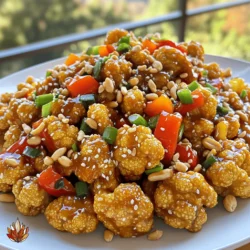 - Medium head of cauliflower - Vegetable oil - Bell pepper (red or yellow) - Unsalted roasted peanuts - Green onions - Garlic - Ginger - Soy sauce (low sodium preferred) - Rice vinegar - Hoisin sauce - Sugar - Sesame oil - Red pepper flakes - Salt - Mixing bowl - Large skillet or wok - Cooking utensils Gather these ingredients to create your Better-Than-Takeout Kung Pao Cauliflower. The star is the medium head of cauliflower, which gives this dish its hearty texture. Vegetable oil will help us achieve that crispy finish. You can choose a bell pepper, red or yellow, to add color and sweetness. Unsalted roasted peanuts will add a nice crunch, while green onions, garlic, and ginger bring freshness and flavor. For the sauce, low sodium soy sauce is best for a balanced taste. Rice vinegar and hoisin sauce will add depth. A bit of sugar sweetens the mix, while sesame oil gives it a nutty aroma. Adjust the heat with red pepper flakes and add salt to taste. You will need a mixing bowl to combine your sauce ingredients and a large skillet or wok to cook everything. Cooking utensils like spatulas will help you stir and serve. With these items ready, you can start your culinary adventure! - Start by cutting the cauliflower into small florets. - In a large bowl, toss the florets with 1 tablespoon of cornstarch. This helps them get crispy. - Heat 1 tablespoon of vegetable oil in a large skillet over medium-high heat. - Add the cauliflower and stir-fry for 5-7 minutes. Look for a golden, crispy texture. - Once done, remove the cauliflower and set it aside. - In the same skillet, add another tablespoon of vegetable oil. - Toss in the diced bell pepper. Stir-fry for 2-3 minutes until it softens. - Next, add 2 cloves of minced garlic and 1 tablespoon of minced ginger. - Stir constantly for about 30 seconds. You want to smell the great aroma! - In a small bowl, whisk together the sauce. Use 1/4 cup of soy sauce, 2 tablespoons of rice vinegar, 1 tablespoon of hoisin sauce, 1 tablespoon of sugar, 1 teaspoon of sesame oil, and 1-2 teaspoons of red pepper flakes. - Pour this sauce into the skillet with the bell pepper. Then add the cooked cauliflower. Mix well to coat everything. - Stir in 1/2 cup of unsalted roasted peanuts and 3 sliced green onions. - Cook for another 2 minutes to warm everything together. - Taste and adjust with salt if needed. - Serve hot over cooked rice or quinoa for a full meal. Enjoy the vibrant colors and flavors! To get crispy cauliflower, cornstarch is key. It helps the florets become golden and crunchy. Coat each floret well. Once you have coated the cauliflower, cooking temperature matters too. Heat your skillet over medium-high heat before adding the cauliflower. This will help it sizzle and fry properly. You can change the flavor by adjusting spices and seasonings. If you want more heat, add more red pepper flakes. Start with one teaspoon and taste as you go. You can also mix in some chili paste or hot sauce for a kick. Kung Pao Cauliflower goes well with rice or quinoa. You can also serve it with stir-fried vegetables for extra color. For garnishing, top your dish with extra green onions and sesame seeds. This adds a nice pop and makes your plate look great! {{image_2}} You can easily add protein to this dish. Tofu is a great choice. Just cube it and toss it in with the cauliflower. It absorbs the flavors well. For meat lovers, chicken is another option. Cook it first in the skillet. After that, add the cauliflower and follow the recipe. Shrimp is also a tasty alternative. Simply cook the shrimp until they turn pink. After that, mix them in with the veggies and sauce. It adds a nice seafood twist to the dish. To make this dish vegetarian or vegan, focus on plant-based ingredients. Use firm tofu instead of chicken. This keeps the dish hearty while being meat-free. For a twist, try adding mushrooms or chickpeas. These will give you a unique texture and taste. You can replace peanuts with sunflower seeds for a nut-free option. This keeps the crunch while making it safe for nut allergies. If you want to swap ingredients, it's easy! If you don't have peanuts, try cashews or sunflower seeds. Both add great flavor and crunch. For soy sauce, you can use tamari or coconut aminos. These are good alternatives for gluten-free diets. Seasonal veggies work well, too. In spring, add snap peas or asparagus. In fall, try adding squash or Brussels sprouts. This keeps your dish fresh and exciting all year round. To keep your leftover Kung Pao cauliflower fresh, store it in the fridge. Place it in an airtight container. This helps maintain its taste and texture. Make sure to eat it within three to four days for best quality. When reheating, use a skillet for the best results. Heat it over medium heat. Add a splash of water or oil to prevent sticking. Stir often to ensure even heating. For extra crispiness, you can also use an air fryer. Just set it to 350°F and heat for about 5-7 minutes. You can freeze Kung Pao cauliflower if you want to save some for later. First, let it cool completely. Then, pack it into a freezer-safe container or bag. It will stay good for up to three months. To thaw, place it in the fridge overnight. Reheat in a skillet as mentioned earlier. This helps retain its flavor and crunch. To make Kung Pao Cauliflower gluten-free, swap soy sauce for a gluten-free version. Look for brands that specifically label their soy sauce as gluten-free. Also, ensure that your hoisin sauce does not contain gluten. Many brands offer gluten-free options. Yes, you can use other vegetables! Broccoli, snap peas, or carrots work great. Feel free to mix and match based on what you have. Just cut them into similar sizes for even cooking. The spice level can vary. The recipe calls for 1-2 teaspoons of red pepper flakes. You can adjust this to your liking. For less heat, use less red pepper. For more heat, add extra. Kung Pao Cauliflower lasts up to 3-4 days in the fridge. Store it in an airtight container to keep it fresh. Make sure it cools down first before sealing it. Yes, you can make this dish ahead of time. Cook it and let it cool. Then, store it in the fridge. Just reheat it in a skillet before serving. This helps it stay crispy! This blog post covered how to make a delicious Kung Pao Cauliflower. We explored key ingredients, step-by-step instructions, and helpful tips. You learned how to achieve crispy cauliflower and adjust flavors to your taste. I also shared ideas for variations and storage tips to enjoy your meal later. Remember, cooking is all about having fun and being creative. So, feel free to experiment with different ingredients and flavors. Enjoy your tasty dish and the satisfaction it brings!