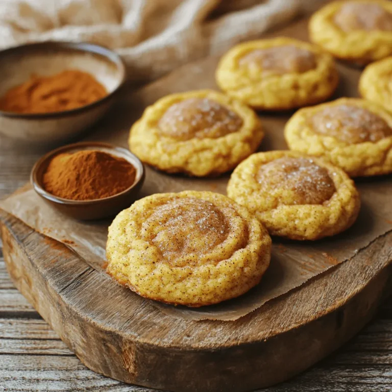 To make these spiced chai snickerdoodle cookies, gather the following ingredients: - 2 3/4 cups all-purpose flour - 1 teaspoon cream of tartar - 1 teaspoon baking soda - 1 teaspoon ground cinnamon - 1/2 teaspoon ground ginger - 1/2 teaspoon ground cardamom - 1/4 teaspoon ground cloves - 1/2 teaspoon salt - 1 cup unsalted butter, softened - 1 1/2 cups granulated sugar - 1/4 cup brown sugar, packed - 2 large eggs - 1 teaspoon vanilla extract - 1/4 cup granulated sugar (for rolling) - 1 tablespoon ground cinnamon (for rolling) Using the right amounts matters. For best results, stick to these measurements. However, you can make some swaps: - All-purpose flour: You can use whole wheat flour for a nuttier flavor. - Unsalted butter: If you only have salted butter, just cut the salt in the recipe. - Eggs: If you're out of eggs, use 1/4 cup of unsweetened applesauce per egg. - Granulated sugar: Coconut sugar can replace granulated sugar for a deeper taste. The spices in these cookies create a unique taste. Here’s how they work: - Ground cinnamon: This gives warmth and sweetness. - Ground ginger: It adds a zesty kick. - Ground cardamom: This spice offers a floral note that brightens the flavor. - Ground cloves: These add a rich, aromatic depth. These flavors combine to create a cozy treat. They remind you of warm chai on a chilly evening. Each bite is a hug from the inside! To start, preheat your oven to 350°F (175°C). Line a baking sheet with parchment paper. This helps prevent sticking later. In a medium bowl, whisk together the dry ingredients. Combine 2 3/4 cups of all-purpose flour, 1 teaspoon of cream of tartar, 1 teaspoon of baking soda, and spices: 1 teaspoon of ground cinnamon, 1/2 teaspoon of ground ginger, 1/2 teaspoon of ground cardamom, and 1/4 teaspoon of ground cloves. Add 1/2 teaspoon of salt. Set this bowl aside. In a large mixing bowl, cream 1 cup of softened unsalted butter, 1 1/2 cups of granulated sugar, and 1/4 cup of packed brown sugar. Mix until light and fluffy, about 3-4 minutes. Then, add 2 large eggs one at a time, mixing well after each. Finally, stir in 1 teaspoon of vanilla extract. Gradually add the dry mixture to the wet mixture. Mix until just combined. Be gentle; you want to keep the cookies tender. In a small bowl, mix 1/4 cup of granulated sugar and 1 tablespoon of ground cinnamon for rolling. Now, use a cookie scoop or your hands to form the dough into 1-inch balls. Roll each ball in the cinnamon-sugar mixture, coating it completely. Place the coated dough balls on your prepared baking sheet, keeping them about 2 inches apart to allow for spreading. Bake the cookies in your preheated oven for 10-12 minutes. Look for golden edges and set tops. They will firm up as they cool. Once done, remove them from the oven. Let the cookies cool on the baking sheet for about 5 minutes. After that, transfer them to a wire rack to cool completely. Enjoy these delightful treats with a warm cup of chai tea! To get soft and chewy spiced chai snickerdoodle cookies, follow these tips. First, use room temperature butter. This helps the dough mix well. Next, do not overmix the dough. Mix until just combined for a nice texture. Also, measure your flour correctly. Too much flour can make the cookies dry. Use the spoon-and-level method for accuracy. Finally, let the cookies cool on the sheet for five minutes. This will help them set while still being soft. Avoid these common mistakes to ensure your cookies turn out great. Do not skip the cream of tartar. It adds that signature snickerdoodle flavor and chewy texture. Also, don’t forget to chill the dough if it feels too sticky. Chilling helps with shaping the cookies and keeps them from spreading too much. Lastly, keep an eye on the baking time. Overbaking can lead to hard cookies. Remove them when the edges are golden. To boost the flavor of your spiced chai snickerdoodle cookies, consider these enhancements. Add a pinch of nutmeg for warmth. You can also mix in chopped nuts for crunch. If you love chocolate, try adding chocolate chips. Experiment with different spices, like allspice or vanilla bean, for depth. Serve the cookies with chai tea for a delightful pairing. This will elevate your snickerdoodle experience! {{image_2}} You can make these cookies gluten-free. Use a gluten-free flour blend instead of all-purpose flour. Make sure it has xanthan gum to help with texture. The taste remains just as delightful, offering that same warm spice. Mix-ins can elevate your cookies. Try adding: - 1 cup of chopped nuts, like pecans or walnuts. - 1 cup of chocolate chips for a sweet twist. - 1/2 cup of dried fruit, like raisins or cranberries. These additions create new textures and flavors, making each bite exciting. You can change the spices to match the seasons. In fall, add nutmeg for a cozy flavor. In spring, use lemon zest for a fresh touch. Each variation keeps these cookies fun and interesting throughout the year. To keep your spiced chai snickerdoodle cookies fresh, store them in an airtight container. This helps to maintain their soft texture and flavor. Place parchment paper between layers if you stack them. Store at room temperature for up to a week. If you want to enjoy them longer, consider freezing. To freeze your cookies, wait until they are completely cool. Place them in a single layer on a baking sheet and freeze for about an hour. This step prevents them from sticking together. Once frozen, transfer the cookies to a freezer-safe bag or container. They can last for up to three months in the freezer. When you're ready to enjoy, just thaw at room temperature. To bring back the warmth and softness of your cookies, reheat them in the oven. Preheat the oven to 350°F (175°C). Place the cookies on a baking sheet and heat for about 5 minutes. You can also use a microwave for a quicker method. Heat for 10-15 seconds, but watch closely to avoid overcooking. Enjoy them warm with a cup of chai! Snickerdoodle cookies come from America. They likely began in the late 1800s. The name might come from a German word, "Schneckennudeln," which means "snail noodles." These cookies are soft and chewy with a cinnamon-sugar coating. They are popular for their simple ingredients and delicious flavor. Yes, you can use brown sugar instead of granulated sugar. Brown sugar adds moisture and a slight caramel flavor. If you want a chewier cookie, use more brown sugar. It can change the texture slightly, making them richer and softer. However, a mix of both sugars gives the best results in spiced chai snickerdoodles. To make your cookies chewier, try these tips: - Use more brown sugar than white sugar. - Chill the dough before baking. - Avoid overbaking; take them out when they look slightly underbaked. - Use bread flour instead of all-purpose flour for added protein. These steps help create a soft, chewy texture that melts in your mouth. We covered all the essential parts of making amazing snickerdoodle cookies. You learned about the ingredient list, how to prepare the dough, and tips for baking. I shared variations to try, like gluten-free options and mix-ins. Lastly, we discussed storing and reheating for the best taste. With these insights and instructions, you’re ready to bake your perfect batch. Enjoy the process and don’t forget to share your cookies with friends!