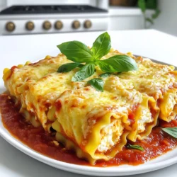 - 8 lasagna noodles - 1 cup ricotta cheese - 1 cup shredded mozzarella cheese - 1/2 cup grated Parmesan cheese - 1 large egg - 2 cups marinara sauce - 1 teaspoon dried basil - 1 teaspoon garlic powder - Salt and pepper to taste - Fresh basil leaves for garnish You can swap cheeses to match your taste. Try cottage cheese for a lighter option. For gluten-free needs, look for rice or corn lasagna noodles. These work just as well in this recipe. If you want homemade marinara, blend fresh tomatoes, garlic, and herbs. This gives a fresh taste with no preservatives. You can adjust the spices to your liking. This makes the dish even more unique. To cook lasagna noodles to al dente, start by boiling a large pot of water. Add a pinch of salt to the water for flavor. Once the water is boiling, add the noodles. Cook them for 8 to 10 minutes. Stir occasionally to prevent sticking. Check the package for exact times, as it may vary. Once the noodles are tender but firm, drain them in a colander. Lay the noodles flat on a clean surface. This helps them cool slightly and makes rolling easier. For the perfect ricotta blend, grab a mixing bowl. Add 1 cup of ricotta cheese, half of the mozzarella cheese, and 1/2 cup of grated Parmesan cheese. Crack one large egg into the bowl. Now, add 1 teaspoon of dried basil and 1 teaspoon of garlic powder. Season with salt and pepper to taste. Mix everything well until smooth and creamy. Now it’s time to assemble. Start by spreading a thin layer of marinara sauce on the bottom of a large skillet. This prevents the rolls from sticking. Take a lasagna noodle and place a generous spoonful of the ricotta mixture along one edge. Carefully roll it up, tucking in the edges. Repeat this for all the noodles. Place the rolled lasagna seam-side down in the skillet over the marinara sauce. Once all the rolls are in, pour the remaining marinara sauce over the top. Sprinkle with the rest of the mozzarella cheese. Cover the skillet with a lid. Cook over medium heat for about 20 minutes. Check to see if the cheese is melted and bubbly. After cooking, let it sit for 5 minutes. This helps the rolls set. Garnish with fresh basil leaves before serving. - Always spread marinara sauce on the skillet first. This helps prevent sticking. - Use a non-stick skillet for best results. If you have cast iron, adjust your heat. - Cooking times depend on your skillet. Thicker skillets retain heat better, so watch closely. - Fresh basil leaves add color and taste. Place them on top when serving. - Consider adding a sprinkle of chili flakes for heat or a drizzle of olive oil for richness. - Don’t overstuff the rolls. A spoonful of filling is just right. - Maintain even heat on the skillet. Too high can burn the bottom, while too low may not melt the cheese. {{image_2}} You can easily make skillet lasagna roll ups vegetarian. Just add more vegetables. Spinach or mushrooms work well. Chop them finely and mix them into your cheese filling. This adds flavor and nutrients. You can also layer cooked zucchini or bell peppers in the skillet. The more veggies, the better! If you love meat, try adding ground beef or Italian sausage. Cook the meat first until brown. Then, mix it into the cheese filling. This gives your roll ups a hearty taste. You can also sprinkle some cooked sausage on top before adding sauce. It adds a tasty crunch! Want to try something different? Change up the sauce or spices. Instead of marinara, use pesto or alfredo. Each sauce gives a new flavor. You can also try adding red pepper flakes for some heat. Experiment with herbs like oregano or thyme. This makes your skillet lasagna roll ups unique and fun! To store leftovers, let them cool first. Place them in an airtight container. Make sure to cover the rolls with any leftover marinara sauce. This keeps them moist. Store in the fridge for up to three days. To freeze unbaked rolls, prepare them as usual. Instead of cooking, place them in a freezer-safe container. Separate layers with parchment paper to avoid sticking. When ready to cook, thaw them overnight in the fridge. For reheating previously cooked rolls, simply place them in a preheated oven at 350°F (175°C). Cover with foil to keep moisture in. Heat for about 20 minutes or until warm. When stored properly, cooked Skillet Lasagna Roll Ups last about three days in the fridge. If frozen, they can stay good for up to three months. For best taste, enjoy them within this time frame. Yes, you can use other cheeses! For a different taste, try these: - Ricotta Substitute: Cottage cheese works well. It gives a nice texture. - Mozzarella Alternatives: Provolone or fontina can add a unique flavor. - Parmesan Options: Grana Padano or Pecorino Romano can replace Parmesan. Experimenting with different cheeses can change the flavor profile of your dish. You can prep these roll-ups in advance! Here’s how: - Prepare the Cheese Mix: Make the cheese filling and store it in the fridge. - Cook the Noodles: Cook and cool the noodles. Lay them flat to avoid sticking. - Assemble and Store: Roll the noodles and place them in the skillet with sauce. Cover with plastic wrap and refrigerate. When ready to cook, just uncover and heat. You might need to adjust the cooking time a bit. Absolutely! Here are some tasty alternatives: - Alfredo Sauce: This creamy sauce gives a rich flavor. - Pesto: A fresh twist with basil and garlic notes. - Meat Sauce: Add some ground beef for a heartier meal. Each sauce will give a different taste. Feel free to mix and match based on your mood! This blog post explained how to make skillet lasagna roll ups. You learned about the ingredients needed and some helpful substitutions. I shared step-by-step instructions for cooking, assembling, and enhancing flavor. Tips on storage and common mistakes were also included. In your kitchen, these simple techniques can create a flavorful meal. Enjoy exploring different variations and impress your family and friends with your dish!