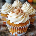 - 1 ½ cups all-purpose flour - 1 tsp baking powder - 1 tsp baking soda - 1 tsp ground cinnamon - 1 tsp ground nutmeg - ½ tsp ground ginger - ¼ tsp ground cloves - ½ tsp salt - ½ cup unsalted butter, softened - 1 cup granulated sugar - 2 large eggs - ½ cup canned pumpkin puree - ½ cup brewed espresso, cooled - 1 tsp vanilla extract - ½ cup buttermilk - 8 oz cream cheese, softened - ¼ cup unsalted butter, softened - 1 ½ cups powdered sugar - 1 tsp vanilla extract - 1-2 tbsp brewed espresso (optional for coffee flavor) - Ground cinnamon and nutmeg for garnish In this recipe, I mix flavors and textures to create a delightful treat. The dry ingredients give the cupcakes structure. The flour, baking powder, and baking soda help them rise nicely. The spices add warmth and a lovely aroma. The wet ingredients bring everything together. The butter and sugar create a sweet base. Eggs add richness, while pumpkin puree adds moisture and flavor. The cooled espresso provides a coffee kick that makes these cupcakes special. For the cream cheese frosting, I combine softened cream cheese and butter. This mix creates a smooth and creamy topping. The powdered sugar sweetens it up. Adding espresso gives the frosting an extra layer of flavor. Garnishing with ground cinnamon and nutmeg makes these cupcakes look even better. These ingredients not only enhance the taste but also create a festive feel. Enjoy each bite as a perfect fall treat! - Preheat your oven to 350°F (175°C) and line a muffin tin with cupcake liners. - In a medium bowl, whisk together 1 ½ cups of all-purpose flour, 1 tsp baking powder, 1 tsp baking soda, 1 tsp ground cinnamon, 1 tsp ground nutmeg, ½ tsp ground ginger, ¼ tsp ground cloves, and ½ tsp salt. Set this aside. - In a large mixing bowl, cream ½ cup of softened unsalted butter and 1 cup of granulated sugar together until light and fluffy. - Beat in 2 large eggs, one at a time. Make sure to mix well after each egg. - Next, stir in ½ cup of canned pumpkin puree, ½ cup of cooled brewed espresso, and 1 tsp of vanilla extract until everything is well combined. - Gradually mix in the dry ingredients and ½ cup of buttermilk until just combined. Do not overmix or your cupcakes may turn out dense. - Divide the batter evenly among the cupcake liners, filling each about 2/3 full. - Bake for 18-20 minutes. Check for doneness by inserting a toothpick into the center. If it comes out clean, they’re ready! - Allow the cupcakes to cool in the tin for 5 minutes. After that, transfer them to a wire rack to cool completely. - In a bowl, beat together 8 oz of softened cream cheese and ¼ cup of softened unsalted butter until smooth. - Gradually add 1 ½ cups of powdered sugar, mixing well. Then add 1 tsp of vanilla extract and 1-2 tbsp of brewed espresso, if you want coffee flavor. Mix until you reach your desired consistency. - Once the cupcakes have cooled completely, frost them generously with the cream cheese frosting. Sprinkle ground cinnamon and nutmeg on top for a festive touch! To get the best cupcakes, start with room temperature ingredients. This helps them mix well. You want a smooth batter with no lumps. When you add dry ingredients, mix gently. Overmixing can make your cupcakes dense and dry. Just stir until you see no more flour. For a pretty finish, use a piping bag. It gives you control over how you frost. If your frosting is too soft, chill it first. This makes it easier to spread. You can also use a spatula for a simple look. Sprinkle fresh nutmeg or cinnamon on top. This adds a nice flavor boost. If you want extra sweetness, drizzle caramel on top. It makes your cupcakes look fancy and taste divine. {{image_2}} You can add chocolate chips or nuts to your cupcake batter. This addition gives a nice texture and extra flavor. Try walnuts for a crunch or dark chocolate chips for sweetness. You can also infuse your cupcakes with vanilla or almond extract. Both flavors blend well with pumpkin spice. A teaspoon of either extract can enhance the taste. If you want a gluten-free option, swap all-purpose flour for gluten-free flour. Many brands work well in baking. You can also use vegetable oil instead of butter. This choice makes your cupcakes dairy-free and keeps them moist. Just use the same amount of oil as butter. You can swap cream cheese frosting for buttercream or whipped cream. Buttercream is sweet and smooth, while whipped cream is light and fluffy. You might also experiment with flavored frostings. Maple or mocha frostings can add a fun twist to your cupcakes. These flavors pair well with the pumpkin spice. To keep your pumpkin spice latte cupcakes fresh, use an airtight container. They stay good at room temperature for up to three days. If you want them to last longer, refrigerate them. This way, they can stay fresh for up to a week. If you have leftover cupcakes, freezing is a great option. Wrap cooled cupcakes tightly in plastic wrap. This helps keep them from getting freezer burn. When you're ready to eat them, thaw at room temperature. This method keeps the flavor and texture just right. If you have extra cream cheese frosting, store it in the refrigerator. It will stay fresh for up to one week. If the frosting becomes too stiff, just re-whip it before using. This ensures it is smooth and easy to spread on your cupcakes. To make pumpkin spice latte cupcakes, you start by mixing your dry ingredients. Whisk flour, baking powder, baking soda, and spices in a bowl. Next, cream softened butter and sugar in another bowl until light and fluffy. Add eggs one at a time. Then stir in pumpkin puree, cooled espresso, and vanilla. Gradually mix in the dry ingredients with buttermilk. Fill cupcake liners and bake at 350°F for 18-20 minutes. Yes, you can use fresh pumpkin. First, cook the pumpkin until soft, then let it cool. Next, puree it well to remove any lumps. Measure the pumpkin puree to ensure you have the right amount for your cupcakes. To achieve moist cupcakes, use buttermilk in your batter. It adds richness and moisture. Be careful not to overmix the batter. Overmixing can make your cupcakes dense and dry. Brewed espresso is the best choice for these cupcakes. It adds a rich coffee flavor. However, any strong coffee will work well if you don’t have espresso on hand. Just make sure it's cooled before adding it to the batter. You can decorate the cupcakes with a sprinkle of ground cinnamon and nutmeg. These spices enhance the fall flavors. For a fun touch, use fall-themed sprinkles. A drizzle of caramel can also add sweetness and a festive look. Making pumpkin spice latte cupcakes is simple and fun. We explored the key ingredients, detailed each step, and shared tips to perfect your baking. These cupcakes are more than a treat; they bring warmth and festive flavors to any occasion. Remember, you can adjust the recipe to suit your taste, whether through add-ins or frosting types. Enjoy these delicious cupcakes, and share them with friends and family for a delightful experience. Happy baking!