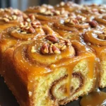 - 2 cups all-purpose flour - 1 tablespoon baking powder - 1 teaspoon baking soda - 1/2 teaspoon salt - 1 cup granulated sugar - 1/2 cup brown sugar, packed - 1/2 cup unsalted butter, softened - 2 large eggs - 1 cup buttermilk - 1 tablespoon cinnamon - 1/2 cup brown sugar, packed - 1/2 cup chopped pecans - 1 cup caramel sauce (store-bought or homemade) - 1/2 cup chopped pecans (for garnish) In making this cake, you need simple ingredients. The cake base is soft and fluffy. You start with flour, baking powder, and baking soda. Salt adds a nice balance. Granulated sugar adds sweetness. Brown sugar gives it a rich flavor. Unsalted butter makes the cake creamy. Eggs help with texture. Buttermilk keeps it moist. For the cinnamon swirl, you just mix cinnamon with brown sugar. Chopped pecans add a nice crunch. You layer this mixture in the cake. It makes every bite special. Finally, the caramel topping is what makes this cake shine. You can use store-bought caramel sauce or make your own. It’s sweet and sticky. The chopped pecans on top add a lovely finish. Each layer of flavor creates a delightful experience. - Preheat your oven to 350°F (175°C) and grease a 9x13 inch baking dish. - In a large bowl, whisk together the flour, baking powder, baking soda, and salt. - In another bowl, beat together granulated sugar, brown sugar, and softened butter until the mix is light and fluffy. - Add the eggs one at a time. Mix well after each one. Gradually pour in the buttermilk while mixing. - Pour half of the batter into the baking dish and spread it evenly. - Sprinkle half of the cinnamon mixture and half of the chopped pecans over the batter. - Add the rest of the batter on top and gently spread to cover the cinnamon layer. - Finally, sprinkle the remaining cinnamon sugar mixture and pecans on top. - Use a knife to swirl the mix slightly for a marbled look. Bake for 30-35 minutes. - Once baked, let the cake cool for about 10 minutes. Drizzle warm caramel sauce over the top and sprinkle with chopped pecans. To make your cake light and fluffy, avoid overmixing the batter. Mix just until you combine the wet and dry ingredients. This helps keep air in, giving you that perfect texture. For a moist cake, use fresh buttermilk. It adds richness and helps keep the cake soft. Also, make sure your butter is just soft enough. If it's too melted, your cake can turn out dense. Want to make it your own? You can add chocolate chips or dried fruits like raisins or cranberries. They add fun bursts of flavor. If you want a nutty twist, try walnuts or almonds instead of pecans. Each nut brings its unique taste and crunch. This cake shines when served warm. A scoop of vanilla ice cream on top makes it even better. You can also serve it at room temperature, which works great for gatherings. Whipped cream is another tasty option that pairs well with the sweet caramel. Enjoy experimenting with how you serve it! {{image_2}} You can change the nuts in this cake for a new twist. Walnuts work great instead of pecans. They add a nice crunch and a different flavor. If you need a nut-free option, you can skip the nuts entirely. You might try seeds, like sunflower or pumpkin seeds, for texture. This keeps the cake tasty while also being safe for those with nut allergies. Flavor is key to making this cake special. Adding a splash of vanilla or almond extract can boost the taste. Just a teaspoon can make a big difference! For those who love spice, try adding nutmeg or allspice. Just a pinch can warm up the flavor profile. These small changes can turn a classic recipe into something new and exciting. If you need a gluten-free cake, there are good flour options. You can use almond flour or a gluten-free blend. These will keep the cake moist and tasty. Just remember, gluten-free flour may need a bit more liquid. Watch the baking time too. Gluten-free cakes often bake faster, so check for doneness a few minutes early. Enjoy your delicious treat, no matter your diet! To store leftover cake in the fridge, cover it tightly with plastic wrap. This keeps the cake fresh and moist. You can also use an airtight container for more protection. Place it on a flat shelf in your fridge to avoid crushing. Enjoy the cake within five days for the best taste. To freeze the cake, let it cool completely first. Then, slice the cake into pieces. Wrap each slice in plastic wrap. Next, put the wrapped slices in a freezer bag or a container. When you're ready to eat, take out a slice and thaw it in the fridge overnight. You can also warm it in the microwave for a few seconds. When stored correctly, the cake lasts about five days in the fridge. In the freezer, it can stay fresh for up to three months. Look for signs of spoilage, like a dry texture or off smell. If you see mold, throw it away right away. Keeping an eye on freshness helps you enjoy your cake longer! To check if your cake is done, use the toothpick test. Insert a toothpick into the center of the cake. If it comes out clean or with a few crumbs, the cake is ready. It should not be wet or sticky. Typically, this cake takes 30 to 35 minutes to bake. Keep an eye on it as ovens can vary. Yes, you can make the batter ahead. Mix the dry and wet ingredients separately. Store them in the fridge until you are ready to bake. Just remember to combine them right before baking. This keeps the batter fresh and helps the cake rise nicely. It’s a great way to save time! If you lack buttermilk, don't worry! You can use milk with vinegar or lemon juice. Just add 1 tablespoon of vinegar or lemon juice to 1 cup of milk. Let it sit for about 5 minutes. This will create a similar tangy flavor. Alternatively, plain yogurt or sour cream can work too. You now have all the steps to make a great cake. We covered the ingredients, preparation, and baking. Remember, avoid overmixing to keep your cake light and fluffy. You can even add your favorite nuts or flavors to make it special. Store any leftovers properly to enjoy later. Baking can be fun and rewarding. With these tips, you’ll impress everyone with your skills. Try it out and share your tasty results!