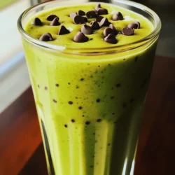- 1 large ripe banana - 1 cup fresh spinach - 1 cup almond milk (or your preferred milk) - 1 scoop chocolate protein powder - 1 tablespoon natural almond butter - 1/2 teaspoon peppermint extract - 1/4 cup dark chocolate chips - 1 tablespoon chia seeds - Ice cubes (to taste) In this mint chocolate chip protein smoothie, I use simple, fresh ingredients. The large ripe banana adds natural sweetness and creaminess. Fresh spinach gives a nutrient boost without altering the flavor. Almond milk is my go-to for a smooth base, but you can use any milk you like. The chocolate protein powder packs in protein for muscle recovery. I add natural almond butter for healthy fats and a rich flavor. Peppermint extract brings that fresh minty zing, while dark chocolate chips add texture and indulgence. You can also toss in chia seeds for added fiber and omega-3s. If you want your smoothie cold and refreshing, add ice cubes to taste. This combination creates a delicious, nutritious drink that's perfect for breakfast or a post-workout snack. First, we start with the base. In your blender, add 1 large ripe banana, 1 cup fresh spinach, and 1 cup almond milk. Blend these on high until the mix is smooth. The banana gives sweetness, while spinach adds nutrients. Almond milk makes it creamy. Next, it's time to boost the protein and flavor. Toss in 1 scoop chocolate protein powder, 1 tablespoon almond butter, and 1/2 teaspoon peppermint extract. Blend again until everything combines well. The protein powder will fill you up, and peppermint gives a fresh taste. Now, let’s finish it up. Add 1/4 cup dark chocolate chips and some ice cubes to your mix. Blend briefly until the chips are slightly chopped. This keeps some texture. Taste your smoothie. If you want it sweeter or mintier, add a little more banana or peppermint extract. Pour it into a glass and sprinkle some extra chocolate chips on top. Enjoy! When choosing protein powder, look for one with clean ingredients. I like chocolate whey or plant-based options. Both can add great flavor. Check for low sugar content to keep your smoothie healthy. For spinach, fresh is best for taste and nutrients. Fresh spinach gives a vibrant green color. Frozen spinach works too, but it may change the texture slightly. If using frozen, add a bit less ice. You can adjust the sweetness by adding more banana. If you want it sweeter, try a date or honey. For mintiness, add more peppermint extract to taste. Just be careful; too much can be overpowering. Almond milk is a great option, but feel free to use any milk you like. Oat milk or coconut milk can add unique flavors. Choose what fits your taste best! Garnishing your smoothie makes it look fancy. Sprinkle a few extra chocolate chips on top. You can also add a sprig of fresh mint for color. This simple touch makes your drink more appealing and fun. {{image_2}} You can easily make a vegan mint chocolate chip protein smoothie. Simply swap the almond milk for any plant-based milk. Coconut, soy, or oat milk work great. Use a vegan protein powder to replace the chocolate protein powder. This ensures your smoothie stays plant-based. For the almond butter, use a nut-free option like sunflower seed butter if you need to avoid nuts. These small changes keep the taste just as rich and creamy. Want a boost of protein? Add Greek yogurt to your smoothie. It gives a thick texture and creamy taste. If you prefer a dairy-free option, try hemp seeds. They pack a protein punch without dairy. Just a tablespoon of hemp seeds can add 3 grams of protein. You can also use silken tofu for an extra protein kick. These additions make your smoothie filling and nutritious. Don’t be shy about mixing flavors! You can try different types of mint extracts, like spearmint or chocolate mint. Each brings a unique twist to the flavor. For chocolate lovers, consider using cacao powder instead of protein powder. This adds a deep chocolate flavor. You can even add a splash of vanilla extract for extra sweetness. Mix and match these ideas to find your perfect blend! To store leftovers, pour your smoothie into a jar. Seal it tightly and place it in the fridge. Keep it cold and consume within 24 hours for the best taste. If you see separation, just give it a good shake before drinking. Freezing smoothies is a smart way to enjoy them later. Pour your smoothie into ice cube trays or freezer-safe bags. Leave some space in the bags for expansion. When you want a smoothie, just grab a few cubes or a bag. Blend them with a little milk for a quick treat. When you take your smoothie out of the fridge or freezer, the texture may change. To fix this, add a splash of almond milk to your blender. Blend until smooth again, and it will taste fresh. If it seems too thick, add more milk to get your desired consistency. Enjoy your mint chocolate chip protein smoothie anytime! You can make the smoothie sweeter with natural sweeteners. Here are some options: - Honey: Adds a nice floral touch. - Maple syrup: Gives a warm, rich flavor. - Agave syrup: A light and mild sweetener. - Dates: Blend in pitted dates for a caramel-like sweetness. These sweeteners mix well with the mint and chocolate flavors. Start with a small amount. You can always add more if needed. Yes, you can use other leafy greens! Here are some great options: - Kale: Adds a hearty taste and more nutrients. - Swiss chard: Offers a mild flavor and vibrant color. - Romaine lettuce: A light choice that blends well. - Collard greens: Great for a nutritious boost. Each green brings its own benefits. Experiment to see what you like best! Yes, this smoothie is great for meal prep! Here are some tips: - Blend in advance: Make a batch and store it. - Use airtight containers: Keep it fresh in the fridge. - Drink within 24 hours: For the best taste and texture. You can also freeze portions for later. Just remember to re-blend after thawing! This keeps it smooth and delicious. This smoothie blends simple, healthy ingredients for a tasty treat. You start with banana and spinach, then add almond milk and chocolate protein. Flavor comes from almond butter and peppermint, with optional chocolate chips. Customize it with your favorite milk or add extras like chia seeds. Remember, experimenting with various flavors can make it exciting. Enjoy your smoothie right away or store it for later. Keep it fresh and delicious for any time you need a boost! Make this your go-to drink for nutrition and flavor.