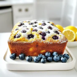 To make the Greek Yogurt Lemon Blueberry Loaf, gather these ingredients: - 1 cup Greek yogurt - 1/2 cup sugar - 1/4 cup honey - 3 large eggs - Zest of 1 lemon - 1/4 cup fresh lemon juice - 1 teaspoon vanilla extract - 1 1/2 cups all-purpose flour - 1 teaspoon baking powder - 1/2 teaspoon baking soda - 1/4 teaspoon salt - 1 cup fresh blueberries (or frozen, if unavailable) - 2 tablespoons melted butter (optional, for moisture) If you need to swap out any ingredients, here are some ideas: - Use plain yogurt instead of Greek yogurt for a lighter texture. - Replace sugar with coconut sugar or maple syrup for a different taste. - If you want a dairy-free option, try almond yogurt. - You can use any liquid sweetener in place of honey, like agave nectar. - Swap all-purpose flour with gluten-free flour for a gluten-free loaf. I love fresh blueberries for their flavor, but frozen work too! Here’s what to know: - Fresh blueberries give a burst of flavor and bright color. - Frozen blueberries are often picked at peak ripeness, so they are still tasty. - Do not thaw frozen blueberries before adding them to the batter. This keeps the color in the loaf. - Either option will make your loaf delicious and moist. Start by preheating your oven to 350°F (175°C). This step warms the oven for even baking. Next, take a 9x5-inch loaf pan. Grease it well or line it with parchment paper. This helps the loaf come out easily later. In a large bowl, add 1 cup of Greek yogurt, 1/2 cup of sugar, and 1/4 cup of honey. Use a whisk to mix these until smooth. Next, crack in 3 large eggs. Add the zest of 1 lemon, 1/4 cup of fresh lemon juice, and 1 teaspoon of vanilla extract. Whisk everything together until you see a nice blend of flavors. In another bowl, sift together 1 1/2 cups of all-purpose flour, 1 teaspoon of baking powder, 1/2 teaspoon of baking soda, and 1/4 teaspoon of salt. This step helps mix the dry parts well and adds air. Gradually add this mix to your wet ingredients. Stir gently. Be careful not to overmix; a few lumps are okay. Now it’s time to add the star of the show: the blueberries! If you have fresh blueberries, use 1 cup and fold them in gently. If you use frozen blueberries, don't thaw them first. This keeps the batter from turning blue. Just fold them in until they are spread throughout the batter. Once your batter is ready, pour it into the prepared loaf pan. Spread it out evenly. Place it in the oven and bake for 50-55 minutes. To check if it’s done, insert a toothpick into the center. If it comes out clean, you’re good to go! After baking, let the loaf cool in the pan for about 10 minutes. Then, transfer it to a wire rack to cool completely. Enjoy your lovely loaf warm or at room temperature! To make a soft and moist loaf, use room temperature ingredients. Cold eggs or yogurt can affect the mix. Also, be careful not to overmix your batter. This keeps the loaf light and fluffy. When folding in the blueberries, use a gentle hand. This keeps them whole and juicy. If you want a rich loaf, try adding melted butter. It adds a nice depth of flavor. Greek yogurt is key for moisture and tanginess. It also boosts protein in your loaf. Make sure to use full-fat yogurt for the best flavor. If you want a lighter cake, try low-fat yogurt. Just remember, it might change the texture a bit. Always measure your yogurt accurately. Too much can make the loaf dense. For a lovely presentation, slice your loaf evenly. A light dusting of powdered sugar adds charm. You can also serve it with fresh blueberries on the side. Drizzle a bit of honey on top for sweetness. This makes your loaf look fancy and inviting. Don't forget to serve it warm. It enhances the flavors and makes every bite enjoyable. {{image_2}} You can boost texture and flavor by adding nuts or seeds. Chopped walnuts or almonds give a nice crunch. If you like seeds, try adding sunflower or pumpkin seeds. Mix in about 1/2 cup of your choice with the blueberries. This small change makes your loaf even more satisfying. To mix up the flavor, consider using lavender or almond extracts. For lavender, add 1-2 teaspoons to the wet mix. This adds a floral note that pairs well with lemon. For almond, swap out the vanilla extract for almond extract. Use the same amount. Both options bring a unique twist to your loaf. Adding a glaze or topping can take your loaf to the next level. A simple lemon glaze is easy to make. Just mix powdered sugar with lemon juice until smooth. Drizzle it over the cooled loaf for added sweetness. You can also sprinkle powdered sugar on top for a light finish. This adds a nice touch to your presentation. To keep your Greek yogurt lemon blueberry loaf fresh, wrap it tightly in plastic wrap. You can also place it in an airtight container. Store it in the fridge for up to five days. This helps maintain its moisture and flavor. If you want to keep it longer, consider freezing. Freezing the loaf is easy and keeps it tasty. First, let the loaf cool completely. Then, slice it into pieces. Wrap each slice in plastic wrap. Place the wrapped slices in a freezer bag. Label the bag with the date. You can freeze the loaf for up to three months. When you’re ready to enjoy it, just pull out a slice or two. To reheat your loaf, take a slice from the fridge or freezer. If it's frozen, let it thaw in the fridge overnight. For a quick heat-up, use the microwave. Heat it for 15 to 30 seconds, just until warm. You can also warm it in a toaster oven. This gives it a nice crisp edge, making it even more delightful. Yes, you can use low-fat Greek yogurt. It will still give your loaf a moist texture. The flavor may be slightly less rich, but it works well in this recipe. To make this loaf gluten-free, swap the all-purpose flour for a gluten-free blend. Look for a blend that includes xanthan gum for better texture. Adjust baking time if needed, as gluten-free flours can vary. Serve the loaf warm or at room temperature. A light dusting of powdered sugar adds charm. Fresh blueberries or a drizzle of honey on top makes it even more tasty. The loaf lasts about three days at room temperature. Store it in an airtight container to keep it fresh. If you want it to last longer, consider refrigerating it. Yes, you can add other fruits! Strawberries or raspberries work great. Just chop strawberries into smaller pieces and fold them in gently. Be careful not to add too much liquid, or the loaf may turn out soggy. This blog post covers all you need to know about making a delicious blueberry loaf. We looked at key ingredients, tips for baking, and ways to store your loaf. I shared useful ideas for adding nuts or flavors, plus how to present it well. Remember, you can use frozen blueberries or substitute ingredients easily. With these steps and tricks, you can bake a tasty loaf that impresses everyone. Enjoy your baking journey and have fun experimenting with flavors!