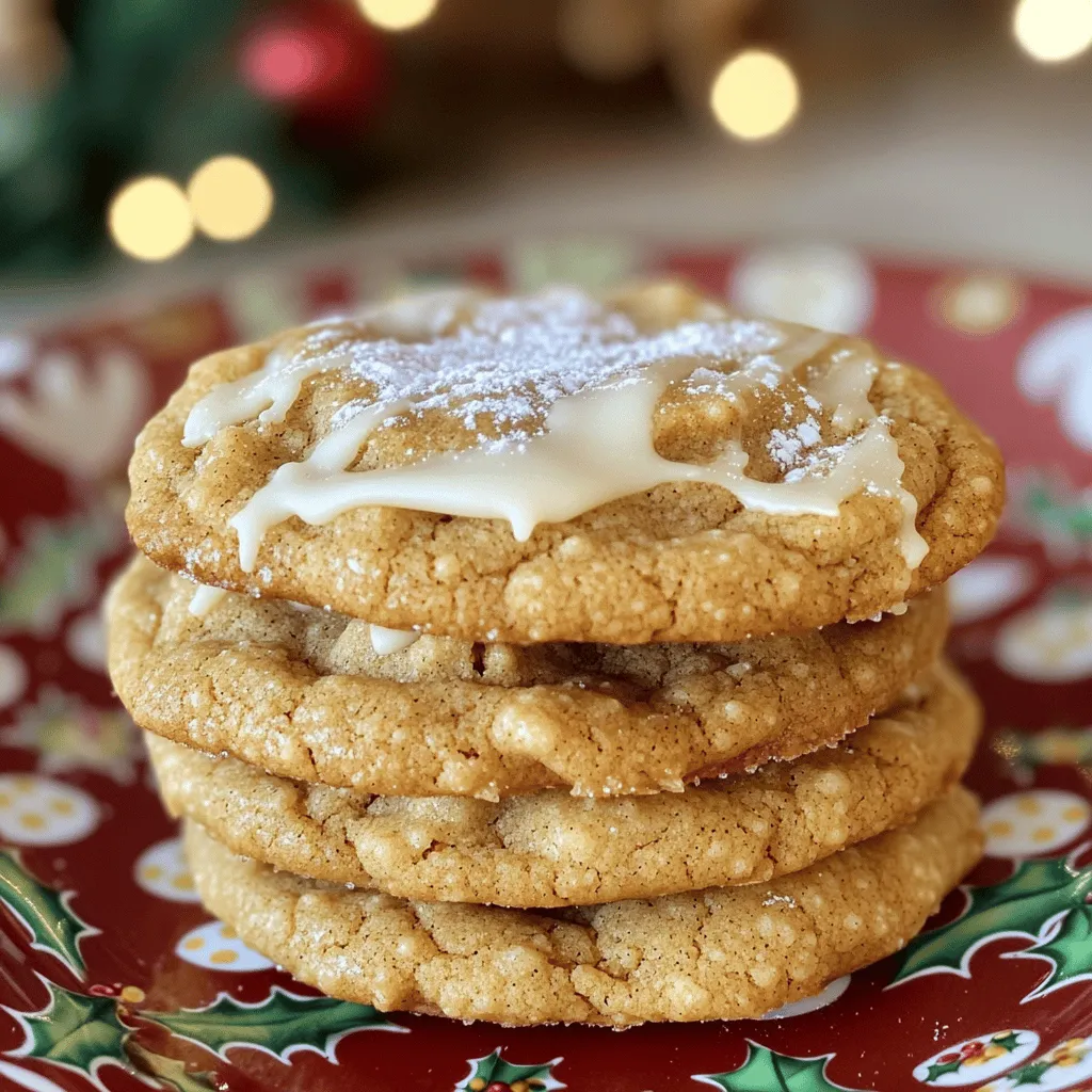 To make your Gingerbread Latte Cookies, gather these ingredients: - 2 1/4 cups all-purpose flour - 1 teaspoon baking soda - 1 teaspoon ground ginger - 1 teaspoon ground cinnamon - 1/2 teaspoon ground nutmeg - 1/2 teaspoon ground cloves - 1/2 teaspoon salt - 3/4 cup unsalted butter, softened - 1 cup brown sugar, packed - 1/4 cup granulated sugar - 1 large egg - 2 teaspoons vanilla extract - 1/4 cup strong brewed coffee, cooled - 1/4 cup molasses - Optional: 1 cup white chocolate chips for drizzling Accurate measuring is key for great cookies. Here are some tips: - Use dry measuring cups for flour and sugar. - Spoon flour into your cup, then level it off with a knife. - For brown sugar, pack it into the cup firmly. - Use a liquid measuring cup for coffee and molasses. - Always check your ingredients before mixing. Consider adding white chocolate chips for a sweet twist. They add flavor and make your cookies look fancy. Drizzle melted white chocolate on the cooled cookies for a special touch. You can also try nuts or dried fruits. These add texture and more taste. Experiment with add-ins to create your perfect cookie! Start by setting your oven to 350°F (175°C). This is the perfect temperature for our cookies. While the oven warms up, take two baking sheets and line them with parchment paper. This helps prevent sticking and makes cleanup easy. In a medium bowl, whisk together these dry ingredients: - 2 1/4 cups all-purpose flour - 1 teaspoon baking soda - 1 teaspoon ground ginger - 1 teaspoon ground cinnamon - 1/2 teaspoon ground nutmeg - 1/2 teaspoon ground cloves - 1/2 teaspoon salt Be sure to mix well. This step helps the flavors blend and ensures the cookies rise nicely. In a large bowl, add 3/4 cup softened unsalted butter, 1 cup packed brown sugar, and 1/4 cup granulated sugar. Cream these together until the mixture is light and fluffy. This takes about 2-3 minutes. It’s key to achieving the right texture in our cookies. Next, add the following to your butter and sugar mixture: - 1 large egg - 2 teaspoons vanilla extract - 1/4 cup cooled strong brewed coffee - 1/4 cup molasses Mix everything until well combined. Then, gradually add the dry ingredients. Stir gently until just combined. Be careful not to overmix, as this can make the cookies tough. Use a cookie scoop or tablespoon to drop rounded balls of dough onto your prepared baking sheets. Space them about 2 inches apart. Bake them in the oven for 10-12 minutes. The edges should be set, but the centers can remain soft for that chewy texture we love. Once baked, take the cookies out and let them cool on the sheets for 5 minutes. After that, transfer them to a wire rack to cool completely. If you want to add a special touch, melt 1 cup of white chocolate in the microwave. Drizzle it over the cooled cookies for a sweet finish. Enjoy your festive treat! To get soft cookies, watch your baking time. Bake them for just 10-12 minutes. The edges should be set, but the centers must still be soft. They will firm up as they cool. Avoid overmixing the dough. This keeps the cookies tender. Always use fresh baking soda for the best rise and texture. These cookies shine at holiday parties. Stack them on a festive plate. A light dusting of powdered sugar adds charm. You can serve them with hot cocoa or a latte. The flavors pair nicely together. They also make great gifts when wrapped in colorful cellophane. If you need a dairy-free option, use coconut oil instead of butter. For gluten-free cookies, swap all-purpose flour with a gluten-free blend. If you have an egg allergy, use a flax egg. Mix one tablespoon of flaxseed meal with three tablespoons of water. Let it sit for five minutes. This works well in most cookie recipes. {{image_2}} You can turn your gingerbread latte cookies into fun sandwich cookies. Start by baking your gingerbread latte cookies as usual. Once they cool, spread a layer of your favorite frosting or whipped cream between two cookies. This adds creaminess and makes them even more delightful. You can use cream cheese frosting for a tangy twist or vanilla buttercream for a sweet touch. Kids love these fun sandwiches, and they are perfect for holiday parties! Want to spice things up? You can easily add seasonal flavors to your cookies. Try adding a pinch of cardamom or allspice for warmth. A dash of freshly grated nutmeg can also enhance the flavors. You can even mix in some orange zest to give your cookies a zesty kick. These extra spices make your cookies taste even more festive and special. Feel free to experiment and find your perfect blend! If you need a gluten-free option, it’s simple to adapt the recipe. Replace all-purpose flour with a gluten-free flour blend. Make sure it has xantham gum to help with texture. You can also use almond flour or coconut flour for a nutty taste. Adjust the amounts since these flours can behave differently. Follow the same steps as in the original recipe. You’ll still enjoy delicious, festive cookies that everyone can share! To store your gingerbread latte cookies, place them in an airtight container. This keeps them soft and fresh. You should layer parchment paper between the cookies. This prevents them from sticking together. Make sure to store them at room temperature. They stay good for about one week this way. If you want to freeze the cookies, wait until they cool completely. Then, wrap each cookie in plastic wrap. Place them in a freezer-safe bag or container. They will stay fresh for up to three months. To enjoy, simply thaw them at room temperature. You can also warm them in the microwave for a few seconds. To keep your cookies fresh, avoid exposing them to air. Use a container that seals tightly. If you live in a humid area, consider adding a slice of bread to the container. This helps absorb moisture. Also, try to keep your cookies away from strong scents. They can absorb odors from the fridge or pantry. Following these tips ensures your gingerbread latte cookies remain tasty and delightful! Gingerbread Latte Cookies stand out due to the strong brewed coffee. This adds a rich depth to the spice blend. The coffee enhances the flavors, giving the cookies a warm, cozy feel. Regular gingerbread cookies don’t have this unique twist. They are mainly sweet and spice-focused. Yes, you can use instant coffee. Just mix the instant coffee with hot water first. You want it to be strong enough for flavor. However, brewed coffee gives a richer taste. So, if you have time, go for brewed coffee. These cookies can last about five days at room temperature. Store them in an airtight container. This keeps them soft and fresh. If they start to harden, try adding a slice of bread. The moisture will help them stay soft. Absolutely! You can bake these cookies a week before. Just store them properly. They taste even better as they sit. The flavors will meld together nicely. You can also freeze the dough for up to three months. Just thaw it in the fridge before baking. If you don’t have molasses, use honey or maple syrup. Both options add sweetness and moisture. However, the flavor will change slightly. For a closer taste, you can mix brown sugar with a little water. This will mimic the thickness of molasses. In this post, we explored how to make tasty Gingerbread Latte Cookies. We covered the essential ingredients, tips for measuring, and optional add-ins. You learned step-by-step instructions, from mixing to baking. We also shared ways to keep your cookies soft and tasty. Lastly, we discussed different versions and storage tips for your goodies. With these insights, you can enjoy baking your perfect cookies any time you want. Happy baking!