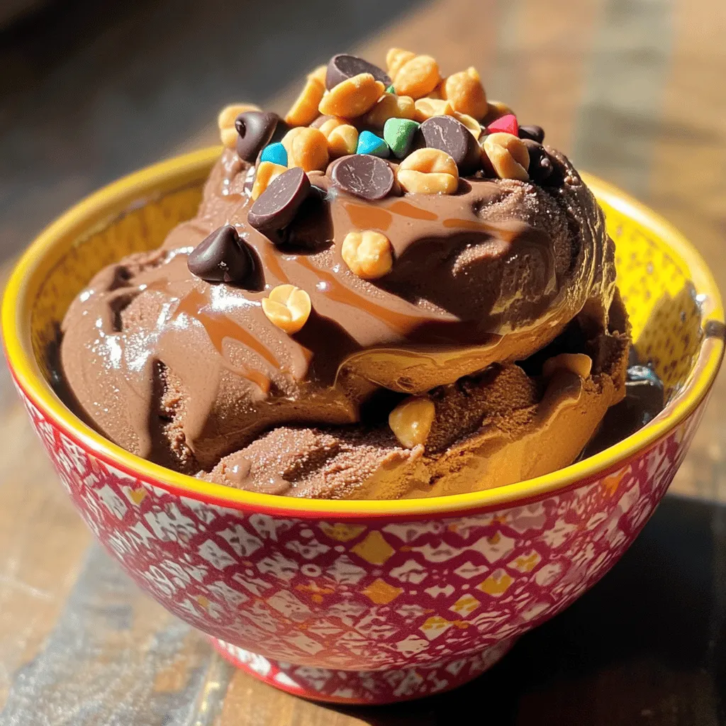 - 4 ripe bananas, sliced and frozen - 2 tablespoons unsweetened cocoa powder - 3 tablespoons natural peanut butter - 1 tablespoon maple syrup or honey (optional) - 1 teaspoon vanilla extract - A pinch of sea salt - Toppings: Chopped peanuts and chocolate chips (optional) I love using ripe bananas in this recipe. They create a creamy base for the nice cream. The cocoa powder adds a rich chocolate flavor. Natural peanut butter brings that nutty taste we all adore. If you want it sweeter, maple syrup or honey works well. A touch of vanilla extract enhances the flavor. A pinch of sea salt balances everything out. You can also add toppings. Chopped peanuts give a nice crunch. Chocolate chips add a fun twist. The choice is yours! This simple list of ingredients makes it easy to whip up a delightful treat any time. - First, peel the ripe bananas. - Next, slice the bananas into coins. - Place the banana slices in the freezer for at least 4 hours. Freezing the bananas is key. It gives the nice cream its smooth and creamy texture. Use ripe bananas for the best flavor. The more spots on the skin, the sweeter they get! - In a food processor, combine the frozen banana slices with cocoa powder and peanut butter. - Add maple syrup if you want extra sweetness, along with vanilla extract and a pinch of sea salt. The cocoa powder and peanut butter pair well with the bananas. This mix creates a rich flavor that tastes like dessert. Don’t skip the sea salt! It brings out the sweetness. - Blend the mixture until it is smooth and creamy. You may need to scrape down the sides a few times. - Taste the nice cream and adjust the sweetness if needed. This step is important. You want a creamy texture, not a chunky one. If it's too thick, add a splash of almond milk or a bit more banana. - Serve the nice cream right away for a soft-serve texture. - If you want a firmer texture, transfer it to an airtight container and freeze it for another hour. When serving, you can add toppings like chopped peanuts or chocolate chips. These add a nice crunch and extra flavor to your treat. Enjoy your Chocolate Peanut Butter Banana Nice Cream! To get the best texture in your nice cream, start with fully frozen bananas. Bananas need to be frozen for at least four hours. This makes them soft and easy to blend. When you blend, scrape the sides of the bowl often. This helps mix everything evenly. If you skip this step, some parts may remain chunky. You might want to adjust the sweetness of your nice cream. Taste it before serving. If it needs more sweetness, add a bit of maple syrup or honey. Start with just a little. You can always add more, but you can't take it out. Natural sweeteners like maple syrup work great without adding too much sugar. Serving nice cream can be fun! You can use bowls, cups, or cones. For added flair, top with chopped peanuts or chocolate chips. These toppings add crunch and flavor. You can also try fresh fruit or shredded coconut for a twist. Get creative! Different toppings can make each serving unique. {{image_2}} You can change the flavor of your nice cream by using different nut butters. Try almond or cashew butter for a new taste. Each nut butter adds its own unique flavor. You can also mix in spices like cinnamon or espresso. They add warmth and depth to your nice cream. Just a pinch can make a big difference! If you want a dairy-free nice cream, choose dairy-free chocolate options. Look for dark chocolate that does not contain milk. You can also swap sweeteners to make it vegan. Use agave syrup or coconut sugar in place of honey. Both options work well and keep the nice cream sweet! For more texture, add nuts, seeds, or fruit chunks. Chopped walnuts or pecans give a great crunch. You can also swirl in other flavors before freezing. Add in some peanut butter or cocoa for a tasty surprise. These add-ins make your nice cream fun and exciting! To keep your Chocolate Peanut Butter Banana Nice Cream fresh, store it in an airtight container. This prevents ice crystals from forming and keeps the nice cream smooth. Use a container that fits the amount you have to avoid excess air inside. How long does the nice cream last in the freezer? If stored properly, it will stay good for about one month. However, for the best taste, aim to eat it within two weeks. Before serving, you might want to soften the nice cream. Take it out of the freezer and let it sit at room temperature for about 5-10 minutes. This will make it easier to scoop. To keep the texture appealing, avoid microwaving it. Instead, you can use a warm spoon to help scoop it out. This method maintains the creamy feel. Enjoy your nice cream topped with chopped peanuts or chocolate chips for an extra treat! Nice cream is a tasty and healthy dessert made from frozen bananas. You blend frozen banana slices with other ingredients to create a creamy treat. It’s dairy-free and has no added sugar. Nice cream is a great way to enjoy a sweet treat without guilt. Bananas provide potassium and fiber, making it a smart choice for a dessert. Yes, overripe bananas work great in nice cream. They are sweeter and softer than firm bananas. This extra sweetness allows you to use less added sugar. When you freeze and blend them, they create a smooth texture. Using overripe bananas helps reduce food waste, too. To make your nice cream creamier, freeze your bananas until solid. Blend them until smooth, scraping the sides of the bowl as needed. Adding a splash of plant-based milk can also help. If you want a richer flavor, use a creamy nut butter, like peanut butter. Keep blending until you reach your desired texture. Yes, this recipe is both vegan and gluten-free. It contains no animal products or gluten ingredients. You can swap honey for maple syrup to keep it vegan. If you use gluten-free toppings, this nice cream fits all diets. Enjoy it without worry! This blog post outlined how to make yummy nice cream using simple ingredients. You learned the steps for preparing, blending, and serving this treat. Tips on storage and tasty variations were also included. Nice cream is a healthy dessert to enjoy any time. With a bit of creativity, you can make it your own. Try new flavors or toppings to keep it fresh. Enjoy your nice cream adventure!