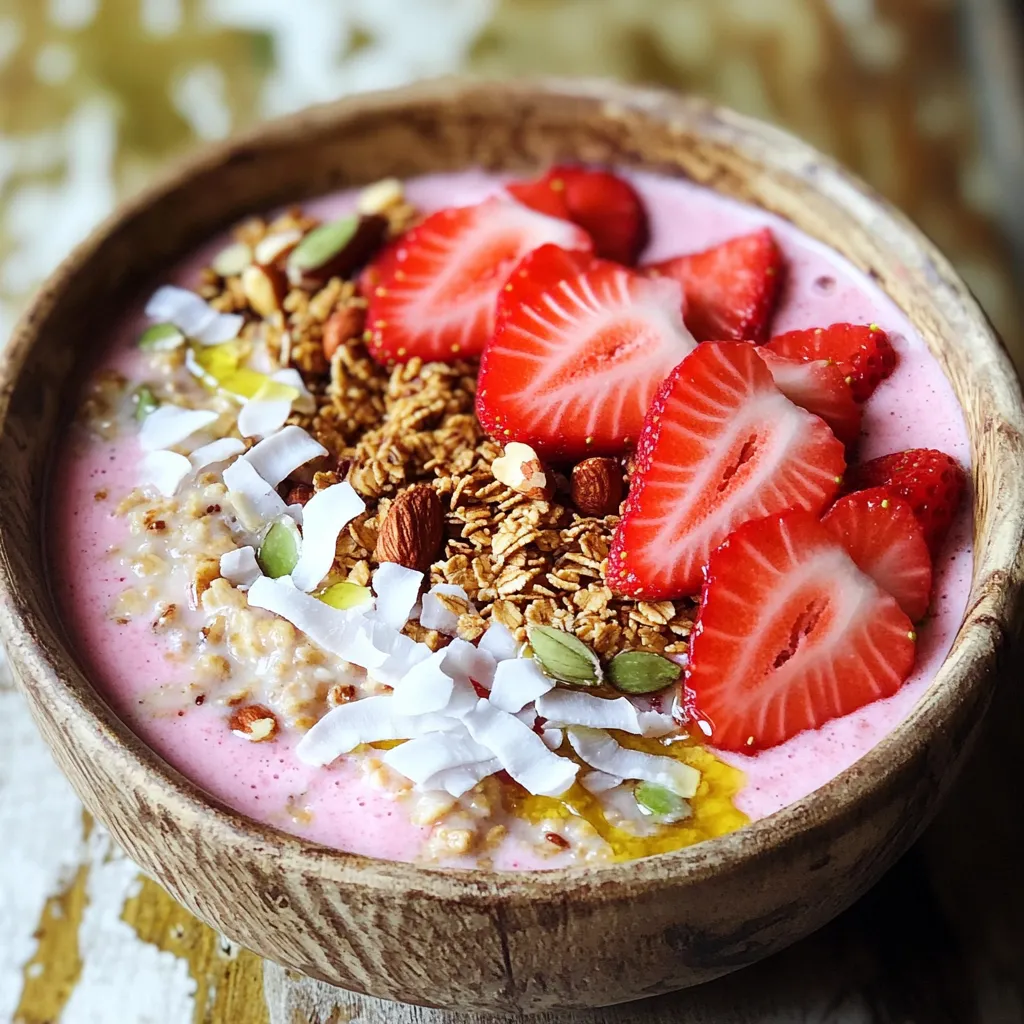 Strawberry Oatmeal Smoothie Bowl Fresh and Healthy Treat