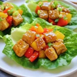 - 1 block (14 oz) firm tofu, pressed and diced - 2 tablespoons vegetable oil - 1 cup bell peppers, diced (red and yellow) - 1/2 cup carrot, grated - 3 green onions, sliced - 1/4 cup teriyaki sauce - 1 tablespoon sesame seeds - 1 head of butter lettuce or romaine, leaves separated - Avocado slices - Fresh cilantro - Spicy mayo Gathering fresh ingredients makes this dish shine. Start with firm tofu. Press it first to get rid of moisture. This step is key for a great texture. Use vegetable oil for cooking. It helps get that nice, golden brown color on the tofu. Next, grab your colorful veggies. Diced bell peppers add crunch and sweetness. Grated carrot brings a fresh taste. Sliced green onions give a mild onion flavor. They also look nice on top of the wraps. Don't forget the teriyaki sauce. This sauce gives a sweet and savory kick to the dish. Finally, sprinkle sesame seeds for a nutty crunch. For a little extra, add optional toppings. Slices of avocado add creaminess. Fresh cilantro brings a burst of flavor. Spicy mayo gives a tasty kick if you like heat. With these simple ingredients, you’re ready to make delicious Teriyaki Tofu Lettuce Wraps! Pressing tofu to remove moisture To start, you need to press the tofu. This step is key to a great texture. Take a block of firm tofu and wrap it in a clean towel. Place a heavy object on top, like a cast iron pan. Let it sit for about 15 minutes. This process helps to squeeze out excess moisture. Dicing tofu into cubes Once the tofu is pressed, it’s time to cut it. Take the block and slice it into small cubes. Aim for about half an inch per side. This size helps the tofu cook evenly and soak up the teriyaki sauce well. Heating oil and sautéing tofu Now, heat a large skillet over medium-high heat. Add two tablespoons of vegetable oil. Once the oil is hot, add your diced tofu. Sauté the tofu until it turns golden brown on all sides. This usually takes about 8 to 10 minutes. Keep it moving to avoid sticking. Adding and cooking vegetables After the tofu is golden, it’s time to add some color. Stir in one cup of diced bell peppers and half a cup of grated carrot. Also, add half of your sliced green onions. Cook this mix for about 3 to 5 minutes. You want the veggies to soften a bit but still have some crunch. Incorporating teriyaki sauce Now for the star of the show: teriyaki sauce. Pour a quarter cup of teriyaki sauce over the tofu and veggies. Mix it well to coat everything evenly. Cook for another 2 to 3 minutes to heat it through. You’ll love the smell! Garnishing with sesame seeds and green onions Once cooked, remove the skillet from heat. Sprinkle a tablespoon of sesame seeds and the rest of the green onions on top. This adds a nice crunch and flavor. Filling and wrapping the lettuce To serve, take a leaf of butter lettuce or romaine. Place a generous spoonful of the tofu mixture in the center. If you like, add avocado slices or fresh cilantro on top. Fold the lettuce around the filling and enjoy! Each bite bursts with flavor. Pressing tofu is key. It removes extra moisture. This helps the tofu absorb flavors better. Wrap the tofu in a clean towel. Put a weight on it for about 15 minutes. After that, cut it into small cubes. For cooking, use a large skillet. Heat vegetable oil over medium-high heat. Add the tofu cubes and cook until golden. This takes about 8-10 minutes. Make sure to turn them often for even cooking. Choose a quality teriyaki sauce. Look for one with a rich, balanced taste. This can make a big difference in flavor. You can also try making your own sauce for a fresh twist. For seasoning variations, think about adding garlic or ginger. These ingredients can enhance the taste. A pinch of red pepper flakes adds heat. Pair your lettuce wraps with a side of rice. This adds heartiness to the meal. You can also serve them with a light salad. For a fun touch, add avocado slices or fresh cilantro. These toppings brighten up the wraps. If you like spice, drizzle some spicy mayo on top. {{image_2}} You can easily make this dish vegan and gluten-free. Tofu is already a great plant-based protein. Just choose a gluten-free teriyaki sauce. If you want a different protein, try chickpeas or tempeh. Both offer a tasty alternative. Feel free to switch up the veggies in your wraps. You can use cucumbers, shredded cabbage, or snap peas. Each adds a unique crunch. For sauces, experiment with hoisin or peanut sauce. This makes the dish even more fun. Lettuce wraps are great, but don’t stop there! You can use other lettuce types like iceberg or green leaf. They add different tastes and textures. If you want something heartier, turn it into a rice bowl. Just add cooked rice to the base and top with your tofu mix. Enjoy it however you like! Store your leftover wraps in an airtight container. This helps keep them fresh. You can refrigerate them for up to three days. If you don’t finish them, don’t worry. Just make sure to check for any signs of spoilage before eating. You can freeze the cooked tofu mixture if you want to save it. Let it cool before you pack it away. Use a freezer-safe container or bag. The tofu mix can last for up to three months in the freezer. When you're ready to eat, thaw it overnight in the fridge. Reheat the mix in a pan over medium heat until warm. Meal prep is super easy with these wraps. You can cook the tofu mix ahead of time. Store it in separate containers for quick meals. Make sure to portion it out for easy serving. Use smaller containers for the tofu mix and larger ones for the lettuce leaves. This way, you're ready to enjoy a tasty meal in no time! To press tofu, wrap it in a clean kitchen towel. Place a heavy object on top, like a pan. Let it sit for about 15 minutes. This step removes excess moisture. Dry tofu absorbs flavors better and cooks well. Yes, you can prepare the filling ahead of time. Cook the tofu and veggies, then store them in the fridge. When ready to eat, just warm the filling. Assemble the wraps with fresh lettuce and toppings. This keeps them crisp and tasty. Most teriyaki sauces contain soy sauce, which has gluten. Check the label for gluten-free options. Some brands offer gluten-free teriyaki sauce made with tamari. Always read the ingredients before buying. Teriyaki Tofu Lettuce Wraps are packed with nutrition. Tofu is high in protein and low in fat. Bell peppers add vitamins A and C. Carrots boost your fiber intake. Lettuce is low in calories, making it a great wrap base. This dish supports a balanced diet and is great for you! In this blog post, I shared a simple recipe for Teriyaki Tofu Lettuce Wraps. We covered key ingredients like tofu, bell peppers, and teriyaki sauce. I outlined steps for preparing, cooking, and assembling the wraps. Tips helped to perfect the tofu and enhance flavors. You can easily adapt this dish to fit your diet and storage needs. These wraps are fun, tasty, and healthy. You'll enjoy making and sharing them with others. Happy cooking!