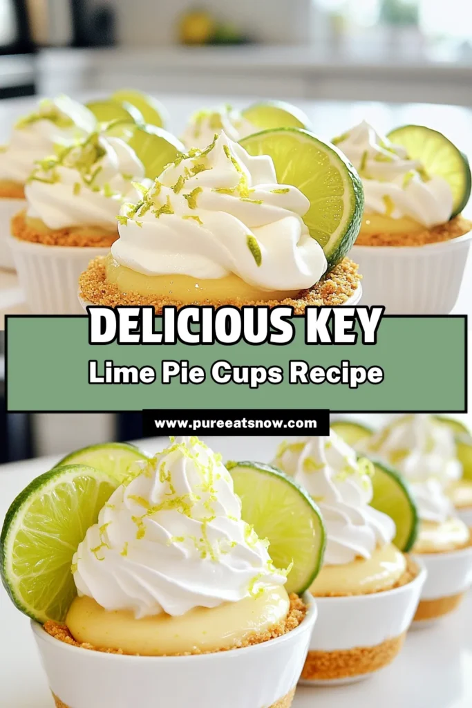 Indulge in the refreshing taste of No Bake Key Lime Pie Cups! This easy recipe features a buttery graham cracker crust and a creamy key lime filling, perfect for any occasion. With just a few simple ingredients, you can whip up a delightful dessert that’s sure to impress. Ready to create a dessert that’s as beautiful as it is delicious? Click through to discover the full recipe now! #KeyLimePie #NoBakeDessert #DessertCups #EasyRecipes
