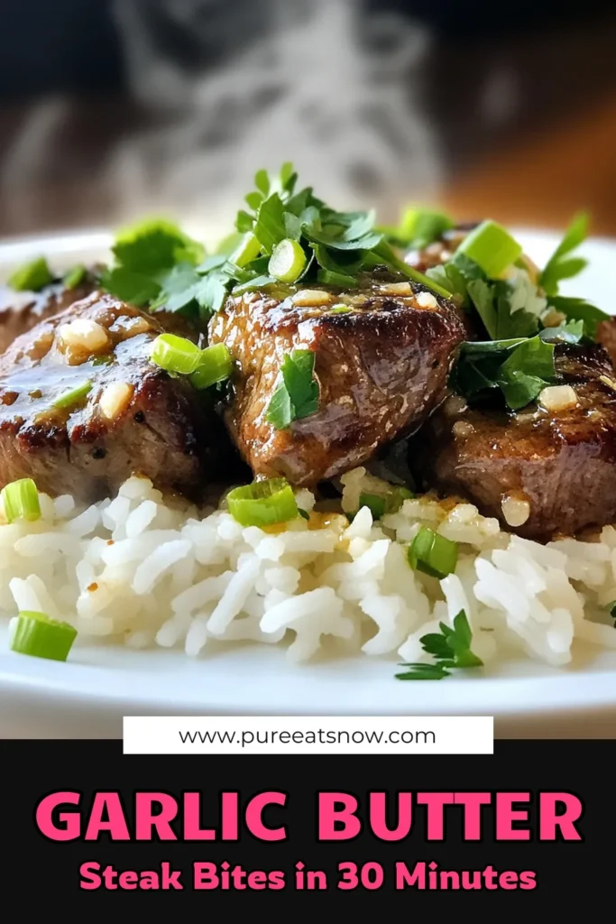 Indulge in a mouthwatering meal with these Sizzling Garlic Butter Steak Bites & Rice! This easy recipe features tender sirloin steak simmered in a rich garlic butter sauce, paired perfectly with fluffy jasmine rice. Ideal for a weeknight dinner or special occasions, this dish will impress your family and friends. Click through to discover the full recipe and treat yourself to a delicious culinary experience!