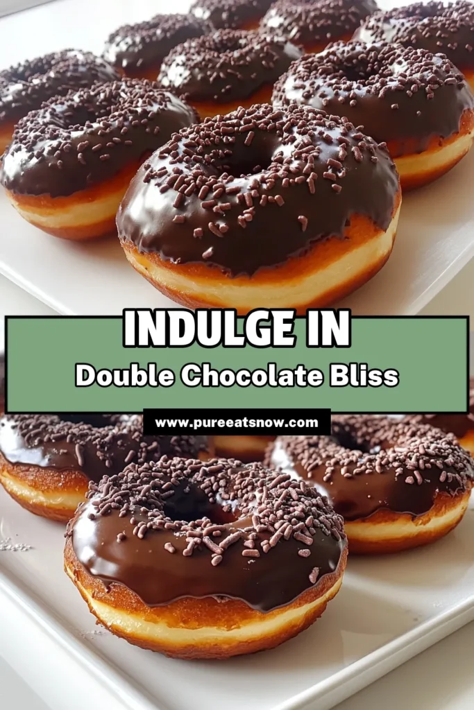 Indulge in these delicious Double Chocolate Donuts that are perfect for any chocolate lover! With a rich cocoa flavor and chocolate chips, these baked donuts are easy to make and incredibly satisfying. Get ready to impress your friends and family with this delightful treat. Follow our step-by-step recipe and enjoy a bakery-style snack at home. Click through to explore the full recipe and elevate your baking game! #DoubleChocolateDonuts #BakingRecipes #ChocolateLovers #HomemadeTreats