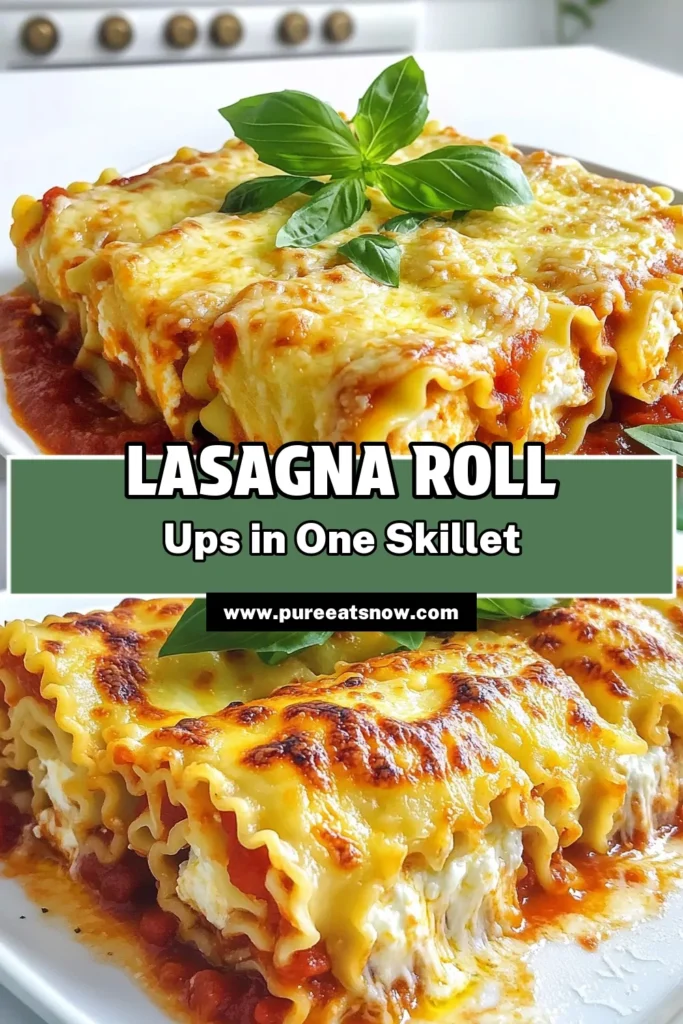Indulge in the deliciousness of Skillet Lasagna Roll Ups with this simple recipe! Perfect for a cozy dinner, these rolled lasagna noodles filled with a cheesy ricotta mixture are baked to perfection in marinara sauce. Ready in just 35 minutes, this dish is sure to impress your family and friends. Dive into the full recipe and elevate your mealtime! #SkilletLasagna #DinnerIdeas #EasyRecipes #CookingAtHome