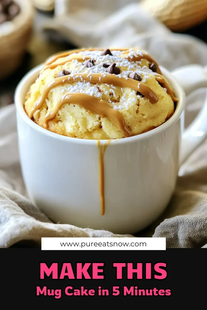 Indulge in a quick and delicious Five Minute Peanut Butter Mug Cake! This easy recipe combines simple ingredients for a scrumptious dessert ready in just minutes. Perfect for satisfying your sweet tooth, this mug cake is a must-try! Discover how to whip up this delightful treat in no time by clicking through for the full recipe. Treat yourself today! #PeanutButterMugCake #QuickDesserts #MugCakeRecipe #DessertInFiveMinutes