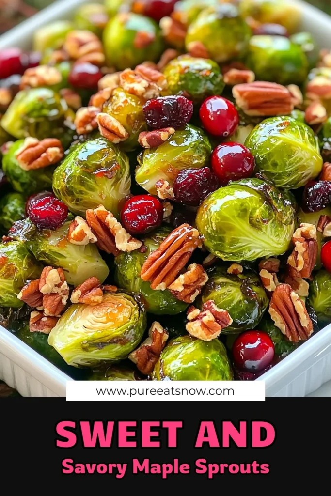 Savor the delightful flavors of Maple Glazed Brussels Sprouts with Cranberries! This easy recipe combines tender sprouts with a sweet maple glaze, complemented by tart cranberries and crunchy pecans. Perfect as a side dish or a festive treat, this dish will impress your guests. Ready in just 35 minutes, explore the full recipe and elevate your dining experience today! #BrusselsSprouts #MapleGlaze #HealthyRecipes #EasyCooking