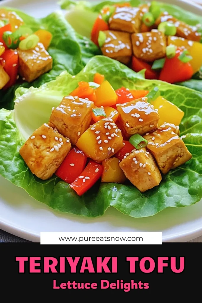 Discover the delicious world of Teriyaki Tofu Lettuce Wraps with this easy recipe! Perfect for a light meal or snack, these wraps are filled with sautéed tofu, vibrant veggies, and drizzled with teriyaki sauce. Customize with your favorite toppings for extra flavor! Dive into this simple, healthy dish that's sure to impress. Click to explore the full recipe and elevate your meal prep today! #TeriyakiTofu #LettuceWraps #HealthyRecipes #VegetarianDish