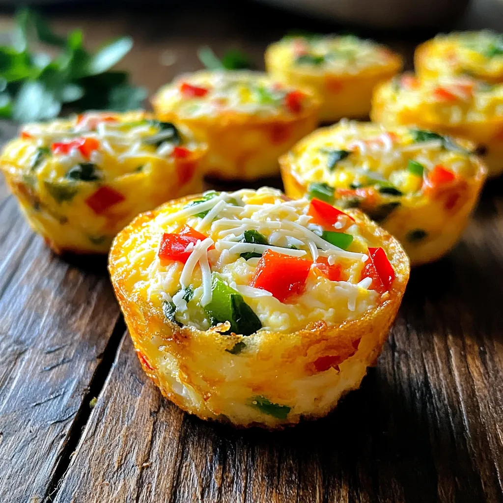 - 6 large egg whites - 1/2 cup cottage cheese - 1/4 cup shredded cheese (like mozzarella or cheddar) - 1/4 cup diced bell peppers - 1/4 cup fresh spinach, chopped - 1/4 teaspoon garlic powder - 1/4 teaspoon onion powder - Salt and pepper to taste - Cooking spray or silicone molds for baking - Muffin tin or baking sheet When I prepare Copycat Starbucks Egg White Bites, I rely on simple, fresh ingredients. The base is egg whites, which provide protein without fat. Cottage cheese adds creaminess and a bit of tang. I like to use mozzarella or cheddar for a melty touch. Bell peppers bring color and crunch. I prefer both red and green for a vibrant mix. Fresh spinach adds a nice green flavor, too. The right spices make a big difference. Garlic powder and onion powder add depth. A sprinkle of salt and pepper helps balance everything. For cooking, I use cooking spray or silicone molds. These options help the bites release easily after baking. A muffin tin works perfectly for shaping these bites. Using these ingredients and tools, you can create a tasty breakfast or snack that is simple and healthy. - Preheat your oven to 350°F (175°C). - In a large bowl, whisk together 6 egg whites and 1/2 cup of cottage cheese. Mix until it looks smooth and creamy. - Next, stir in 1/4 cup of shredded cheese, like mozzarella or cheddar. - Add in 1/4 cup of diced bell peppers and 1/4 cup of chopped spinach for color and flavor. - Sprinkle in 1/4 teaspoon of garlic powder and 1/4 teaspoon of onion powder. - Don't forget to add salt and pepper to taste. Mix all the ingredients well until they are evenly combined. - Lightly grease a muffin tin with cooking spray, or use silicone molds on a baking sheet. - Pour the egg mixture into the muffin tin or molds, filling each about three-quarters full. - Bake in the preheated oven for about 20-25 minutes. They are done when they look set and start to pull away from the sides. - Once baked, remove them from the oven and let them cool for a few minutes. Carefully pop the bites out of the mold. - Serve warm and enjoy your tasty egg white bites! To make great egg white bites, blend the egg whites and cottage cheese well. A smooth mix helps them cook evenly. Use a whisk to break up any lumps. This simple step makes a big difference in texture. To avoid sticking, use silicone molds or spray muffin tins. Silicone molds are easy to pop out. If you use metal, grease them well. This helps keep your bites intact when you take them out. You can add more flavor to your egg white bites. Try diced tomatoes or mushrooms for extra taste. Fresh herbs like basil or chives can also boost flavor. For seasoning, think outside the box! Add a pinch of cayenne for heat or smoked paprika for depth. You can even mix in some feta cheese for a tangy twist. Each change can make your dish unique! Cooking time may change based on your oven type. If you have a convection oven, reduce the time by a few minutes. The fan cooks food faster. Also, if you live at a high altitude, you might need more time. The air is thinner, so food takes longer to cook. Keep an eye on your bites to get the perfect texture. Adjust as needed for the best results! {{image_2}} If you need dairy-free egg white bites, use plant-based cheese instead of regular cheese. You can find many brands that taste great. Also, if you want low-carb bites, skip the shredded cheese. You can add more veggies for flavor and texture. You can change up the taste by adding different vegetables. Try mushrooms, zucchini, or tomatoes for a new twist. For a kick, add fresh herbs like basil or parsley. You can also use spices like paprika or chili powder. This will spice things up and make your bites stand out. These egg white bites pair well with many sauces. Try salsa, hot sauce, or a dollop of guacamole. They are perfect for breakfast or a snack. Serve them at brunch or as a tasty appetizer at parties. Enjoy them warm, or pack them for a lunch on the go! To keep your egg white bites fresh, store them in the fridge. Place them in an airtight container. This helps keep moisture out and flavor in. When stored this way, they stay tasty for up to five days. If you want to save them longer, freezing is the way to go! Freezing egg white bites is simple. After they cool, place them in a single layer on a baking sheet. Freeze them for about two hours. Once frozen, transfer them to a freezer-safe bag or container. This stops them from sticking together. To reheat, microwave them for one to two minutes, or until hot. You can also bake them at 350°F (175°C) for about 10-15 minutes. In the fridge, your egg white bites last for about five days. If you freeze them, they can last for up to three months. Just remember to label the bags with the date. This way, you know when to use them. Keeping track ensures you enjoy them at their best! You can make these bites without cheese. Here are some options: - Use mashed avocado for creaminess. - Add more diced veggies for flavor. - Try silken tofu for a soft texture. - Add nutritional yeast for a cheesy taste without dairy. These swaps keep the bites tasty and nutritious. Yes, you can use whole eggs. This change affects both texture and flavor: - Whole eggs make bites richer and fluffier. - They add more fat, which increases calories. - The taste becomes more eggy and less light. If you like richer bites, whole eggs are a good choice. Absolutely, these bites are great for meal prep. Here are some tips: - Make a big batch and store in the fridge. - Use an airtight container to keep them fresh. - Reheat in the microwave for a quick meal. These bites are perfect for busy mornings or snacks. In this blog post, we covered a simple, tasty recipe for egg white bites. You learned about the main ingredients, cooking gear, and easy steps to create them. I shared tips on enhancing flavor and making variations. Storing your bites properly ensures they stay fresh. This dish is not just quick to make; it also offers flexible options for different diets. Enjoy making these bites for breakfast or snacks, as they fit neatly into meal prep. They’re delicious, nutritious, and very versatile!