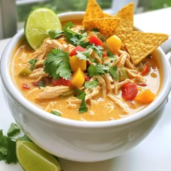 - 2 boneless, skinless chicken breasts - 1 tablespoon olive oil - 1 medium onion, chopped - 3 cloves garlic, minced - 1 red bell pepper, diced - 1 yellow bell pepper, diced - 1 can (14.5 oz) diced tomatoes with green chilies - 4 cups chicken broth - 1 can (15 oz) black beans, drained and rinsed - 1 cup corn (fresh or frozen) - 1 teaspoon ground cumin - 1 teaspoon chili powder - Salt and pepper to taste - 1 cup heavy cream or coconut cream - 1 cup shredded cheese (cheddar or Mexican blend) - Tortilla chips for serving - Fresh cilantro, for garnish - Lime wedges, for serving This soup warms the heart and fills the belly. Gather these fresh ingredients before you start. The chicken gives the soup its base. The peppers and onion add color and taste. The beans and corn give it texture. The spices bring in the flavor. Heavy cream makes it rich and creamy. Cheese adds a nice finish. Don't forget the crunchy tortilla chips! They are perfect for dipping. Fresh cilantro and lime brighten the soup. Use these ingredients to create a dish that everyone will love. You will enjoy making it as much as they will enjoy eating it. First, I turn the Instant Pot to Sauté mode. This heats up the pot quickly. I add one tablespoon of olive oil. Once the oil is hot, I toss in one chopped onion. I sauté it for about three to four minutes. The onion should look clear. Next, I stir in three minced garlic cloves. I cook this for one minute until I smell a nice aroma. Then, I add one diced red bell pepper and one diced yellow bell pepper. I sauté these for an extra two to three minutes. They should soften just a bit. I season the mix with one teaspoon of ground cumin, one teaspoon of chili powder, and some salt and pepper. I stir well to blend the flavors. Now, I lay the two boneless, skinless chicken breasts on top of the veggie mix. I pour in one can of diced tomatoes with green chilies, followed by four cups of chicken broth. Next, I add one can of black beans that I drained and rinsed. Don’t forget to add one cup of corn, either fresh or frozen. I do not stir the mixture at this point. This layering keeps the chicken moist. After that, I close the lid and set the valve to Sealing. I cook on Manual high pressure for 15 minutes. When the timer goes off, I let it sit for ten minutes. This is called natural pressure release. Then, I switch to quick release for any remaining pressure. I carefully take out the chicken breasts. Using two forks, I shred the chicken into bite-sized pieces. I return the shredded chicken to the pot. Next, I stir in one cup of heavy cream or coconut cream. I also add one cup of shredded cheese, either cheddar or a Mexican blend. I mix it well until the cheese melts and the soup becomes creamy. Finally, I taste the soup and adjust the seasoning with more salt and pepper if needed. Now, it is ready to serve! To make the best Instant Pot creamy chicken tortilla soup, season well. I like to start with salt and pepper. Add spices like ground cumin and chili powder for depth. Taste the soup before serving. You can always add more seasoning to make it perfect. For the right consistency, use heavy cream or coconut cream. This gives the soup a rich texture. If your soup is too thick, add more chicken broth. If it's too thin, let it cook a bit longer. Want to kick up the flavor? Try adding more spices. Paprika or cayenne pepper brings heat. You can also add fresh herbs like cilantro for brightness. Garnishes make a big difference too. Top your soup with fresh cilantro, crushed tortilla chips, and a squeeze of lime. These add crunch and zest to every bite. Overcooking chicken can make it dry. Make sure to follow the cooking time closely. The chicken should be tender and juicy, not tough. Also, pay attention to the pressure release method. Let the Instant Pot release naturally for 10 minutes. This keeps your soup rich and full of flavor. If you rush it, the soup might splatter, and you’ll miss out on all that creamy goodness. {{image_2}} You can change the beans in your soup. Instead of black beans, try pinto or kidney beans. Each bean adds a unique flavor. You can also switch the protein. If you prefer turkey, use ground turkey instead of chicken. For a plant-based option, tofu works well too. Just ensure you use firm tofu for the best texture. If you want a dairy-free soup, swap heavy cream for coconut cream. It gives a nice flavor and keeps it creamy. For those watching sodium, choose low-sodium broth. This change makes the soup healthier without losing taste. You can also skip added salt to keep it light. Think beyond tortilla chips for serving. Try topping your soup with crunchy veggies or avocado slices. You could also serve it with warm, crusty bread. For a twist, transform your soup into a casserole. Just pour it into a baking dish, top with cheese, and bake until bubbly. This makes a great meal for gatherings. To store leftover soup, let it cool first. Pour the soup into an airtight container. Seal it tightly to keep out air. You can keep it in the fridge for up to four days. After that, the flavor and texture may change. For freezing, use freezer-safe containers. Leave some space at the top for expansion. This soup can last up to three months in the freezer. When you are ready to eat, move the soup to the fridge to thaw overnight. To reheat, use the stovetop or microwave. Stir the soup often to keep it smooth. If using the microwave, heat in short bursts. Avoid too much heat to keep the creamy texture. If you notice separation of the cream, whisk in a little extra cream while reheating. This will help bring it back together. To add heat to your soup, consider these options: - Use more chili powder or add cayenne pepper. - Try adding diced jalapeños or serrano peppers. - Mix in hot sauce for an extra kick. - Top with spicy salsa for added flavor. These tips will help you create a soup that warms you up. Remember, start with small amounts. You can always add more spice. Yes, you can use frozen chicken breasts, but adjust your cooking time. Cook for 20 minutes instead of 15. This ensures your chicken cooks through safely. Make sure to still follow the same layering method. The Instant Pot will take longer to come to pressure. This is normal when using frozen meat. Tortilla soup pairs well with: - Crushed tortilla chips for crunch. - Avocado slices for creaminess. - Fresh cilantro for a burst of flavor. - Lime wedges to brighten the taste. These toppings make your soup even more delightful. You can also serve it with a side of rice or a fresh salad. This blog post shared an easy recipe for a tasty tortilla soup. You learned about the right ingredients, cooking steps, and storage tips. I provided tricks for enhancing flavor and avoiding common mistakes. You can also explore fun variations to fit your needs. Making this soup is simple and fun. Enjoy sharing it with friends, or save some for later. Your kitchen adventures will never be dull!