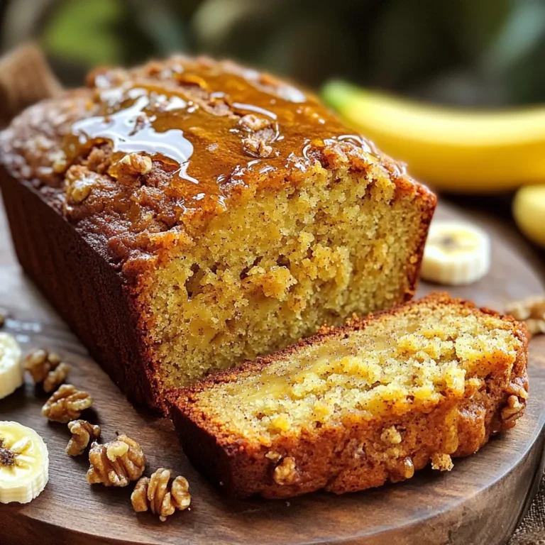 To make this tasty maple cinnamon banana bread, you need: - 3 ripe bananas, mashed - 1/3 cup melted coconut oil or unsalted butter - 1/2 cup maple syrup - 2 large eggs - 1 teaspoon vanilla extract - 1 teaspoon baking soda - 1/2 teaspoon salt - 1 teaspoon ground cinnamon - 1 1/2 cups all-purpose flour These ingredients create a soft and moist bread, bursting with flavor. You can add some fun extras to your banana bread: - 1/2 cup chopped walnuts or pecans - 1/4 cup maple sugar (for topping) These additions give a nice crunch and extra sweetness. You can mix and match based on what you like. To ensure the best results, here are some tips: - Use ripe bananas. They should have brown spots for the best flavor. - Melted coconut oil or butter should be cool but still liquid. - Grade A maple syrup gives a rich taste. - Fresh eggs help with the rise and texture of the bread. By choosing quality ingredients, you enhance the taste and texture of your banana bread. Start by preheating your oven to 350°F (175°C). This step is key for even baking. Grab a 9x5 inch loaf pan and grease it well. You can use coconut oil or butter for this. A greased pan helps the bread slide out easily after baking. In a large bowl, mash three ripe bananas. They should be soft and sweet. Add 1/3 cup of melted coconut oil or unsalted butter to the bowl. Then, pour in 1/2 cup of maple syrup, two large eggs, and one teaspoon of vanilla extract. Mix these ingredients until they blend well. This mixture creates a moist base for your bread. In a separate bowl, whisk together the dry ingredients. You will need one teaspoon of baking soda, 1/2 teaspoon of salt, and one teaspoon of ground cinnamon. Add 1 1/2 cups of all-purpose flour to this mix. Stir until everything is mixed well. Once combined, slowly add the dry mix to the wet ingredients. Stir gently until just combined. Be careful not to overmix. If you like, fold in 1/2 cup of chopped walnuts or pecans for extra crunch. To get soft and tasty banana bread, use ripe bananas. Look for bananas with brown spots. They add natural sweetness and moisture. When you mix the wet ingredients, combine them well but don’t overmix. Stir until you see no flour. This keeps the bread fluffy. One common mistake is not measuring ingredients correctly. Use proper measuring cups. Too much flour can make the bread dry. Another mistake is opening the oven too soon. This can cause the bread to sink. Wait until the baking time is almost up before checking. To keep your banana bread fresh, wrap it tightly in plastic wrap. Store it at room temperature for up to four days. If you want to keep it longer, freeze it. Cut it into slices before freezing. This makes it easy to take out a piece when you want a snack. {{image_2}} If you want a nut-free banana bread, you can skip the nuts. Use 1/2 cup of extra flour instead. This keeps your bread soft and moist. You can also add seeds like sunflower or pumpkin for a nice crunch. They add flavor without the nuts. To make gluten-free banana bread, swap the all-purpose flour for a gluten-free blend. Look for a mix that has xanthan gum; it helps the bread hold together. You can also use almond flour or coconut flour, but adjust the liquid. Use less liquid, as these flours absorb more moisture. Want to kick up the flavor? Add chocolate chips! About 1/2 cup works well. You can also add spices like nutmeg or ginger for a warm taste. A teaspoon of vanilla or almond extract can also enhance the flavor. Mix and match to find your favorite combination! To keep your banana bread fresh, store it in an airtight container. This helps maintain moisture. You can also wrap the bread in plastic wrap or foil. Place it in a cool, dry place. Avoid direct sunlight. If you want to keep it longer, consider refrigerating it. However, this may change its texture slightly. If you want to freeze your banana bread, let it cool completely first. Then, wrap it tightly in plastic wrap. For extra protection, put it in a freezer bag. This helps prevent freezer burn. You can freeze banana bread for up to three months. When ready to eat, thaw it at room temperature or warm it in the oven. When stored properly, banana bread can last about 3-4 days at room temperature. In the fridge, it can last up to a week. If frozen, it will stay fresh for about three months. Always check for signs of spoilage before eating. Look for changes in smell, texture, or color. Enjoy your delicious maple cinnamon banana bread! Yes, you can use frozen bananas. Just thaw them first. They will mash easily. Frozen bananas add great flavor and moisture. Just remember to drain any extra liquid before mixing. You can use honey or agave syrup as a substitute. They both add sweetness. Brown sugar can also work, but it will change the texture. If you want a rich flavor, use dark corn syrup. You can check if the banana bread is done by inserting a toothpick. If it comes out clean, the bread is ready. If it has wet batter on it, bake for a bit longer. The top should be golden brown. This blog post covered how to make banana bread from start to finish. We discussed key ingredients, optional additions, and tips for the best quality. I laid out step-by-step instructions to help you prep and bake with confidence. You also learned tips for texture, storage, and common mistakes to avoid. Finally, I shared tasty variations and answered common questions. With this guide, you are ready to bake delicious banana bread that everyone will love. Enjoy your baking journey!
