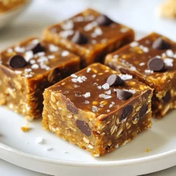 To make these tasty Chocolate Coconut Energy Bars, gather these simple ingredients. Each one adds flavor and nutrition to the bars. - 1 cup rolled oats - 1/2 cup unsweetened shredded coconut - 1/2 cup almond butter (or any nut butter of your choice) - 1/4 cup honey or maple syrup - 1/2 cup dark chocolate chips - 1/4 teaspoon sea salt - 1/2 teaspoon vanilla extract - 1 tablespoon chia seeds (optional for added nutrition) These ingredients work together to create a healthy snack. The rolled oats give a good base, while the shredded coconut adds a nice texture. Nut butter binds everything, and the sweetener gives a hint of sweetness. Dark chocolate chips add a rich flavor that makes these bars fun to eat. Sea salt balances the sweetness, and vanilla enhances the overall taste. If you want extra benefits, add chia seeds for more nutrition. {{ingredient_image_1}} 1. First, grab a large mixing bowl. Add 1 cup rolled oats, 1/2 cup unsweetened shredded coconut, and 1 tablespoon chia seeds if you want extra nutrition. Stir these dry ingredients together well. This mix gives the bars a chewy base. 2. Next, take a small saucepan. On low heat, melt 1/2 cup almond butter and 1/4 cup honey or maple syrup. Stir until smooth. Remove it from the heat and stir in 1/2 teaspoon vanilla extract. This mixture brings a sweet and nutty flavor to your bars. 3. Now, pour this melted mix over the dry ingredients in your bowl. Mix everything until it’s all coated evenly. Then, add 1/2 cup dark chocolate chips and 1/4 teaspoon sea salt. Make sure the chocolate is spread throughout the mix for tasty bites. 1. Line an 8x8 inch baking dish with parchment paper. Leave some paper hanging over the sides. This makes it easy to lift out the bars later. 2. Transfer your mixture into the baking dish. Use a spatula or your hands to press it down firmly. Make sure it’s even. This step helps the bars hold together well. 1. Place the dish in the fridge for at least 1 hour. This cooling time helps the bars set properly. 2. Once firm, lift the bars out of the dish using the parchment paper. Cut them into even squares or rectangles. Use a sharp knife to make clean cuts. Store your energy bars in an airtight container in the fridge. Enjoy them for a tasty and healthy snack! You can switch up the nut butter. Try peanut butter or cashew butter. Each nut butter gives a new taste. If you want less sugar, use mashed bananas instead of honey. Applesauce also works well as a sweetener. To stop your bars from crumbling, press the mixture down hard in the dish. If the bars are too dry, add a bit more honey or nut butter. Adjust the sweetness by tasting the mix before pressing it. Add a little more sweetener if needed. These bars pair well with fresh fruits like bananas or berries. You can also serve them with yogurt for a tasty snack. They are great for meal prep. Just grab a bar when you need a quick bite! Pro Tips Use Fresh Ingredients: Always use fresh, high-quality ingredients for the best flavor and texture in your energy bars. Customize Your Nuts: Feel free to swap almond butter with any nut or seed butter of your choice to suit your taste preferences or dietary needs. Experiment with Add-ins: Consider adding nuts, seeds, or dried fruits to enhance the nutritional value and add different textures to your bars. Proper Storage: Keep your energy bars in an airtight container in the refrigerator to maintain freshness and avoid spoilage. {{image_2}} You can enhance your energy bars with different flavors. Add nuts or seeds like almonds or sunflower seeds. They add crunch and protein. You can also mix in dried fruits like raisins or cranberries. These fruits add natural sweetness and chewiness. Choosing the right chocolate can change the taste. Milk chocolate gives a sweet, creamy flavor. Dark chocolate is richer and less sweet. You can also coat the bars in melted chocolate for a tasty finish. This adds a layer of chocolate that makes them even more delicious. If you follow a vegan diet, use maple syrup instead of honey. You can also choose a nut butter that is vegan-friendly, like almond or cashew butter. For gluten-free options, make sure your oats are certified gluten-free. This way, everyone can enjoy these tasty energy bars. To keep your Chocolate Coconut Energy Bars fresh, use airtight containers. These containers block air and moisture, which can spoil the bars. Store them in the fridge, where it is cool. This helps preserve flavor and texture. These bars last up to one week in the fridge. If you want to save them longer, freeze them. Wrap each bar tightly in plastic wrap. Then place them in a freezer-safe bag. They can last up to three months in the freezer. Check for changes in smell or texture. If the bars smell off or feel sticky, they may be bad. Look for mold spots or an unusual color. If you see any, it’s best to throw them away. You can make these energy bars without nut butter by using mashed bananas or unsweetened applesauce. These options will add moisture and a bit of sweetness. Simply replace the nut butter with the same amount of either mashed banana or applesauce. Mix it well with the honey or maple syrup until smooth. Then, follow the rest of the recipe as usual. This makes the bars nut-free and still delicious! No, you should not use coconut flour instead of shredded coconut. Coconut flour absorbs a lot of moisture and will change the texture. Shredded coconut gives a nice chew and adds flavor. If you want to use coconut flour, reduce the amount of other dry ingredients to keep the right balance. However, I recommend sticking with shredded coconut for the best results. Yes, these energy bars are great for kids! They are full of healthy ingredients like oats and dark chocolate. I find that kids love the sweet taste and chewy texture. You can also adjust the sweetness by using less honey or maple syrup if needed. They make a perfect snack for school or after playtime. Absolutely! You can customize these energy bars to fit your taste. Try adding spices like cinnamon or nutmeg for warmth. You could also mix in different nuts or seeds for extra crunch. If you want a fruitier flavor, consider adding dried fruits like cranberries or apricots. The options are endless, so get creative! These energy bars are nutritious and packed with energy. Each bar offers a good mix of carbs, fats, and proteins. Here’s a rough breakdown for one bar: - Calories: About 150 - Protein: 4g - Carbs: 18g - Fat: 7g - Fiber: 3g They are a great snack to fuel your day! This blog post covered how to make tasty energy bars. We discussed ingredients like oats, coconut, and chocolate. I shared step-by-step instructions for mixing, pressing, and cooling your bars. You learned tips for substitutions and texture, plus fun variations to try. Lastly, I gave storage advice to keep them fresh. Enjoy making these bars that fit your taste and diet. They can be a healthy snack anytime!