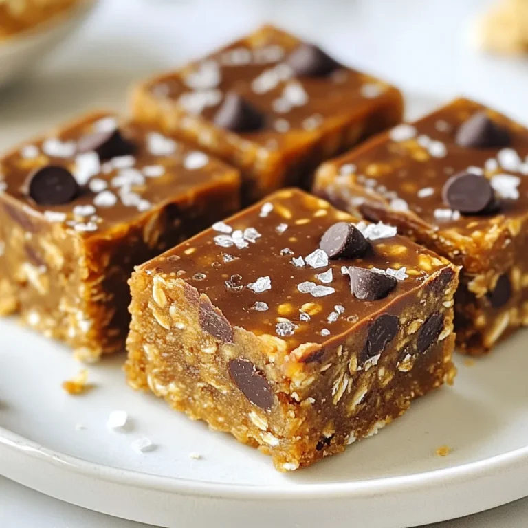 To make these tasty Chocolate Coconut Energy Bars, gather these simple ingredients. Each one adds flavor and nutrition to the bars. - 1 cup rolled oats - 1/2 cup unsweetened shredded coconut - 1/2 cup almond butter (or any nut butter of your choice) - 1/4 cup honey or maple syrup - 1/2 cup dark chocolate chips - 1/4 teaspoon sea salt - 1/2 teaspoon vanilla extract - 1 tablespoon chia seeds (optional for added nutrition) These ingredients work together to create a healthy snack. The rolled oats give a good base, while the shredded coconut adds a nice texture. Nut butter binds everything, and the sweetener gives a hint of sweetness. Dark chocolate chips add a rich flavor that makes these bars fun to eat. Sea salt balances the sweetness, and vanilla enhances the overall taste. If you want extra benefits, add chia seeds for more nutrition. {{ingredient_image_1}} 1. First, grab a large mixing bowl. Add 1 cup rolled oats, 1/2 cup unsweetened shredded coconut, and 1 tablespoon chia seeds if you want extra nutrition. Stir these dry ingredients together well. This mix gives the bars a chewy base. 2. Next, take a small saucepan. On low heat, melt 1/2 cup almond butter and 1/4 cup honey or maple syrup. Stir until smooth. Remove it from the heat and stir in 1/2 teaspoon vanilla extract. This mixture brings a sweet and nutty flavor to your bars. 3. Now, pour this melted mix over the dry ingredients in your bowl. Mix everything until it’s all coated evenly. Then, add 1/2 cup dark chocolate chips and 1/4 teaspoon sea salt. Make sure the chocolate is spread throughout the mix for tasty bites. 1. Line an 8x8 inch baking dish with parchment paper. Leave some paper hanging over the sides. This makes it easy to lift out the bars later. 2. Transfer your mixture into the baking dish. Use a spatula or your hands to press it down firmly. Make sure it’s even. This step helps the bars hold together well. 1. Place the dish in the fridge for at least 1 hour. This cooling time helps the bars set properly. 2. Once firm, lift the bars out of the dish using the parchment paper. Cut them into even squares or rectangles. Use a sharp knife to make clean cuts. Store your energy bars in an airtight container in the fridge. Enjoy them for a tasty and healthy snack! You can switch up the nut butter. Try peanut butter or cashew butter. Each nut butter gives a new taste. If you want less sugar, use mashed bananas instead of honey. Applesauce also works well as a sweetener. To stop your bars from crumbling, press the mixture down hard in the dish. If the bars are too dry, add a bit more honey or nut butter. Adjust the sweetness by tasting the mix before pressing it. Add a little more sweetener if needed. These bars pair well with fresh fruits like bananas or berries. You can also serve them with yogurt for a tasty snack. They are great for meal prep. Just grab a bar when you need a quick bite! Pro Tips Use Fresh Ingredients: Always use fresh, high-quality ingredients for the best flavor and texture in your energy bars. Customize Your Nuts: Feel free to swap almond butter with any nut or seed butter of your choice to suit your taste preferences or dietary needs. Experiment with Add-ins: Consider adding nuts, seeds, or dried fruits to enhance the nutritional value and add different textures to your bars. Proper Storage: Keep your energy bars in an airtight container in the refrigerator to maintain freshness and avoid spoilage. {{image_2}} You can enhance your energy bars with different flavors. Add nuts or seeds like almonds or sunflower seeds. They add crunch and protein. You can also mix in dried fruits like raisins or cranberries. These fruits add natural sweetness and chewiness. Choosing the right chocolate can change the taste. Milk chocolate gives a sweet, creamy flavor. Dark chocolate is richer and less sweet. You can also coat the bars in melted chocolate for a tasty finish. This adds a layer of chocolate that makes them even more delicious. If you follow a vegan diet, use maple syrup instead of honey. You can also choose a nut butter that is vegan-friendly, like almond or cashew butter. For gluten-free options, make sure your oats are certified gluten-free. This way, everyone can enjoy these tasty energy bars. To keep your Chocolate Coconut Energy Bars fresh, use airtight containers. These containers block air and moisture, which can spoil the bars. Store them in the fridge, where it is cool. This helps preserve flavor and texture. These bars last up to one week in the fridge. If you want to save them longer, freeze them. Wrap each bar tightly in plastic wrap. Then place them in a freezer-safe bag. They can last up to three months in the freezer. Check for changes in smell or texture. If the bars smell off or feel sticky, they may be bad. Look for mold spots or an unusual color. If you see any, it’s best to throw them away. You can make these energy bars without nut butter by using mashed bananas or unsweetened applesauce. These options will add moisture and a bit of sweetness. Simply replace the nut butter with the same amount of either mashed banana or applesauce. Mix it well with the honey or maple syrup until smooth. Then, follow the rest of the recipe as usual. This makes the bars nut-free and still delicious! No, you should not use coconut flour instead of shredded coconut. Coconut flour absorbs a lot of moisture and will change the texture. Shredded coconut gives a nice chew and adds flavor. If you want to use coconut flour, reduce the amount of other dry ingredients to keep the right balance. However, I recommend sticking with shredded coconut for the best results. Yes, these energy bars are great for kids! They are full of healthy ingredients like oats and dark chocolate. I find that kids love the sweet taste and chewy texture. You can also adjust the sweetness by using less honey or maple syrup if needed. They make a perfect snack for school or after playtime. Absolutely! You can customize these energy bars to fit your taste. Try adding spices like cinnamon or nutmeg for warmth. You could also mix in different nuts or seeds for extra crunch. If you want a fruitier flavor, consider adding dried fruits like cranberries or apricots. The options are endless, so get creative! These energy bars are nutritious and packed with energy. Each bar offers a good mix of carbs, fats, and proteins. Here’s a rough breakdown for one bar: - Calories: About 150 - Protein: 4g - Carbs: 18g - Fat: 7g - Fiber: 3g They are a great snack to fuel your day! This blog post covered how to make tasty energy bars. We discussed ingredients like oats, coconut, and chocolate. I shared step-by-step instructions for mixing, pressing, and cooling your bars. You learned tips for substitutions and texture, plus fun variations to try. Lastly, I gave storage advice to keep them fresh. Enjoy making these bars that fit your taste and diet. They can be a healthy snack anytime!