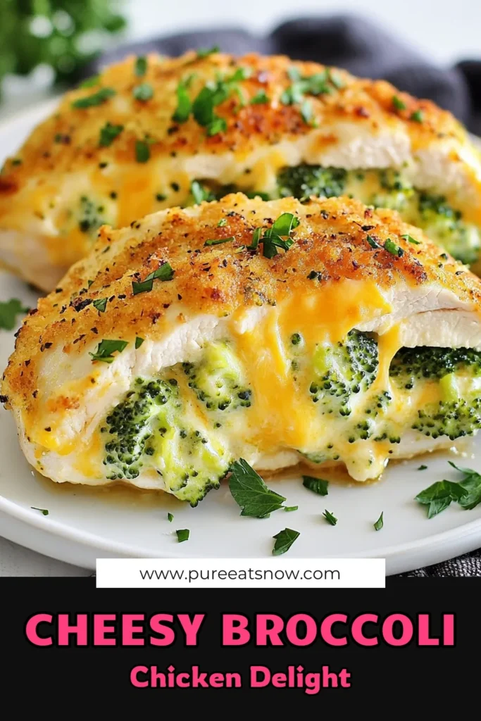 Discover the deliciousness of broccoli cheddar stuffed chicken with this easy stuffed chicken recipe that's perfect for a healthy chicken dinner. Bursting with creamy broccoli and melted cheese, this creamy broccoli chicken is a family favorite. Ready in just 50 minutes, it’s ideal for busy weeknights. Try this tasty dish tonight and impress your loved ones! Save this recipe for a delightful meal! #StuffedChicken #HealthyDinner #EasyRecipes #ChickenDinner